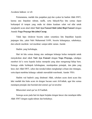 Contoh Teks Mc Akad Nikah Word - filtrujillo.com