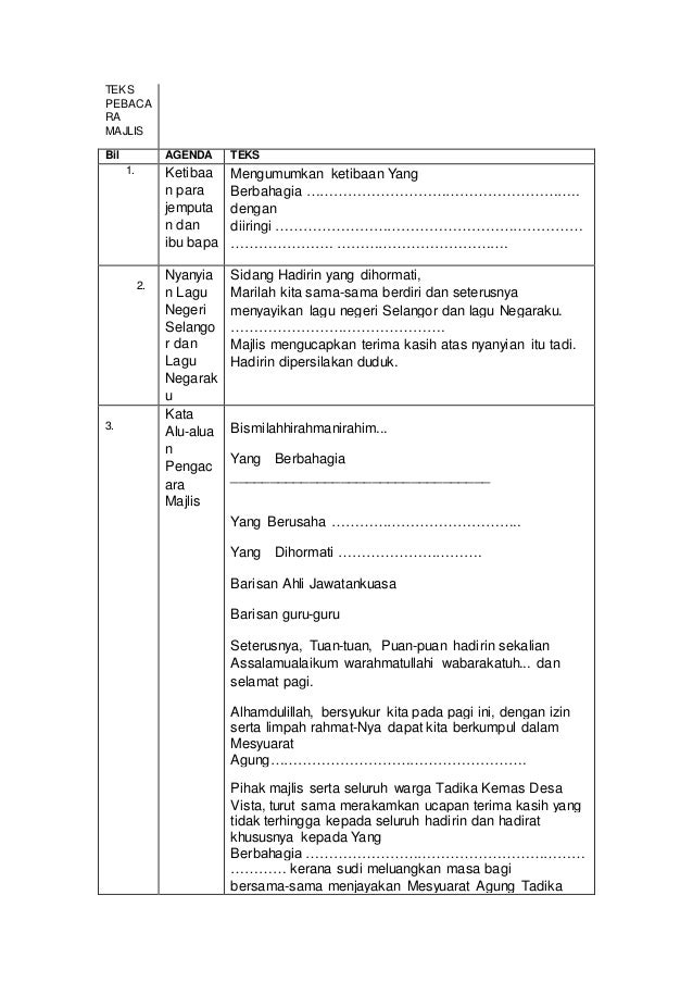 Teks pengacara majlis tadika kemas