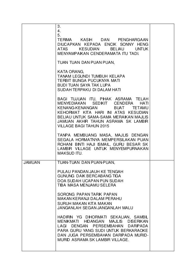 Teks pengacaraan majlis