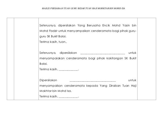 Teks pengacara majlis gb bersara