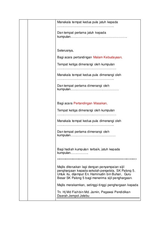 Teks pengacara majlis penutupan perkhemahan