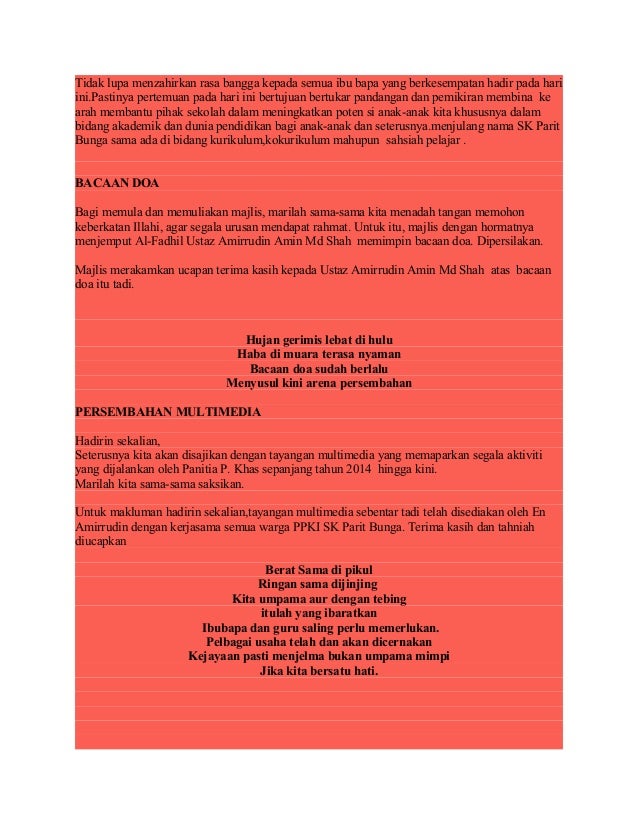 Teks pengacara majlis perasmian mesyuarat permuafakatan ...