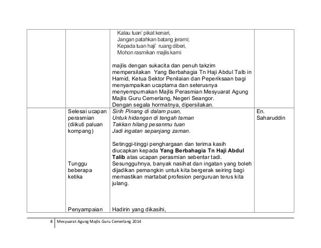 Teks Pengacara Majlis Mesyuarat Agung Mgc Selangor