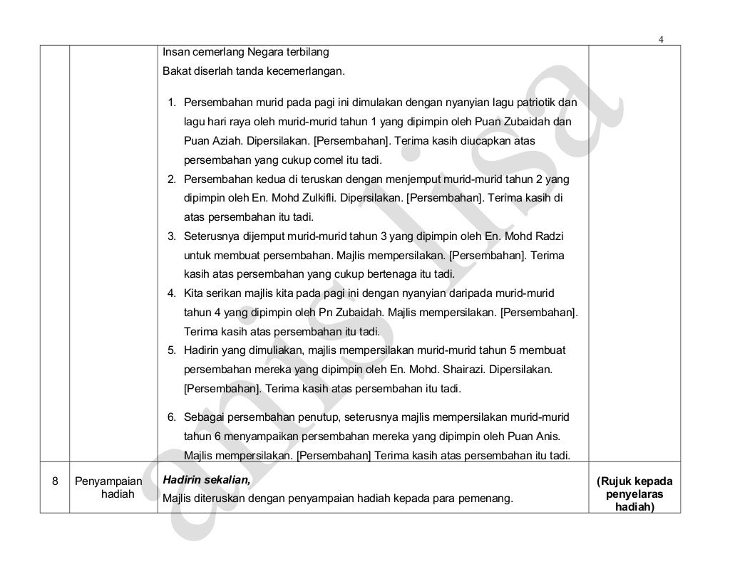 Teks Pengacara Sambutan Merdeka Raya 2013