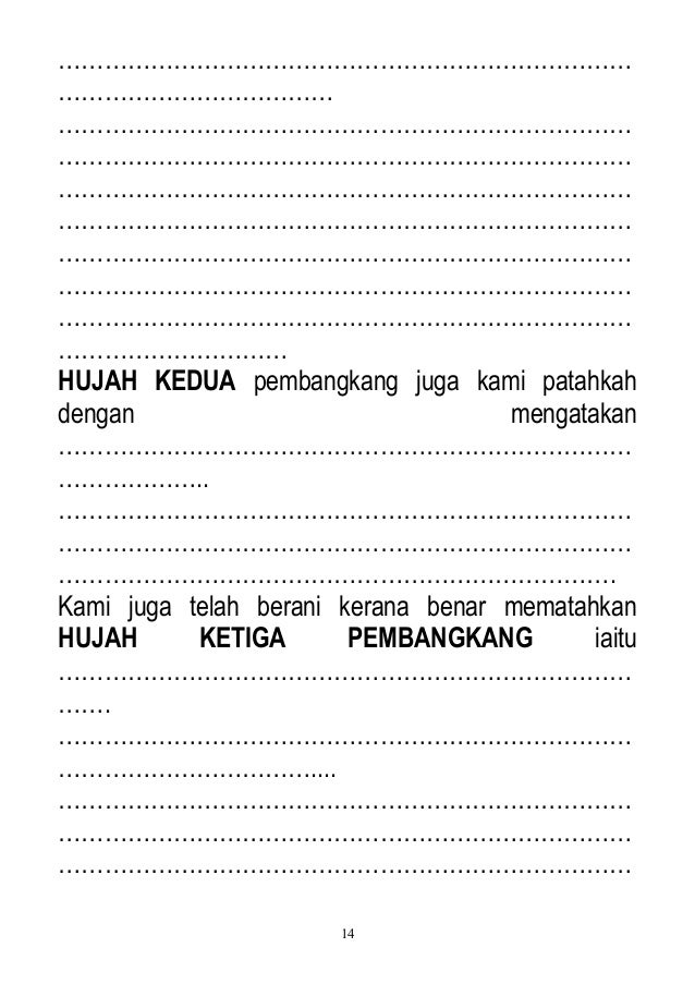 Teks Penggulungan Bahas Ala Parlimen Pembangkang / Contoh teks