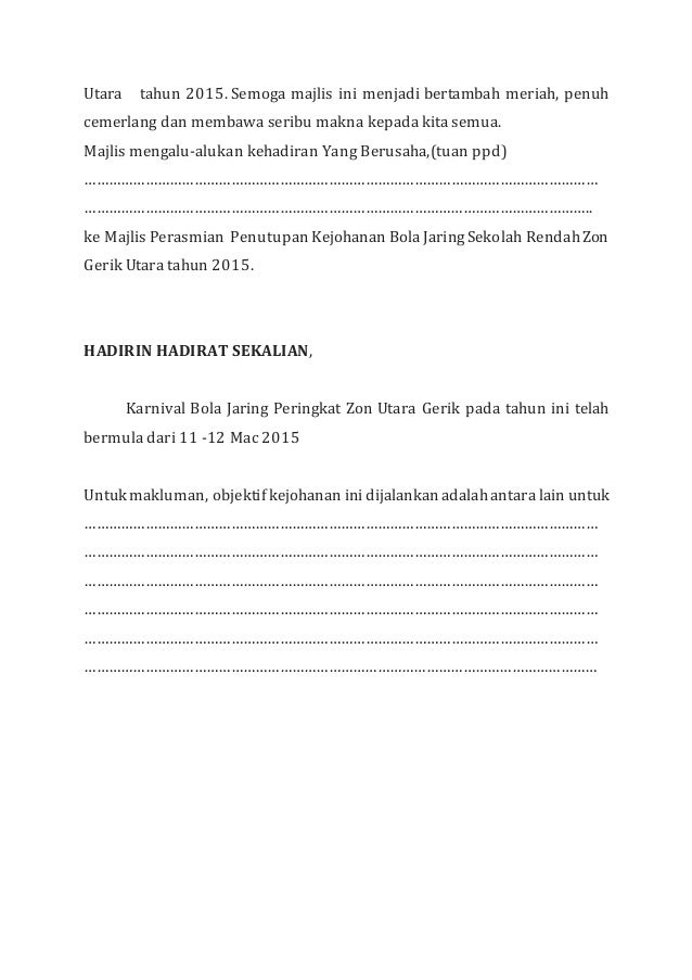 Teks penutup karnival bola jaring