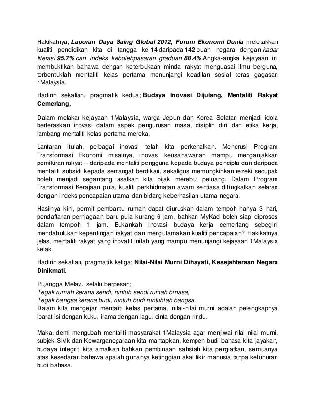 Contoh Teks Pidato Bahasa Melayu