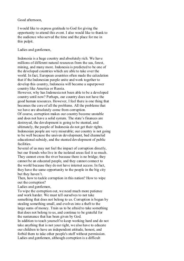 Sample essay about corruption image