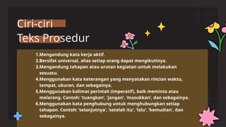 Kata Rincian Teks Prosedur (P5). fase C kelas 6 tema kewirausahaan | PPTX