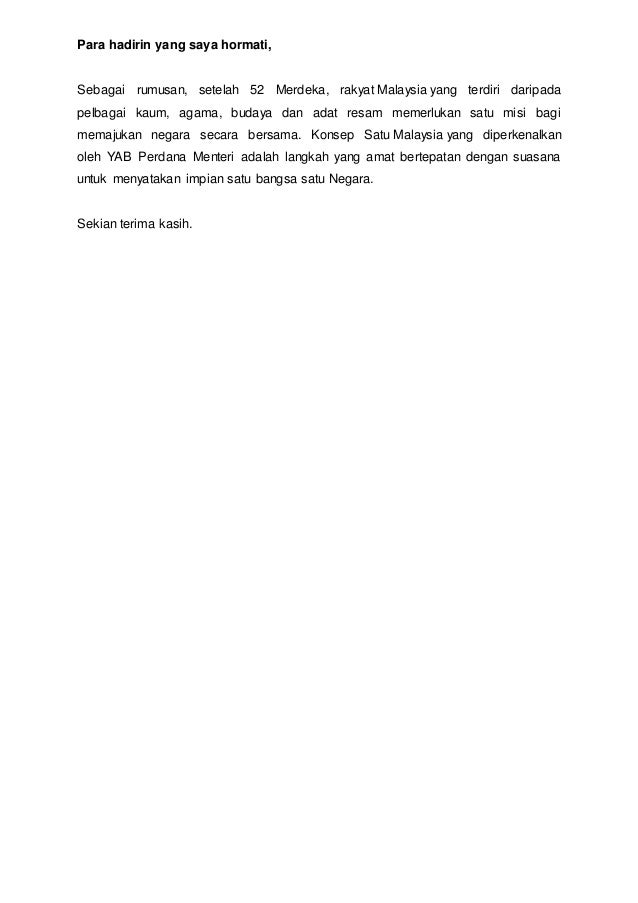 Teks syarahan 1 msia pemangkin perpaduan