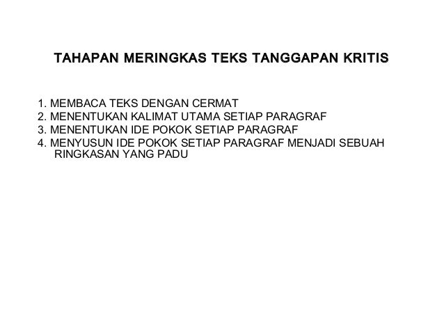 Teks Tanggapan Kritis