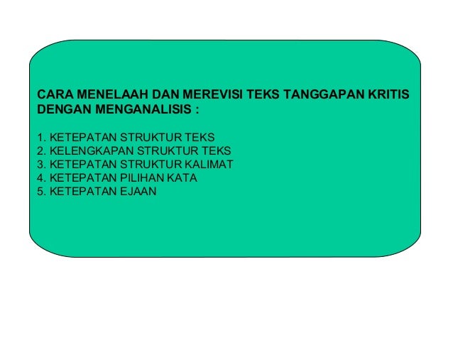 Teks tanggapan kritis