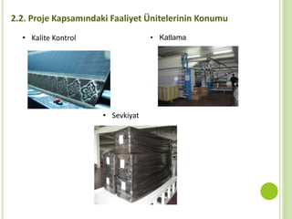 2.2. Proje Kapsamındaki Faaliyet Ünitelerinin Konumu
• Kalite Kontrol • Katlama
• Sevkiyat
 
