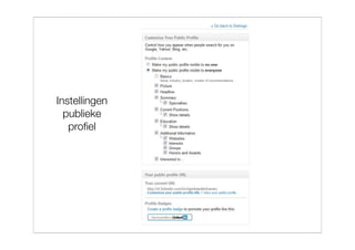 Instellingen
  publieke
   proﬁel
 