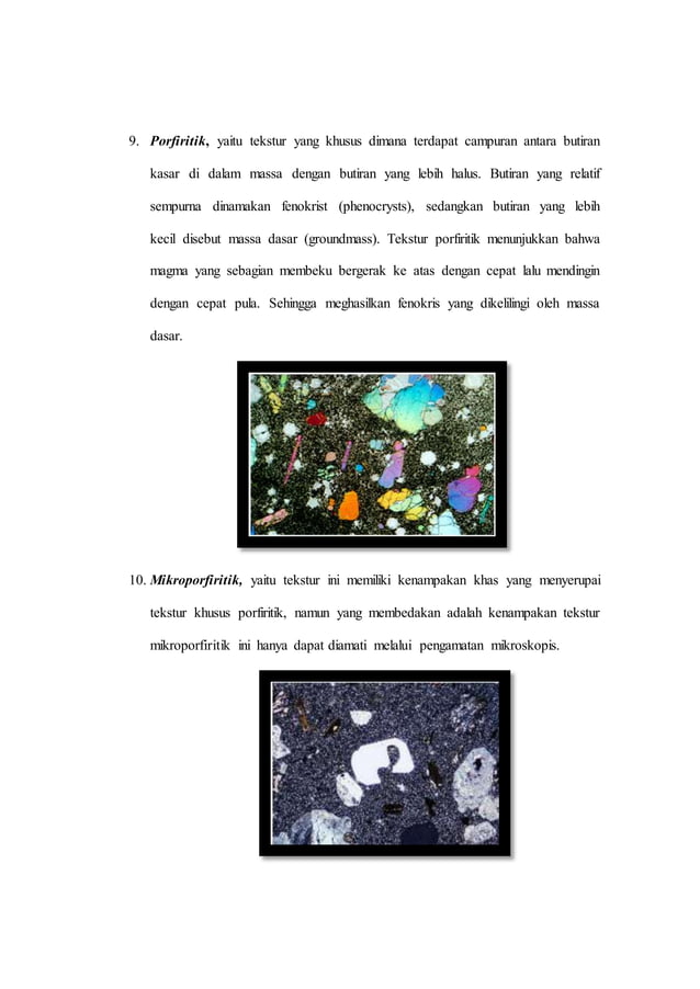 Tekstur khusus batuan beku