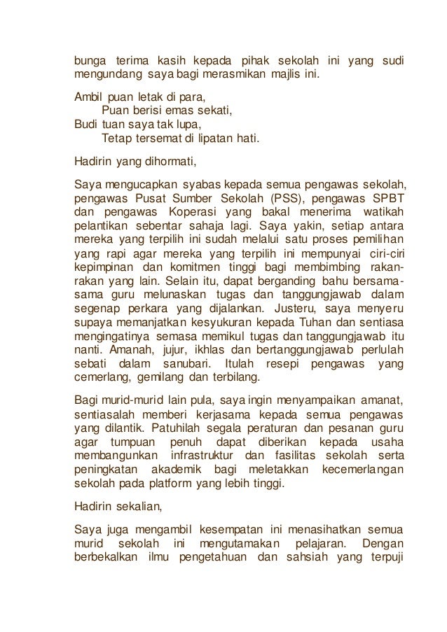Teks Ucapan Wakil Pelajar