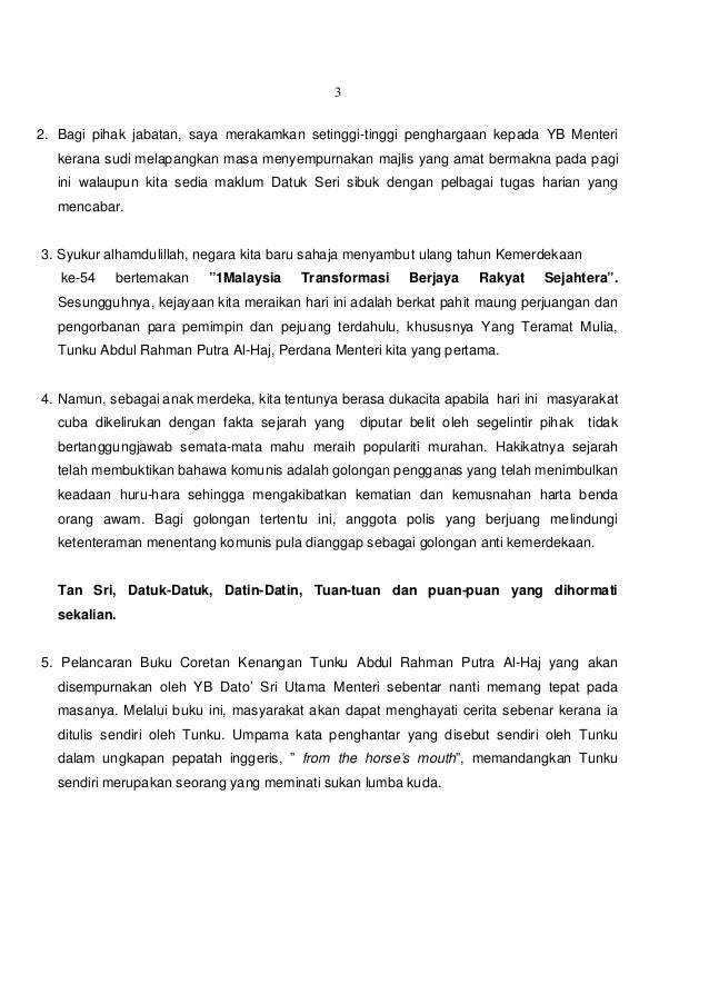 Teks Ucapan KP Majlis Pelancaran Portal 1Klik & Buku 