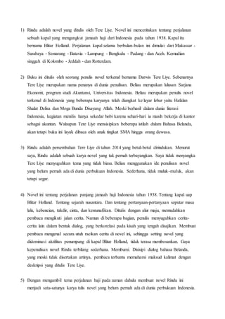 Teks ulasan buku akademik rindu | DOCX