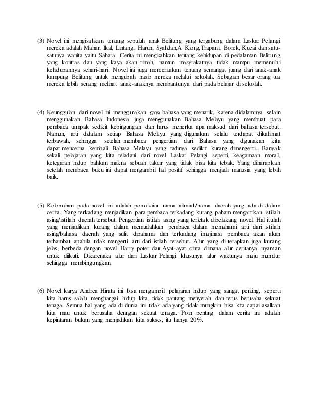 Teks ulasan novel sang pemimpi