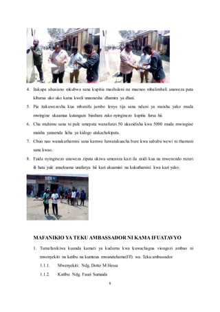 Teofilo kisanji university mbeya (TEKU) ambassador 2020 PDF