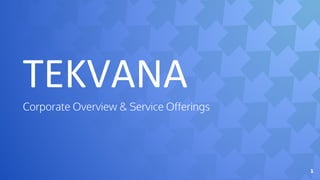 TEKVANA
Corporate Overview & Service Offerings
1
 