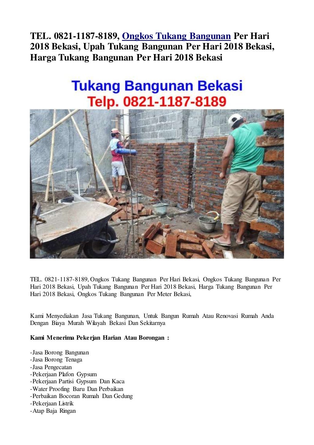 Tel. 0821 1187-8189, ongkos tukang bangunan per hari 2018 bekasi, upah ... - Tel 0821 11878189 Ongkos Tukang Bangunan Per Hari 2018 Bekasi Upah Tukang Bangunan Per Hari 2018 Bekasi Harga Tukang Bangunan Per Hari 2018 Bekasi 1 1024