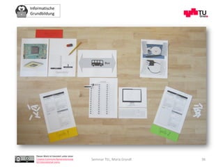 Informatische
Grundbildung
Dieses Werk ist lizenziert unter einer
Creative Commons Namensnennung
4.0 International Lizenz.
Seminar TEL, Maria Grandl 36
 