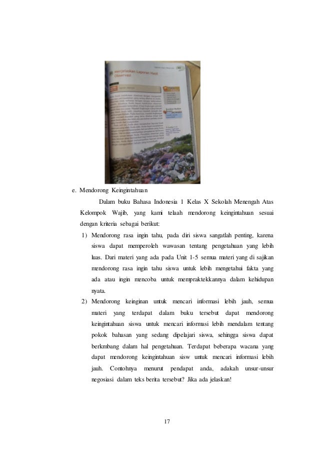 Telaah Buku Teks Bahasa Indonesia Kelas X Kurikulum 2013
