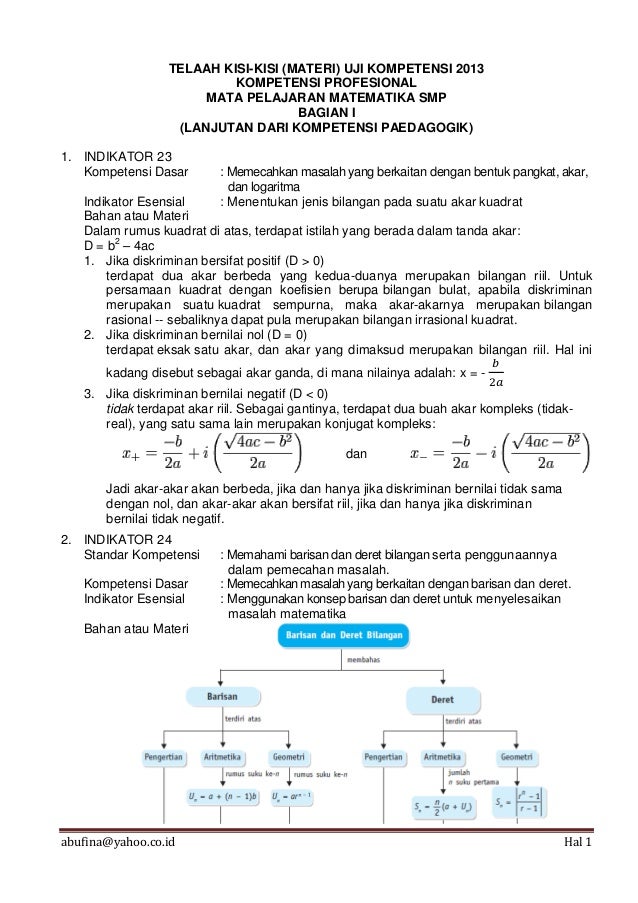 Telaah kisi kisi materi ukg kompetensi profesional