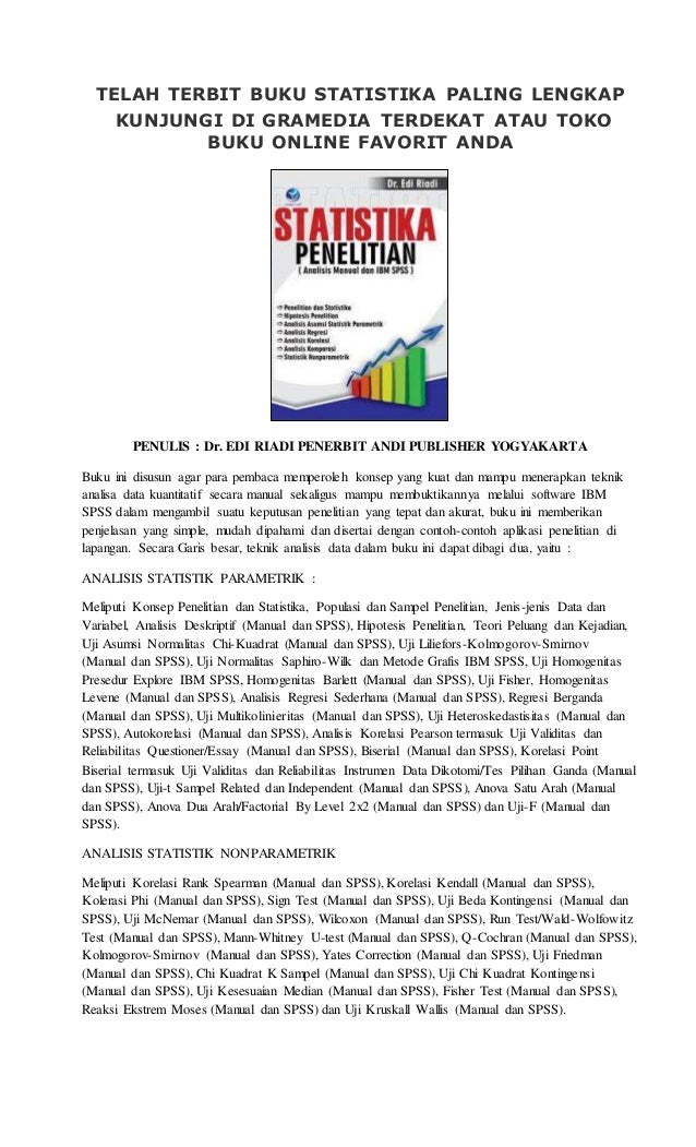 Telah Terbit Buku Statistika Paling Lengkap