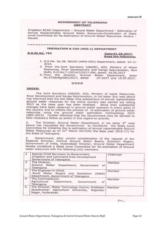 Ground Water Department, Telangana & Central Ground Water Board, MoJS Page 63
Annexure-II
 