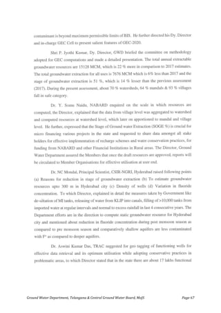 Ground Water Department, Telangana & Central Ground Water Board, MoJS Page 67
 