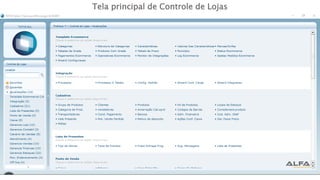 Tela principal de Controle de Lojas
 