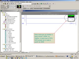 Esta instruçao do ladder é 
para iniciar o SDN, ou 
melhor, e para que a CPU 
5/03 possa ver a rede a 
partir do SDN 
 