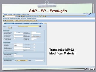 SAP – PP – Produção
Transação MM02 –
Modificar Material
 