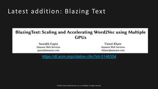 Speed up your Machine Learning workflows with build-in algorithms | PPT