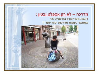 מדרכה –  לא רק אספלט ובטון   :   דוגמא מפרייבורג בגרמניה לכך  שאפשר לעשות מדרכות יפות יותר  !! 