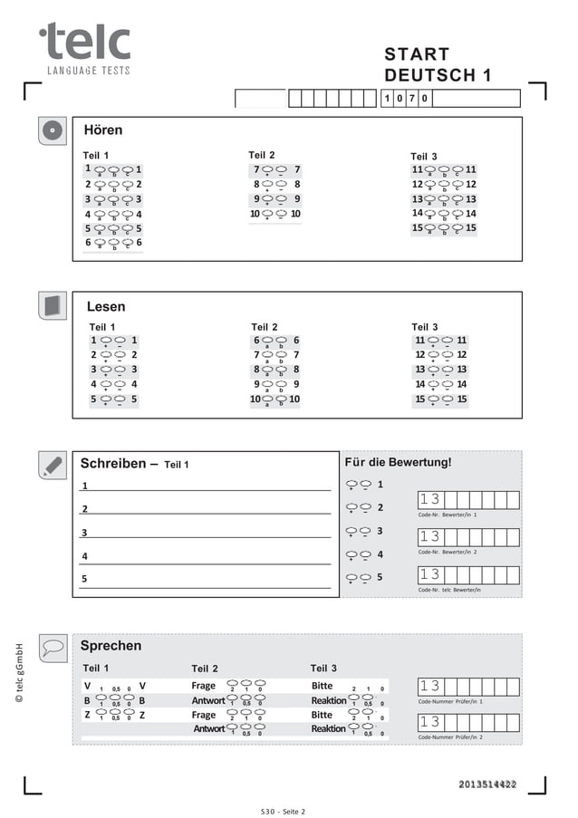 Telc A1 Prüfung Modelltest Pdf telc Deutsch A1 Prüfung - Modelltest - Übungsmaterial kostenlos