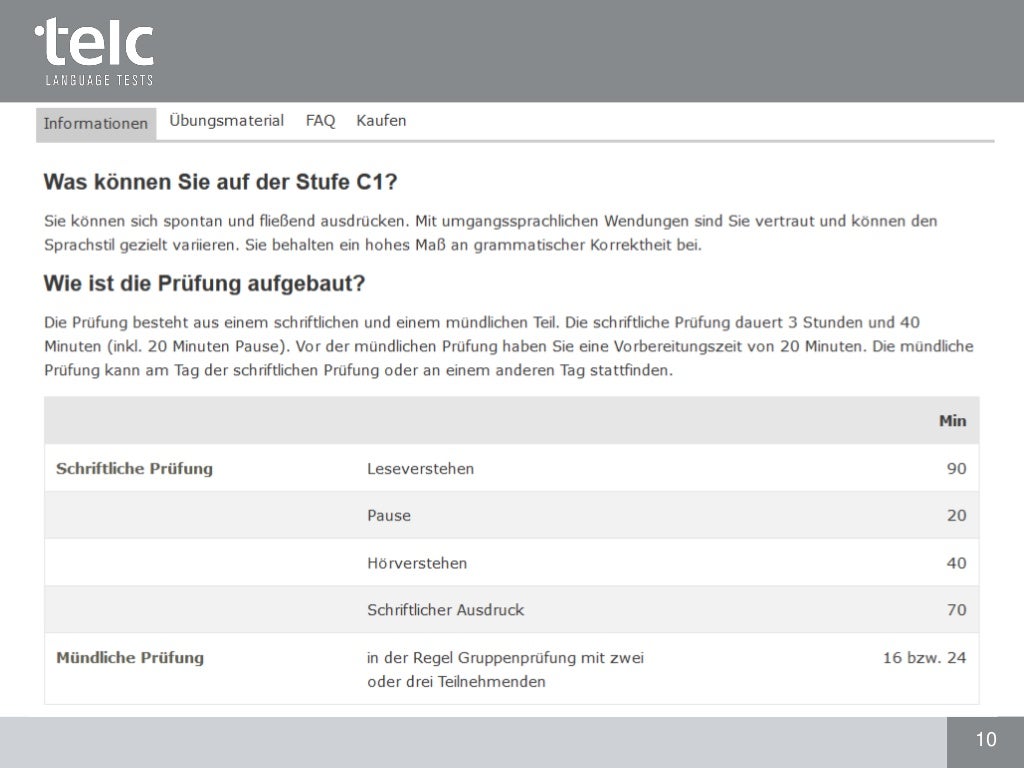 telc Deutsch C1 Hochschule Prüfungsformat und vorbereitung