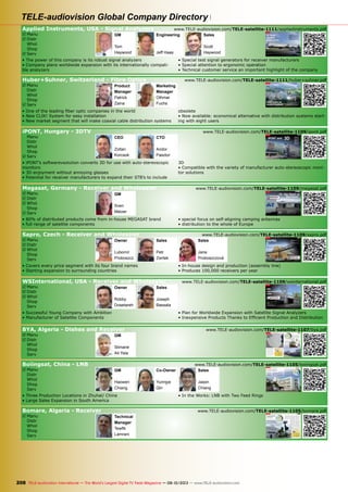 TELE-audiovision Global Company Directory
208 TELE-audiovision International — The World‘s Largest Digital TV Trade Magazine — 09-10/2013 — www.TELE-audiovision.com
Applied Instruments, USA - Signal Analyzers www.TELE-audiovision.com/TELE-satellite-1111/appliedinstruments.pdf
R	Manu
R	Distr
Whol
Shop
R Serv
ëIndianapolis
■
128 TELE-satellite — Global Digital TV Magazine — 10-11/2011 — www.TELE-satellite.com
Robust
Signal Analyzers
Made in USA
General Manager Tom Haywood in the showroom with
a selection of products from Applied Instruments. He
owns 50% of the company while his partner Jeff Haas,
Director of Engineering, owns the other 50%.
GM
Tom
Haywood
■ ■
APPLIED INSTRUMENTS
Signal Analyzer Manufacturer, USA www.appliedin.com
www.TELE-satellite.com/TELE-satellite-1109/eng/applied.pdf
Company Details
Engineers in Research & Development | Total Number of Employees
▼ ▼
0................................25.................................. 50
Average Turnover (Previous, This, Next Year Estimates)
▼
0................................10...................20 Mio U$D
Production Certiﬁcates
DVB
Production Categories
own brand
Main Products
Cable TV Signal Analyzers, Satellite TV Analyzers, Noise Signal
Generators, Noise Power Ratio Test Instrument
130 131TELE-satellite — Global Digital TV Magazine — 10-11/2011 — www.TELE-satellite.com www.TELE-satellite.com — 10-11/2011 — TELE-satellite — Global Digital TV Magazine
A small family business has managed
to become one of the most well-known
names in the North American cable and
satellite TV signal analyzer market. It’s
the perfect reason for us to go and pay
Applied Instruments in Indianapolis, In-
diana, USA, a visit only to find out that
the company is expanding into the in-
ternational market with its products
that are Made in USA.
Who’s behind Applied Instruments?
It really is a family-owned business.
It was founded exactly 25 years ago
in 1986 by Doyle Haywood, the father
of the current General Manager Tom
Haywood. His son Scott Haywood also
works for the company as a sales man-
ager.
When we look back at when it all start-
ed, we find out that there’s even more
history behind the company’s founder
Doyle Haywood: he founded a compa-
ny back in 1973 that produced signal
analyzers for cable TV. In 1979 he sold
that company to a large corporation.
But when he came up with the idea to
develop clean reliable test signal gen-
erators for CATV, he quickly founded a
new company: Applied Instruments. His
son Tom Haywood explains to us where
the name came from: “We apply a solu-
tion to every problem and provide the
instruments just for that purpose – Ap-
plied Instruments.”
The new company originally began
with three employees, one of whom was
David Poelstra, a research engineer
that worked together with Doyle Hay-
wood in the first company. In 1990 they
released their first successful prod-
uct to the market – a cable TV signal
analyzer that not only was easy to use
but was also affordable. Over the years
other analyzers appeared. “In order to
test long cable lengths, we produced a
Return Path Test Set”, remembers Gen-
eral Manager Tom Haywood, “It consist-
ed of a CW Test Signal Generator that
was attached to one end of the long
cable and a receiver at the other end.
In this way we could check the quality
of the cable.”
In 1994 MMDS (Multichannel Multi-
point Distribution Service), also known
as wireless cable, gained widespread
use primarily in rural areas and Ap-
plied Instruments was there provid-
ing the appropriate signal analyzers.
From here the path to satellite signal
analyzers was not a long one. “In 1998
we introduced the first satellite signal
analyzer from the ‘Buddy’ series”, com-
ments Tom Haywood.
The Sat Buddy quickly became known
and loved by North American satellite
installers and over the years was con-
sistently improved and fitted with new
features. Scott Haywood, Tom Hay-
wood’s son and third generation in the
company, is a sales manager at Ap-
plied Instruments and tells us about the
newest Buddy version: “It’s the Super
Buddy 29 and in addition to letting you
measure satellite TV signals, it can also
be used to install the Wildblue Internet-
via–satellite service. These LNBs re-
quire 29 volts that the Super Buddy 29
can supply, hence the ‘29’ in the model
name.”
Tom Haywood, the current General
Manager, is actually a construction en-
gineer but always enjoyed lending a
hand at the company. In 1996 he de-
cided to work exclusively for his father’s
company: “The creation of solutions
and the ergonomic products have al-
ways fascinated me”, he reveals, “It’s
Jeff Haas is Director of Engineering
and prefers to work at this shack. He is
co-owner of Applied Instruments.
not all that much different from being
a building designer who must also be
creative and a problem solver.”
When his mother, the wife of founder
Doyle Haywood, began to have health
issues, his father decided to leave the
company and sell 50% ownership of the
company to Tom Haywood. The other
50% was sold to Jeff Haas. Both are en-
thusiastic with the opportunity to fur-
ther expand Applied Instruments.
But the company doesn’t only manu-
facture signal analyzers that are used
at the receiving end. An especially in-
teresting highlight is the Noise Power
Ratio testing product that manufactur-
ers of amplifiers, optical transmitters
and receivers, and other active devices
can use to test the operating range of
their products. It consists of a noise
generator that sends its signal to the
receiver to be tested and a correspond-
ing signal analyzer that measures the
output signal from the tested receiver.
“Our NS-3 Broadband Noise Genera-
tor is often used by receiver manufac-
turers and satellite service providers to
simulate rain fade and conduct carrier
to noise testing”, comments Tom Hay-
wood.
General Manager Tom Haywood ex-
plains to us their product palette: “80%
of our sales are made up of reception
signal analyzers, 10% are test genera-
tors with the remaining 10% made up of
complete systems consisting of signal
generators and signal analyzers.” And
as far as sales figures go, he tells us,
“For the past several years sales have
been stable at about US$ 5.5 million
but for 2012 we are expecting roughly a
10% increase.”
Where will this increase come from?
Sales Manager Scott Haywood has a
few answers for us: “We are currently
developing a signal analyzer for DVB-S2
that will become available in the fourth
quarter of 2011. We are also working
on terrestrial signal analyzers for ATSC
and QAM that will appear in the first
quarter of 2012.”
Applied Instruments is looking at sat-
ellite signal analyzers as their way of
expanding into the export market. “Up
until now, 95% of our products have
been shipped to North America, that is
USA and Canada, with only the remain-
ing 5% being shipped abroad to coun-
tries like Switzerland, Sweden, Great
Britain, Belgium as well as Australia”,
comments Scott Haywood.
But this is what will change in the
company’s 25th year of operation: “We
are actively looking for competent dis-
tributors in Europe, The Middle East
and Asia.” It is critical for Applied In-
struments to find technically competent
partners: “Our products are not throw-
away products; they are solidly built
and can be repaired if the need were to
ever arise.” Technical customer service
is actually quite important when deal-
ing with products like signal analyzers;
professional installers use signal ana-
lyzers on a daily basis and can thereby
document a proper installation. Reli-
ability and help with technical problems
are excellent reasons why an installer
would want to choose a quality product
from a manufacturer that he knows will
support him later on.
“We produce everything ourselves”,
comments General Manager Tom Hay-
wood referring to his nine production
employees, “Our R&D team consists of
A motorized C-band dish on the wall
as well as numerous other dishes
on the roof are all used by Applied
Instruments to develop and test their
signal analyzers.
Engineering
Jeff Haas
1
23
132 TELE-satellite — Global Digital TV Magazine — 10-11/2011 — www.TELE-satellite.com
seven engineers, the repair team is made up of five en-
gineers and our technical customer service has four en-
gineers.” On top of that are three employees in admin-
istration as well as two sales managers so that a total of
30 employees make up Applied Instruments all of which
work in an 11,000 Sq-foot office/production facility lo-
cated in an industrial zone southeast of Indianapolis.
After 25 successful years, Applied Instruments is
ready to plow into the international market. The en-
thusiasm of the engineers and the requirements that
customers have for their signal analyzers provides this
company with an excellent chance to grow in the world
market over the next 25 years with their robust signal
analyzers.
1. Sales Manager Scott Haywood enjoys reading TELE-satellite.
“I’m especially interested in the satellite DXer reports”, reveals
Scott, “It shows the enthusiasm they have for their hobby.” It’s
an enthusiasm that Scott shares and that can be readily seen in
the company’s signal analyzers.
2. Diana greets visitors at the reception desk.
3. Camille Edmonds keeps track of finances and organizes the
books.
Sales
Scott
Haywood ■
COMPANY REPORT
该独家报道由高级编辑所作
126 127TELE-satellite — Global Digital TV Magazine — 10-11/2011 — www.TELE-satellite.com www.TELE-satellite.com — 10-11/2011 — TELE-satellite — Global Digital TV Magazine
Signal Analyzer Manufacturer Applied Instruments, USA
25 Years
Applied
Instruments
•	The	power	of	this	company	is	its	robust	
signal	analyzers
•	Company	plans	worldwide	expansion	with	
its	internationally	compatible	analyzers
•	Special	test	signal	generators	for	receiver	
manufacturers
•	Special	attention	to	ergonomic	operation
•	Technical	customer	service	an	important	
highlight	of	the	company
Applied Instruments leases two suites in this
industrial complex from which digital TV signal
analyzers are produced.
• The power of this company is its robust signal analyzers
• Company plans worldwide expansion with its internationally compati-
ble analyzers
• Special test signal generators for receiver manufacturers
• Special attention to ergonomic operation
• Technical customer service an important highlight of the company
Huber+Suhner, Switzerland - Fibre Optics www.TELE-audiovision.com/TELE-satellite-1111/huber+suhner.pdf
R	Manu
	Distr
Whol
Shop
R Serv
1
2
142 TELE-satellite — Global Digital TV Magazine — 10-11/2011 — www.TELE-satellite.com
1. Patrick Zaina is Product
Manager for fiber optic
connectors. Here we see
him in front of a professional
distribution cabinet
consisting primarily of
fiber optic splitters. The
“CLIK!” system is a compact
version for the distribution
of satellite signals in smaller
apartments.
2. Jürgen Silbereisen is one
of the five “CLIK!” system
design engineers. Here
we see him programming
an online calculator
that installers can use
to determine exactly
what “CLIK!” systems
components they would
need for a specific
distribution system. “The
online calculator lets the
installer plan for an optimal
system. After entering in
all the parameters, the
software produces a list
of components along with
signal level calculations at
every endpoint.” You can
find the calculator at www.
clikulator.com
Product
Manager
Patrick
Zaina
■
HUBER+SUHNER
Fibre Optic Cables and Distribution, Switzerland www.hubersuhner.com
www.TELE-satellite.com/TELE-satellite-1111/eng/huber+suhner.pdf
Download Report
Company Details
Engineers in Research & Development | Total Number of Employees
▼ ▼
0............................2500 ............................. 5000
Average Turnover (Previous, This, Next Year Estimates)
▼
0..............................500................ 1000 Mio SFr
Production Certiﬁcates
ISO 9001, ISO 14001, IRIS, RoHS, REACH
Production Categories
own brand CLIK!
Main Products
Connectivity solutions for Radio Frequency, Low Frequency and
Fiber Optic applications. Fibre optic distribution systems for
professional and home use.
Address
HUBER+SUHNER AG
Degersheimerstrasse 14
9100 Herisau
SWITZERLAND
Tel +41-71-353-4111
www.TELE-satellite.com/TELE-satellite-1111/eng/huber+suhner.pdf
144 TELE-satellite — Global Digital TV Magazine — 10-11/2011 — www.TELE-satellite.com
Marketing Manager Othmar
Fuchs presents us with a
“CLIK!’ system brochure here in
the main lobby.
Marketing
Manager
Othmar
Fuchs
COMPANY REPORT
该独家报道由高级编辑所作
■
138 139TELE-satellite — Global Digital TV Magazine — 10-11/2011 — www.TELE-satellite.com www.TELE-satellite.com — 10-11/2011 — TELE-satellite — Global Digital TV Magazine
Fiber Optic Distribution Systems Manufacturer HUBER+SUHNER, Switzerland
•	One	of	the	leading	fiber	optic	companies	in	the	world
•	New	CLIK!	System	for	easy	installation
•	New	market	segment	that	will	make	coaxial	cable	
distribution	systems	obsolete
•	Now	available:	economical	alternative	with	
distribution	systems	starting	with	eight	users
Smack in the middle of the
Swiss Alps: that’s where
HUBER+SUHNER can be found
in Herisau in northeastern
Switzerland
Fiber Optics at
HUBER+SUHNER
• One of the leading fiber optic companies in the world
• New CLIK! System for easy installation
• New market segment that will make coaxial cable distribution systems
obsolete
• Now available: economical alternative with distribution systems start-
ing with eight users
iPONT, Hungary - 3DTV www.TELE-audiovision.com/TELE-satellite-1109/ipont.pdf
	Manu
	Distr
Whol
Shop
R Serv
1
2
1818 TELE-satellite — Global Digital TV Magazine — 06-07/2011 — www.TELE-satellite.com
1. The two friends and business partners: CTO Andor Pasztor and
CEO Zoltan Korcsok in their headquarters in Budapest in front of
one of iPONT’s “3D without glasses” auto-stereoscopic monitors.
The company that currently has 40 employees operates two other
offices in Hungary: the software engineers are in Szeged while the
creative team can be found in Bekescsaba.
2. Ervin Farkas takes care of customer service for iPONT’s
professional customers.
CEO
Zoltan
Korcsok
1
2
1818 TELE-satellite — Global Digital TV Magazine — 06-07/2011 — www.TELE-satellite.com
1. The two friends and business partners: CTO Andor Pasztor and
CEO Zoltan Korcsok in their headquarters in Budapest in front of
one of iPONT’s “3D without glasses” auto-stereoscopic monitors.
The company that currently has 40 employees operates two other
offices in Hungary: the software engineers are in Szeged while the
creative team can be found in Bekescsaba.
2. Ervin Farkas takes care of customer service for iPONT’s
professional customers.
CTO
Andor
Pasztor
COMPANY REPORT
该独家报道由高级编辑所作
■
14 1514 15TELE-satellite — Global Digital TV Magazine — 06-07/2011 — www.TELE-satellite.com www.TELE-satellite.com — 06-07/2011 — TELE-satellite — Global Digital TV MagazineTELE-satellite — Global Digital TV Magazine — 06-07/2011 — www.TELE-satellite.com www.TELE-satellite.com — 06-07/2011 — TELE-satellite — Global Digital TV Magazine
3DTV
iPONT and 3D
•	iPONT’s	software	
solution	converts	3D	
for	use	with	auto-
stereoscopic	monitors
•	3D	enjoyment	without	
annoying	glasses
•	Potential	for	receiver	
manufacturers	to	
expand	their	STB’s	to	
include	3D
•	Compatible	with	the		
variety	of	manufacturer		
auto-stereoscopic	
monitor	solutions
To the left is the
“Allee” shopping mall
in Budapest, Hungary
in which iPONT has
already installed their
3D system. To the right
is the “Allee Corner
Office” building in
which the startup
company iPONT can be
found .
• iPONT’s softwarevsolution converts 3D for use with auto-stereoscopic
monitors
• 3D enjoyment without annoying glasses
• Potential for receiver manufacturers to expand their STB’s to include
3D
• Compatible with the variety of manufacturer auto-stereoscopic moni-
tor solutions
Megasat, Germany - Receiver and Wholesaler www.TELE-audiovision.com/TELE-satellite-1109/megasat.pdf
R	Manu
R	Distr
R Whol
Shop
R Serv
COMPANY REPORT
■
ëNiederlauer
104 TELE-satellite — Global Digital TV Magazine — 08-09/2011 — www.TELE-satellite.com
MEGASAT wholesaler and
distributor rises from
the heart of Germany
Wholesaler and Manufacturer MEGASAT, Germany
MEGASAT founder
and General Manager
Sven Melzer likes to
stay up to date with
TELE-satellite.
Where is it, the much-proclaimed heart of Germany? How do you de-
fine its actual location? Sven Melzer, founder and General Manager
of satellite wholesaler and distributor MEGASAT has a rather prag-
matic approach to those questions. “We are right in the heart of
Germany,” and by that he simply means the region he’s at home.
The name of the place is Niederlauer, which is a small town
north of Schweinfurt in northern Bavaria. As a matter of fact,
if you look up Niederlauer in Google Maps the marker pops up
right in the centre of Germany.
GM
Sven
Melzer
COMPANY REPORT
该独家报道由高级编辑所作
■
102 103TELE-satellite — Global Digital TV Magazine — 08-09/2011 — www.TELE-satellite.com www.TELE-satellite.com — 08-09/2011 — TELE-satellite — Global Digital TV Magazine
Wholesaler and Manufacturer MEGASAT, Germany
“In the Heart of
Germany”
•	80%	of	distributed	products	come	from	
in-house	MEGASAT	brand
•	full	range	of	satellite	components
•	special	focus	on	self-aligning	camping	
antennas
•	distribution	to	the	whole	of	Europe
In front of the entrance to the
850 square meter company
premises that MEGASAT has
been occupying since 2010 in an
industrial area of Niederlauer.
The official company name is
b2c Electronic, even though
MEGASAT is used as brand
name vis-à-vis the outside
world.
TELE-satellite Magazine
Business Voucherwww.TELE-satellite.info/11/09/megasat
Direct Contact to Sales Manager
• 80% of distributed products come from in-house MEGASAT brand
• full range of satellite components
• special focus on self-aligning camping antennas
• distribution to the whole of Europe
Sapro, Czech - Receiver and Wholesaler www.TELE-audiovision.com/TELE-satellite-1109/sapro.pdf
R	Manu
R	Distr
R Whol
Shop
Serv
COMPANY REPORT
ëTřinec
■
120 TELE-satellite — Global Digital TV Magazine — 08-09/2011 — www.TELE-satellite.com
Receiver
Fabrication in the
Industrial City
Manufacturer and Wholesaler SAPRO, Czech Republic
SAPRO’s Founder
and Chief Lubomír
Proboszcz standing
in front of a cabinet
full of SAPRO
receivers. In his
hand is the flagship
product, a box from
the HD-Box series.
There’s a large industrial zone in the
northeastern portion of the Czech Re-
public. There you’ll find large amounts
of ore that can be turned into iron;
there are also quite a few rivers that
supply water power as well as a large
expanse of forest for its enormous
supply of building materials. Because
of all this, an enormous steel works
factory, the „Třinecké Železárny
(Třinec Steelworks)“ came into exis-
tence 170 years ago in the city
of Třinec. This city currently has
40,000 inhabitants and everywhere
you look you can see fabrication sys-
tems with their superstructures and
interconnecting pipes.
One of these pipes, an exterior
heating pipe, passes just a few cen-
timeters away from manufacturer and
wholesaler SAPRO’s building.
But SAPRO doesn’t interfere with it
at all, rather, this heating pipe goes
perfectly with this company: compo-
nents for satellite receivers have been
designed and developed here since
1992. It’s a perfect match for the in-
dustrial atmosphere here. SAPRO’s
Owner
Lubomír
Proboszcz
1
2
3
5
4
7
6
SAPRO
Manufacturer and Wholesaler, Czech Republic www.sapro.cz
www.TELE-satellite.com/TELE-satellite-1109/eng/sapro.pdf
Download Report
Company Details
Engineers in Research & Development | Total Number of Employees
▼ ▼
0................................12.................................. 25
Average Turnover (Previous, This, Next Year Estimates)
▼
0...............................2.5.....................5 Mio €uro
Production Certiﬁcates
DVB
Production Categories
own brands Di-Way, Di-Box, SatElita, Dreamsky, HD-Box
Main Products
Satellite Receivers for economic range, mid range and high
range, Wholesaler for LNBs, dishes, accessories
Address in Czech Republic Address in Slovakia
SAPRO s.r.o. SAPRO SK s.r.o.
Konská - Podlesí 455 SUPERSAT
73961 Třinec ul. Slovanská cesta 672
CZECH REPUBLIC PSČ 02 201 Čadca
Tel +420-591008312 SLOVAKIA
Tel +421-220-648942
www.TELE-satellite.com/TELE-satellite-1109/eng/sapro.pdf
126 127TELE-satellite — Global Digital TV Magazine — 08-09/2011 — www.TELE-satellite.com www.TELE-satellite.com — 08-09/2011 — TELE-satellite — Global Digital TV Magazine
ter of 2011 we’ll be coming out with
an Android based receiver under
the Dreamsky brand name; this will
be followed by a DVB-T2 receiver in
2012.” For the HD-Box and Dreamsky
line of receivers, 2012 will bring with
it a number of enhancements related
to the Internet: “The Dreamsky se-
ries will see a box with IPTV enhance-
ment”, he reveals to us, “For cable
operators we are planning a DVB-C
receiver.”
Lubomír’s schedule is full. With a
variety of new products, he’s expand-
ing in the market as well as moving
into the surrounding countries. Be-
cause of his engineering background
and his personal love of his satellite
1. Alina Proboszcz is responsible for SAPRO’s bookkeeping and is
also the founder’s wife.
2. Petr Zwrtek is Sales Manager for The Czech Republic. He is
showing us on the map where Třinec is located: right at the point
where The Czech Republic, Slovakia and Poland meet.
3. Marek Roszka is Marketing Manager. You can see SAPRO’s
website on his monitor (www.sapro.cz) that he also maintains.
“I also translate the user manuals”, says Marek who is fluent in
English and German.
4. Jana Proboszczová is Sales Manager for Slovakia and all of the
remaining countries.
5. Service Technician Milan Martynek tests a satellite signal
analyzer that SAPRO distributes under its own brand name.
6. Should there ever be any problems with a SAPRO receiver, the
returns land with Customer Service Manager Ester Vrábelová, who
scans the bar code of all incoming problem items.
7. Service Technician Petr Schlesinger is at work repairing a
receiver circuit board.
reception hobby, he tests all the products himself and is
thereby able to immediately recognize any weak spots.
In this way he can be confident that the production line
only puts out products that meet his requirements. SAPRO
is on the way up.
Sales
Petr
Zwrtek
1
2
3
5
4
7
6
SAPRO
Manufacturer and Wholesaler, Czech Republic www.sapro.cz
www.TELE-satellite.com/TELE-satellite-1109/eng/sapro.pdf
Download Report
Company Details
Engineers in Research & Development | Total Number of Employees
▼ ▼
0................................12.................................. 25
Average Turnover (Previous, This, Next Year Estimates)
▼
0...............................2.5.....................5 Mio €uro
Production Certiﬁcates
DVB
Production Categories
own brands Di-Way, Di-Box, SatElita, Dreamsky, HD-Box
Main Products
Satellite Receivers for economic range, mid range and high
range, Wholesaler for LNBs, dishes, accessories
Address in Czech Republic Address in Slovakia
SAPRO s.r.o. SAPRO SK s.r.o.
Konská - Podlesí 455 SUPERSAT
73961 Třinec ul. Slovanská cesta 672
CZECH REPUBLIC PSČ 02 201 Čadca
Tel +420-591008312 SLOVAKIA
Tel +421-220-648942
www.TELE-satellite.com/TELE-satellite-1109/eng/sapro.pdf
126 127TELE-satellite — Global Digital TV Magazine — 08-09/2011 — www.TELE-satellite.com www.TELE-satellite.com — 08-09/2011 — TELE-satellite — Global Digital TV Magazine
ter of 2011 we’ll be coming out with
an Android based receiver under
the Dreamsky brand name; this will
be followed by a DVB-T2 receiver in
2012.” For the HD-Box and Dreamsky
line of receivers, 2012 will bring with
it a number of enhancements related
to the Internet: “The Dreamsky se-
ries will see a box with IPTV enhance-
ment”, he reveals to us, “For cable
operators we are planning a DVB-C
receiver.”
Lubomír’s schedule is full. With a
variety of new products, he’s expand-
ing in the market as well as moving
into the surrounding countries. Be-
cause of his engineering background
and his personal love of his satellite
1. Alina Proboszcz is responsible for SAPRO’s bookkeeping and is
also the founder’s wife.
2. Petr Zwrtek is Sales Manager for The Czech Republic. He is
showing us on the map where Třinec is located: right at the point
where The Czech Republic, Slovakia and Poland meet.
3. Marek Roszka is Marketing Manager. You can see SAPRO’s
website on his monitor (www.sapro.cz) that he also maintains.
“I also translate the user manuals”, says Marek who is fluent in
English and German.
4. Jana Proboszczová is Sales Manager for Slovakia and all of the
remaining countries.
5. Service Technician Milan Martynek tests a satellite signal
analyzer that SAPRO distributes under its own brand name.
6. Should there ever be any problems with a SAPRO receiver, the
returns land with Customer Service Manager Ester Vrábelová, who
scans the bar code of all incoming problem items.
7. Service Technician Petr Schlesinger is at work repairing a
receiver circuit board.
reception hobby, he tests all the products himself and is
thereby able to immediately recognize any weak spots.
In this way he can be confident that the production line
only puts out products that meet his requirements. SAPRO
is on the way up.
Sales
Jana
Proboszczová
COMPANY REPORT
该独家报道由高级编辑所作
■
118 119TELE-satellite — Global Digital TV Magazine — 08-09/2011 — www.TELE-satellite.com www.TELE-satellite.com — 08-09/2011 — TELE-satellite — Global Digital TV Magazine
Manufacturer and Wholesaler SAPRO, Czech Republic
SAPRO
is
Expanding
•	Covers	every	price	segment	with	its	
four	brand	names
•	Starting	expansion	to	surrounding	
countries
•	In-house	design	and	production	
(assembly	line)
•	Produces	100,000	receivers	per	year
An external heating pipe runs right past SAPRO’s
administration, warehouse and production
buildings. The company is located in the industrial
city of Třinec in the northeastern end of The Czech
Republic, not too far from Ostrava.
TELE-satellite Magazine
Business Voucherwww.TELE-satellite.info/11/09/sapro
Direct Contact to Sales Manager
• Covers every price segment with its four brand names
• Starting expansion to surrounding countries
• In-house design and production (assembly line)
• Produces 100,000 receivers per year
WSInternational, USA - Receiver and Wholesaler www.TELE-audiovision.com/TELE-satellite-1109/wsinternational.pdf
R	Manu
R	Distr
R Whol
Shop
Serv
COMPANY REPORT
■
ëPacoima,
California
134 TELE-satellite — Global Digital TV Magazine — 08-09/2011 — www.TELE-satellite.com
First the USA,
then the world
Wholesaler and Manufacturer, USA
Robby Dosetareh is the very young founder and President
of satellite wholesaler and manufacturer WS International.
Here we see him in his Pacoima, California office located
north of Los Angeles that he opened just one year ago
Robby Dosetareh patiently built up
his company WS International one
small step at a time. He’s still young
and since he has already brought his
company quite a long way in the USA,
his expansion to the rest of the world
shouldn’t have any obstacles. In July
2010 he opened a 2nd distribution
branch & offices in the small town of
Pacoima, California in order to make
it cost efficient for customers in the
Western part of the USA and Canada.
That’s where we met up with Robby
Dosetareh. He explains to us how it all
began.
Robby Dosetareh was born and
raised in Shiraz, Iran. But his father
was watched and mistreated by the re-
gime at that time. When Robby was ten
years old, the family had
an opportunity to flee the
country, first to Pakistan
and then for a few months
to Austria. The UN acquired
all the necessary paperwork as
well as the required visas and fi-
nally in April 1992 the family arrived
in their land of their dreams – USA.
They ended up in Atlanta, Georgia on
the US east coast.
Young Robby came to a new world,
a place where it’s normal to get a free
glass of water in a restaurant. The
teenager quickly acclimated himself to
his new surroundings. After graduat-
ing from High School, he immediately
joined the work force. Since he was al-
ways interested in electronics and tele-
communications, he accepted an offer
from a DishNetwork dealer and began
working there as a Sales Manager.
After a few months his father became
ill and Robby Dosetareh had to help him
communicate with the doctors; his fa-
ther’s English wasn’t good enough. Un-
fortunately, his time off from the Dish-
Network dealer was getting too much
and towards the end of 2000 the dealer
had to let him go. Robby Dosetareh
Owner
Robby
Dosetareh
■
136 TELE-satellite — Global Digital TV Magazine — 08-09/2011 — www.TELE-satellite.com
came to the conclusion that this would
never happen to him again: to be in
charge of his own time he had to start
his own company. He then started as
a dealer for DishNetwork and installed
customer satellite systems. After a few
months though he realized how dan-
gerous this business was: DishNetwork
only paid the dealers when the custom-
ers paid DishNetwork. All of the risk
was in the hands of the dealers, a risk
that was difficult to calculate.
Robby Dosetareh decided that there
was no future in this! Since he had al-
ready sold systems and components to
installers in the past, he decided to be-
come a satellite wholesaler. “On April
1, 2001, I founded WS International”,
remembers Robby Dosetareh. Robby,
who actually had no business experi-
ence or background, was very coura-
geous in this decision and had at the
same time a little foresight: the WS in
the company name stands for “World
Satellites”.
But the “World” in his company name
also stands for the business field that
he selected for his company. Since the
satellite reception of English-language
programming in the USA is generally
monopolized by DishNetwork and Di-
recTV, Robby looked around at other
TV programming. As a native from
Iran, the obvious choice was foreign
language programming for the ethnic
minorities living in the USA. There are
several of these groups that want TV
programming in their own language.
Robby Dosetareh provides an overview
on these groups: “In my case of course,
the first group would be TV channels in
Farsi, after that it’s programming in Ar-
abic, Vietnamese, Thai, Chinese, Rus-
sian, Armenian as well as the English-
language Christian channels.” Most of
these TV channels, many of which are
produced locally in the USA, can be re-
ceived for free and thus make a very in-
teresting product to offer these ethnic
groups here in the USA.
Robby got right to work. From Mari-
etta, Georgia, a small city near Atlanta
with 100,000 inhabitants that he now
calls home, he managed to become the
number one satellite dealer in just a
short time thanks to his extensive mar-
keting. “In 2002”, remembers Robby,
“WS International sold roughly 200 sys-
tems a month.”
Over the years sales numbers in-
creased steadily and one day, not sur-
prisingly, he decided he no longer want-
ed to be dependent on other importers
and started up his own production line
with the help of an office in Guangzhou
in southern China. “Today we produce
LNBs as well as 75cm and 90cm satellite
dishes ourselves”, comments Robby. In
2009 his own receiver line that Robby
named Lexium was also added to the
palette. There’s even a website under
this name: www.lexium-dvb.com. “In
2010 we sold roughly 30,000 DVB-S re-
ceivers”, says Robby and then explains
that a DVB-S2 variant of this receiver
will be available by the time this issue
of TELE-satellite hits the newsstands.
Since 2010 Robby has built up his
product palette to the point that any
component that an installer could pos-
sibly need can be obtained from him
under his own label. “This includes
dishes as small as 75cm to as large as
4.5 meters”, lists Robby, “and in ad-
dition to cables and receivers, all the
necessary accessories such as DiSEqC
switches.” He even has satellite signal
analyzers. “Our model 5100 Pro can au-
tomatically recognize the satellite that
a dish is pointing to”, highlights Robby
and then continues,” The model 7100
Pro was designed especially with the
professionals in mind.” And there’s still
more: “Soon we’ll be introducing an ad-
justable monoblock LNB with which you
can set the offset anywhere between 4°
and 10°. For installers we’re preparing
a toolbox that will contain all the tools
needed to install our products.”
How is Robby doing all of this? He
started WS International in Atlanta
(more precisely Marietta). There are six
employees in the 4600 square foot of-
fice/warehouse: “Two sales managers,
a technical support manager, an assis-
tant as well as two employees in the
warehouse”, explains Robby. To better
serve his customers on the west coast,
Robby opened a branch office in Paco-
ima, California, near Los Angeles. Not
long after that he decided to move out
to Los Angeles himself. “Since then I go
back to visit the Atlanta office every two
months for one week”, says Robby. He
is proud to say that he has employees
in Atlanta that can operate the business
without him having to constantly look
over their shoulders.
The branch office in Los Angeles is
5000 square feet in size but only has
three employees: Sales Manager Jo-
seph Bassala, who Robby can speak to
in Farsi, Shipping Manager Jeff Bynum
and a warehouse employee. “We also
have one more employee in our Guang-
zhou, China office who takes care of
production and overseas transport”,
adds Robby.
How successful is WS International?
Joseph Bassala is WS
International’s Sales Manager
in Los Angeles. He receives the
customer orders primarily from
those on the west coast of the
USA
Sales
Joseph
Bassala ■
COMPANY REPORT
该独家报道由高级编辑所作
132 133TELE-satellite — Global Digital TV Magazine — 08-09/2011 — www.TELE-satellite.com www.TELE-satellite.com — 08-09/2011 — TELE-satellite — Global Digital TV Magazine
Wholesaler and Manufacturer, USA
WS
International,
USA
•	Successful	Young	Company	with	
Ambition
•	Manufacturer	of	Satellite	
Components
•	Plan	for	Worldwide	Expansion	with	
Satellite	Signal	Analyzers
•	Inexpensive	Products	Thanks	to	
Efficient	Production	and	Distribution In this building in Pacoima, north
of Los Angeles, can be found WS
International’s west coast office/
warehouse
TELE-satellite Magazine
Business Voucherwww.TELE-satellite.info/11/09/wsinternational
Direct Contact to Sales Manager
GUARANTEE
direct contact
GUARANTEE
direct contact
• Successful Young Company with Ambition
• Manufacturer of Satellite Components
• Plan for Worldwide Expansion with Satellite Signal Analyzers
• Inexpensive Products Thanks to Efficient Production and Distribution
BYA, Algeria - Dishes and Receiver www.TELE-audiovision.com/TELE-satellite-1107/bya.pdf
R	Manu
R	Distr
Whol
Shop
Serv
ëAin El Bia
(Oran, Algeria)
■
46 TELE-satellite — Global Digital TV Magazine — 06-07/2011 — www.TELE-satellite.com
BYA’s production facility
n Ain El Bia east of Oran in
lgeria
The 16,000 squaremeter production
lant can be found in the city of Ain
l Bia. This city, with 20,000 inhabit-
nts, is located about 35km east of the
econd largest city in Algeria: Oran with
oughly 1.6 million people. The Port
rzew harbor is right next to Ain El Bia;
his is where Algeria’s national oil com-
any Sonatrach loads its oil tankers.
And this is the first reason why Sli-
mane Ait Yala is confident that the
ishes he manufactures will be suc-
essful in the export market: “Algeria is
n oil-producing country”, he explains,
and that means that the energy costs
n Algeria are very low.” He follows right
way with the second reason: “Wages
n Algeria are also very low; the official
minimum wage is about 100 Euros.”
Aside from that, the necessary
metal for their dish production is pro-
uced domestically. All of these rea-
sons together make for
quite an argument that
exporting his dishes is
a good move to make.
Slimane Ait Yala: “I
was just at the Canton
trade show in south-
ern China and found
out that our prices
are competitive.” And
there’s still another
reason: BYA is not a small
company; they produce
quite a few other products
and thus have plenty of experi-
ence as a manufacturer.
BYA was founded in 1993. Back then
Slimane Ait Yala is General Manager (PDG: Président Directeur Général) and
founder of BYA. BYA actually gets its name from the name of the location: Ain El Bia.
Bia was converted to BYA.
Thomson still existed in France and
BYA started off as an assembly line for
Thomson’s TV sets. Not long after that,
they began assembling analog satellite
receivers followed shortly thereafter
by digital receivers. “Back then we had
90 employees”, remembers Slimane Ait
Yala, “and we had sales equivalent to
about eight million Euros.” BYA was at
GM
Slimane
Ait Yala Available online starting from 3 June 2011
TELE-satellite World www.TELE-satellite.com/...
Arabic ‫العربية‬ www.TELE-satellite.com/TELE-satellite-1107/ara/bya.pdf
Indonesian Indonesia www.TELE-satellite.com/TELE-satellite-1107/bid/bya.pdf
German Deutsch www.TELE-satellite.com/TELE-satellite-1107/deu/bya.pdf
English English www.TELE-satellite.com/TELE-satellite-1107/eng/bya.pdf
Spanish Español www.TELE-satellite.com/TELE-satellite-1107/esp/bya.pdf
French Français www.TELE-satellite.com/TELE-satellite-1107/fra/bya.pdf
Hebrew ‫עברית‬ www.TELE-satellite.com/TELE-satellite-1107/heb/bya.pdf
Chinese 中文 www.TELE-satellite.com/TELE-satellite-1107/man/bya.pdf
Polish Polski www.TELE-satellite.com/TELE-satellite-1107/pol/bya.pdf
Portuguese Português www.TELE-satellite.com/TELE-satellite-1107/por/bya.pdf
Russian	 Русский		 www.TELE-satellite.com/TELE-satellite-1107/rus/bya.pdf
Turkish Türkçe www.TELE-satellite.com/TELE-satellite-1107/tur/bya.pdf
Download this report in other languages from the Internet:
BYA
Dish and Receiver Manufacturer, Algeria www.bya-electronic.com
www.TELE-satellite.com/TELE-satellite-1103/eng/bya.pdf
Company Details
Engineers in Research & Development | Total Number of Employees
▼ ▼
0................................75................................ 150
Average Turnover (Previous, This, Next Year Estimates)
▼
0..................................5...................10 Mio €uro
Production Certiﬁcates
RoHS, DVB
Production Categories
OEM, ODM
Main Products
Satellite Dishes with Full and Perforated Metal (60, 105 and
120cm), TV-Sets with CRT, LCD (32 and 40 inch) or Plasma (42
and 50 inch), Satellite Receiver for DVB-S/S2
COMPANY REPORT
该独家报道由高级编辑所作
144 TELE-satellite — Global Digital TV Magazine — 06-07/2011 — www.TELE-satellite.com
Perforated
Dishes from
Algeria
Alexander Wiese
Dish and Receiver Manufacturer BYA, Algeria
With a new series of satellite dishes
made out of perforated metal, Algerian
manufacturer BYA Electronic wants to
start an export offensive. Are there
reasons to expect success in the strongly
contested satellite dish market? It won’t
be easy for BYA, but there are several
reasons which would make one optimistic.
Slimane Ait Yala, founder of BYA, gives us
the reasons for this optimism. ■
ëAin El Bia
(Oran, Algeria)
■
146 TELE-satellite — Global Digital TV Magazine — 06-07/2011 — www.TELE-satellite.com
BYA’s production facility
in Ain El Bia east of Oran in
Algeria
The 16,000 squaremeter production
plant can be found in the city of Ain
El Bia. This city, with 20,000 inhabit-
ants, is located about 35km east of the
second largest city in Algeria: Oran with
roughly 1.6 million people. The Port
Arzew harbor is right next to Ain El Bia;
this is where Algeria’s national oil com-
pany Sonatrach loads its oil tankers.
And this is the first reason why Sli-
mane Ait Yala is confident that the
dishes he manufactures will be suc-
cessful in the export market: “Algeria is
an oil-producing country”, he explains,
“and that means that the energy costs
in Algeria are very low.” He follows right
away with the second reason: “Wages
in Algeria are also very low; the official
minimum wage is about 100 Euros.”
Aside from that, the necessary
metal for their dish production is pro-
duced domestically. All of these rea-
sons together make for
quite an argument that
exporting his dishes is
a good move to make.
Slimane Ait Yala: “I
was just at the Canton
trade show in south-
ern China and found
out that our prices
are competitive.” And
there’s still another
reason: BYA is not a small
company; they produce
quite a few other products
and thus have plenty of experi-
ence as a manufacturer.
BYA was founded in 1993. Back then
Slimane Ait Yala is General Manager (PDG: Président Directeur Général) and
founder of BYA. BYA actually gets its name from the name of the location: Ain El Bia.
Bia was converted to BYA.
Thomson still existed in France and
BYA started off as an assembly line for
Thomson’s TV sets. Not long after that,
they began assembling analog satellite
receivers followed shortly thereafter
by digital receivers. “Back then we had
90 employees”, remembers Slimane Ait
Yala, “and we had sales equivalent to
about eight million Euros.” BYA was at
Boiingsat, China - LNB www.TELE-audiovision.com/TELE-satellite-1105/boiingsat.pdf
R	Manu
	Distr
Whol
Shop
Serv
■
88 TELE-satellite — Global Digital TV Magazine — 04-05/2011 — www.TELE-satellite.com
Haowen Chiang
Boiingsat’s founder
and General
Manager
this third plant, Boiingsat was in control
of every aspect of production; they only
needed the SMD components which they
went out and purchased. In 2010 produc-
tion capacity reached 500,000 C-band
LNBs and just as many Ku-band LNBs. A
fourth factory should begin operations in
2013 which would then raise the capac-
ity of Ku-band LNBs to a staggering one
million a month.
Of course, we want to know where
all these LNBs are going to. “In the
beginning, we delivered our production
to Indonesia and Thailand”, explains
of Ku-band LNBs looks quite a bit differ-
ent.
“Our primary market for Ku-band LNBs
is the Middle East. In 2010 60% of our
Ku-band LNBs were shipped to Dubai,
15% went to North Africa, 5% to South
Africa with the remaining 20% going to
North America, Australia and Europe.”
But in 2011, Jason Chiang sees these
numbers shifting considerably: “The
North African market will pick up quite
a bit; we expect to ship 30% of our total
production there, 45% will go to the
Middle East, 5% to South Africa, 10% to
Brazil with another 10% going to the rest
of the world.”
Once again Brazil is mentioned but this
time in connection with Ku-band LNBs.
Jason Chiang revealed a little secret: “I
have good contacts in Brazil.” That along
with the steadily increasing demand in
that South American country makes for
a very attractive market.
It’s common knowledge how prices for
LNBs have been falling considerably and
when General Manager Hoawen Chiang
Hoawen Chiang to us. These two coun-
tries still received the bulk of their deliv-
eries in 2010: 40% of their production
went to Indonesia and 30% to Thailand.
20% went to Brazil with 10% going to
other countries like South Africa, Dubai,
Russia, Singapore as well as Malaysia.
When we heard him mention Brazil,
our ears perked up. “We’ve been deliv-
ering C-band LNBs to Brazil since 2004
but demand has recently taken a strong
jump upwards”, revealed Hoawen
Chiang, “In fact, for 2011 we’re expect-
ing that 35% of our LNB production will
be delivered to Brazil.”
Hoawen Chiang’s son
Jason Chiang also
works for the
company. He’s
currently passing
through a number
of stations in the
company but above all
he‘s involved in Interna-
tional Sales. He breaks down
for us the product distribution by
groups; the geographical distribution
GM
Haowen
Chiang
1 3
2
4
90 TELE-satellite — Global Digital TV Magazine — 04-05/2011 — www.TELE-satellite.com
1. Annie greets visitors at the reception desk
2. Yunnjye Qin is co-owner of Boiingsat and in charge of produc-
tion.
3. Jason Chiang is the son of the company’s founder and desig-
nated successor to the Captain’s chair. Here in the showroom he
shows us one of the company’s specialties: a four-way combi-
nation with 4 x C-band LNB. This LNB lets four receivers receive
four C-band satellites independently from each other; this setup is
especially in demand in Indonesia.
4. Sales Manager Joseph Liu runs a team of six employees
Co-Owner
Yunnjye
Qin
such an increase in sales, could it? “Well,
actually, we’re expecting this increase in
sales also because we’re expanding into
a new business sector; in 2012 we’ll be
opening up a new factory for LED lights.
In 2013 we expect that 30% of our sales
will be from LEDs with the rest coming
from LNB production.” OK, now the pic-
ture is getting clearer.
But back to LNBs. Sales Manager Jason
Sales
Jason
Chiang
COMPANY REPORT
86 TELE-satellite — Global Digital TV Magazine — 04-05/2011 — www.TELE-satellite.com
Boiingsat’s Numerous
Production Facilities
LNB Manufacturer Boiingsat, China
•	Three	Production	
Locations	in	Zhuhai/
China
•	Large	Sales	Expansion	
in	South	America
•	In	the	Works:	LNB	
with	Two	Feed	Rings
LNB Manufacturer Boiingsat operates
multiple production facilities in Zhuhai,
China, a city with 1.5 million inhabitants
located in western Guangdong Prov-
ince. Zhuhai sits right next to Macao and
slowly but surely is attracting more and
more satellite component manufactur-
ers.
But one of the first of these manufac-
turers was Boiingsat; it has been in exis-
tence since 1997. However it all really
started in Taiwan. Hoawen Chiang, Gen-
eral Manager of the company who was
also born in Taiwan, explains to us how
it all began.
“In 1996 I was a Production Manager
at an LNB manufacturer in Taiwan. But
things didn’t go exactly as I had planned
so in 1997 I along with three investors
founded Boiingsat in Zhuhai, China”,
■
ëZhuhai
87www.TELE-satellite.com — 04-05/2011 — TELE-satellite — Global Digital TV Magazine
One of Boiingsat’s three factories in Zhuhai in southern
China; soon it’ll be four factories. The company’s
administration offices can also be found here.
remembers Hoawen Chiang. “Two of the
investors have in the meantime moved
on to other things but investor, Yunnjye
Qin, is still here and is in charge of Pro-
duction.”
The main reason for moving from
Taiwan to China was obviously the costs.
Wages in China are still lower than that
of Taiwan. “But we still have a small R&D
office in Taiwan with three engineers”,
says Hoawen Chiang. Thus far the tech-
nical expertise in Taiwan is somewhat
more advanced than in Mainland China
at least as far as high frequency LNBs
are concerned.
“Back then we started with 30 employ-
ees and produced 20,000 C-band LNBs
every month”, he says looking back. In
2002 Boiingsat started a second produc-
tion plant which they used to manu-
facture 240,000 C-band LNBs
every month.
2004 became rather tur-
bulent: “We sold our first
production facility and
then built a new one for
Ku-band LNBs.” Now
with 500 employees,
production climbed
to 350,000 C-band
LNBs per month and
150,000 Ku-band LNBs
per month.
The next expansion
step took place in 2008:
“We constructed our third
factory this time for produc-
tion of die-cast housings.” With
• Three Production Locations in Zhuhai/ China
• Large Sales Expansion in South America
• In the Works: LNB with Two Feed Rings
Bomare, Algeria - Receiver www.TELE-audiovision.com/TELE-satellite-1105/bomare.pdf
R	Manu
	Distr
Whol
Shop
Serv
Technical
Manager
Tewfik
Lamrani
COMPANY REPORT
ëBirtouta
(Algiers)
102 TELE-satellite — Global Digital TV Magazine — 04-05/2011 — www.TELE-satellite.com
Bomare Company:
a new OEM
Manufacturer
TV-Sets and Receiver Manufacturer Bomare Company, Algeria
In 2005 the European Union entered into an
agreement with the Democratic Peoples Republic
of Algeria to support economic cooperation between
the two. This agreement provides an interesting
opportunity for satellite receiver manufacturers
and, in the case of the Algerian Bomare Company, also
for TV manufacturers. Actually, Bomare Company produces both products. For 2011
Bomare Company has decided to take their products and service capabilities to the
European market. We paid a visit to
Bomare Company’s production facility
in Birtouta, about 20km from Algiers,
and had a look around.
■
Available online starting from 1 April 2011
TELE-satellite World www.TELE-satellite.com/...
Arabic ‫العربية‬ www.TELE-satellite.com/TELE-satellite-1105/ara/bomare.pdf
Indonesian Indonesia www.TELE-satellite.com/TELE-satellite-1105/bid/bomare.pdf
German Deutsch www.TELE-satellite.com/TELE-satellite-1105/deu/bomare.pdf
English English www.TELE-satellite.com/TELE-satellite-1105/eng/bomare.pdf
Spanish Español www.TELE-satellite.com/TELE-satellite-1105/esp/bomare.pdf
French Français www.TELE-satellite.com/TELE-satellite-1105/fra/bomare.pdf
Hebrew ‫עברית‬ www.TELE-satellite.com/TELE-satellite-1105/heb/bomare.pdf
Chinese 中文 www.TELE-satellite.com/TELE-satellite-1105/man/bomare.pdf
Polish Polski www.TELE-satellite.com/TELE-satellite-1105/pol/bomare.pdf
Portuguese Português www.TELE-satellite.com/TELE-satellite-1105/por/bomare.pdf
Russian	 Русский		 www.TELE-satellite.com/TELE-satellite-1105/rus/bomare.pdf
Turkish Türkçe www.TELE-satellite.com/TELE-satellite-1105/tur/bomare.pdf
Download this report in other languages from the Internet:
BOMARE
TV and Receiver Manufacturer, Algeria www.bomarecompany.com
www.TELE-satellite.com/TELE-satellite-1103/eng/bomare.pdf
Company Details
Engineers in Research & Development | Total Number of Employees
▼ ▼
0................................75................................ 150
Average Turnover (Previous, This, Next Year Estimates)
▼
0.............................12.5...................25 Mio €uro
Production Certiﬁcates
RoHS, DVB
Production Categories
OEM, ODM
Main Products
LCD and Plasma TV-Sets with integrated DVB-Tuner, Satellite
Receiver for DVB-S/S2, DVB-T, Home Theatre Systems
103www.TELE-satellite.com — 04-05/2011 — TELE-satellite — Global Digital TV Magazine
Even in Algiers it rains occasionally
and when it does it pours: a look at
Bomare Company’s production facility
in Birtouta not far from the capital
Algiers. Working hours are from
8AM-12PM and 1PM-5PM Sunday to
Thursday (they are closed Friday and
Saturday).
The industrial city of Birtouta is very
conveniently located: the airport, harbor
and numerous highways are all within
easy reach. It is an excellent location
especially for a company that wants to
expand its export business.
It all started many years ago with
the distribution of satellite receivers.
The founder, Ali Boumediene imported
receivers from South Korea and sold
them locally. But for him it wasn’t
enough: one day it dawned on him that
he could assemble these receivers on
his own production line. Together with
a South Korean manufacturer that sup-
ported him with not only the components
but also the “know-how” in setting up an
assembly line, Ali Boumediene started
his own production in 2001. Back then 20
employees assembled digital receivers
using the supplied components. Today
Bomare Company has 120 employees.
Right from the start Ali Boumediene
had a great idea: he chose the brand
name “Stream System” for his line of
receiver products. An excellent choice
considering that in today’s IPTV age
everything revolves around streaming.
But lets get back to the beginning:
in 2003 Ali Boumediene took the next
expansion step. He created his own
production line for power supplies and
then in 2006 he took one more step by
investing two million Euros and install-
ing an SMT line in a new production
facility complete with automatic compo-
nent mounting machines and an oven.
Bomare Company also owns a unit of
plastic injection and silkscreen painting
Technical Director Tewfik Lamrani
gives us some insight into their pro-
duction numbers: “From 2001 to 2007
we produced a total of three million SD
receivers.”
Production numbers dropped every
year because of the ever-increasing com-
petition with imported receivers. But Ali
Boumediene also managed to find a solu-
tion to this: he simply started a second
assembly line to produce TVs. “We are
especially proud of our LCD TVs with
integrated DVB-T tuners”, commented
Tewfik Lamrani whose five-member R&D
team developed this TV. “Now we also
manufacture HD TVs”, says Tewfik and
explains why now is the right time to
begin exporting their products: “In the
past several years we learned how to
start a production line.”
The old adage holds true: “You learn
from your mistakes”; Bomare Company
has accepted all of the setbacks and over
time has become a professional manu-
facturer.
“Now we have the right products and
now we know how to make them”, says
Tewfik Lamrani, “And now the time has
come to start exporting.” Bomare Com-
pany is not only going
 