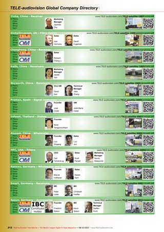 TELE-audiovision Global Company Directory
212 TELE-audiovision International — The World‘s Largest Digital TV Trade Magazine — 09-10/2013 — www.TELE-audiovision.com
Yinhe, China - Receiver www.TELE-audiovision.com/TELE-satellite-1007/yinhe.pdf
R	Manu
	Distr
Whol
Shop
Serv
■
06-07/2010 — www.TELE-satellite.com
YINHE also works very closely
together with the larger CA module
producers such as Irdeto, Conax, NDS,
Topreal, Sumavision, Novel and Crypto-
works.”
What about any upcoming new prod-
ucts? The head of the R&D department
must have known that those questions
were coming. We weren’t disappointed
with the answers. On the contrary,
YINHE has quite an array of new prod-
ucts in the works. According to Hong-
chun Gu: “In the third quarter of 2010
there will be a new DVB-S2 receiver
with a built-in media player and also
with CI. In the fourth quarter will follow
a DVB-S2 twin tuner PVR with Irdeto
as well as a DVB-S2 box with a media
player and integrated web browser. For
2011 a DVB-S2 receiver with WiFi and
CI+ is planned.”
That’s quite an impressive list, but
there’s still more. Up until now we only
mentioned satellite receivers; but YINHE
also has plans for terrestrial receivers.
“We just released a DVB-T MPEG-4 box
with HD, twin tuner and PVR”, reveals
Hongchun Gu, “and we will shortly be
coming out with a twin tuner PVR for the
Freeview system in Great Britain, Austra-
Jianbiao Zhu, Overseas
Marketing Manager, in
YINHE’s showroom.
Samples from the
production line are
on display here.
Marketing
Manager
Jianbiao
Zhu
Zhangjiagang,
Jiangsu
COMPANY REPORT
64 TELE-satellite — Global Digital TV Magazine — 06-07/2010 — www.TELE-satellite.com
High Volume Digital TV Receiver Manufacturer YINHE, China
Organized for the Future
Receiver Manufacturer YINHE
Presents Their Factory
Alexander Wiese
Chinese high volume manufacturer YINHE is one of the top ﬁve
producers in China. Although this company is well know within China,
it is only the insiders that recognize the name YINHE outside the
country since abroad it is only an ODM. In other words, the YINHE
designed boxes (Original Design) are marketed
by other companies, primarily dealers and
programming operators, under their own
brand name. YINHE therefore is just
the manufacturer (hence ODM) and
for the time being it will stay that
way. There are no plans for YINHE
to dive into the export market with
their own brand name. What does
it look like inside one of these high
volume manufacturing plants?
TELE-satellite wanted to ﬁnd out.
■
TELE-satellite World www.TELE-satellite.com/...
Arabic ‫ﺍﻟﻌﺭﺑﻳﺔ‬ www.TELE-satellite.com/TELE-satellite-1007/ara/yinhe.pdf
Indonesian Indonesia www.TELE-satellite.com/TELE-satellite-1007/bid/yinhe.pdf
Bulgarian Български www.TELE-satellite.com/TELE-satellite-1007/bul/yinhe.pdf
Czech Česky www.TELE-satellite.com/TELE-satellite-1007/ces/yinhe.pdf
German Deutsch www.TELE-satellite.com/TELE-satellite-1007/deu/yinhe.pdf
English English www.TELE-satellite.com/TELE-satellite-1007/eng/yinhe.pdf
Spanish Español www.TELE-satellite.com/TELE-satellite-1007/esp/yinhe.pdf
Farsi ‫ﻲ‬‫ﻓﺎﺭﺳ‬ www.TELE-satellite.com/TELE-satellite-1007/far/yinhe.pdf
French Français www.TELE-satellite.com/TELE-satellite-1007/fra/yinhe.pdf
Hebrew ‫עברית‬ www.TELE-satellite.com/TELE-satellite-1007/heb/yinhe.pdf
Greek Ελληνικά www.TELE-satellite.com/TELE-satellite-1007/hel/yinhe.pdf
Croatian Hrvatski www.TELE-satellite.com/TELE-satellite-1007/hrv/yinhe.pdf
Italian Italiano www.TELE-satellite.com/TELE-satellite-1007/ita/yinhe.pdf
Hungarian Magyar www.TELE-satellite.com/TELE-satellite-1007/mag/yinhe.pdf
Mandarin 中文 www.TELE-satellite.com/TELE-satellite-1007/man/yinhe.pdf
Dutch Nederlands www.TELE-satellite.com/TELE-satellite-1007/ned/yinhe.pdf
Polish Polski www.TELE-satellite.com/TELE-satellite-1007/pol/yinhe.pdf
Portuguese Português www.TELE-satellite.com/TELE-satellite-1007/por/yinhe.pdf
Romanian Românesc www.TELE-satellite.com/TELE-satellite-1007/rom/yinhe.pdf
Russian Русский www.TELE-satellite.com/TELE-satellite-1007/rus/yinhe.pdf
Swedish Svenska www.TELE-satellite.com/TELE-satellite-1007/sve/yinhe.pdf
Turkish Türkçe www.TELE-satellite.com/TELE-satellite-1007/tur/yinhe.pdf
Available online starting from 28 May 2010
Download this report in other languages from the Internet:
65www.TELE-satellite.com — 06-07/2010 — TELE-satellite — Global Digital TV Magazine
YINHE’s Main Entrance. The administration building is to the left behind which are
numerous production facilities. 1500 employees work here.
The enormous 280,000 square-meter
production site is located in the city of
Zhangjiagang in the Jiangsu province
roughly 100 Km north of Shanghai in
eastern China. Here, in addition to the
four-story administration building, you’ll
also find multiple fabrication buildings.
During the tour of the facility, Jian-
biao Zhu, Overseas Marketing Depart-
ment Manager, told us there are a total
of 1500 employees, 1100 in production
and 400 in administration. “Last year
we had 1200 employees but in 2010 we
added 300 additional employees”, he
explained to us. Business seems to be
booming at YINHE!
YINHE was founded in 1975 and at
that time it was a state-run company
that had the goal of producing China’s
first memory chips for use in the large
computer systems of that time. “It all
started with 50 employees”, Jianbiao
says as he looks back at the old days.
In 2000 the ownership structure
changed and it became a privately run
company made up of 40 share-owners.
“But all of that could possibly change“,
reveals Jianbiao Zhu, “We’re planning
to go public this year on the Shenzhen
stock exchange.” The goal is to acquire
additional capital for expansion.
So, what do YINHE’s sales figures look
like? “For 2009 our receiver products had
sales of US$ 80 million while the remain-
ing product groups produced sales of
US$ 30 million”, says Jianbiao Zhu. He
continues, “In 2010 we are expecting an
increase to US$ 100 million in receiver
sales with the remaining product groups
increasing to US$ 35 million.”
What are these other product groups?
“We are one of the largest PC housing
manufacturers; we also produce satellite
dishes as well as professional receiver
components for cable headends .”
But TELE-satellite is primarily inter-
ested in receivers, so let’s get back to
that. “Satellite receiver development
started in 1997”, remembers Jianbiao
Zhu, “and in 1998 we produced 10,000
receivers.” This number increased at a
tremendous rate: “In 2009 we produced
3.6 million boxes and in 2010 we expect
production of four million boxes”, he
reveals and then adds, “In both years
two million receivers were sold domesti-
cally in China; the rest were exported.”
We wanted to know more about the
export side of things: where does YINHE
export to? Jianbiao Zhu takes a look at
his laptop and then says, “30% of our
receivers end up in The Middle East,
20% go to Europe including the CIS
countries and Southeast Asia, another
15% go to Australia, 10% to Africa and
5% to South America.”
It should come as no surprise that
YINHE operates offices in critical
regions namely in Dubai since 2003 and
in Australia since 2005. “This year 2010
we plan to open two additional offices
in Sao Paolo and Moscow. We are also
looking to open an office in Chennai in
2011”, confirms Jianbiao.
The best export countries are Austra-
lia with DVB-T receivers in MPEG-4 and
HD as well as India with DVB-C boxes in
MPEG-2 and SD. “We want to expand our
distribution in Europe including the CIS
countries with DVB-T MPEG-4, DVB-T2
MPEG-4 and DVB-S2 receivers”, com-
ments Jianbiao Zhu. He adds, “60% of
our exports are satellite receivers, 30%
are terrestrial receivers and 10% are
cable receivers.”
Another interesting note: with a
market segment of about 10%, YINHE
is one of the largest providers of cable
receivers domestically in China.
GlobalInvacom, UK - Fibre Optics www.TELE-audiovision.com/TELE-satellite-1005/globalinvacom.pdf
R	Manu
	Distr
Whol
Shop
Serv
■
■
82 TELE-satellite — Global Digital TV Magazine — 04-05/2010 — www.TELE-satellite.com
David Fugeman, Sales and Marketing Director, is seen
here showing us the new F-IRS GTU converter box: it
is installed by the end-user who would then connect a
maximum of four satellite receivers as well as one DTT
receiver. “We’ve integrated two new features”, explains
David Fugeman, “one LED indicates if there’s an optical
signal, the second LED shows if power is connected.”
That was yesterday! Today one single
optical cable is enough to transport both
satellite and terrestrial signals. Global
Invacom has expanded their system to
include DTT signals as well. Ivan Hor-
rocks, Director Sales and Marketing,
explains to us how this works: “We took
the satellite signal carried in the opti-
cal cable and combined it with the DTT
signal; now both signal formats can be
carried on one optical cable.”
For this purpose, Global Invacom
developed a new system that will be
marketed under the nickname “Whole-
band”, or more officially, F-IRS (Fibre -
Integrated Reception System). But first
we want to take a quick look again at
how Global Invacom’s optical system
works: the optical LNB (universal LNB)
takes the four satellite frequency
ranges, that is, the upper and lower
bands in both horizontal and vertical
polarizations, and “stacks” them on top
of each other so that all four bands are
carried over the optical cable in one fre-
quency range. Each of these four bands
covers 1000 MHz and if you place them
one on top of the other you get a band-
width of 4000 MHz.
So much for the satellite range. How
do you include the DTT range? Very
simple: Convert the Digital Terrestrial
Transmissions using another laser at a
different frequency then combine the
two together.
In order to do that, Global Invacom
had to modify their LNB system: the
optical LNB already has the laser built
into it so that the optical cable can
be connected directly to the LNB. To
include terrestrial signals, Global Inva-
com could have added a second con-
nector on the LNB for the terrestrial
antenna along with the necessary elec-
tronics. “This would have been theoreti-
cally possible”, says Ivan Horrocks, “but
it really doesn’t make any sense since
the LNB would have become too heavy
and bulky. Not to mention it would have
created problems for installers in that
Ivan Horrocks, Global Invacom’s Director of
Sales and Marketing, is showing us the new
F-IRS LNB (Fibre Integrated Reception System):
the new LNB utilizes a coaxial N output instead
of an optical output. This output supplies the
0.95 to 5.45 GHz frequency range to a 1.5-meter
long coax cable which connects to the F-IRS
ODU32 (Outdoor Unit). Global Invacom opted
to use N-type connectors on this coax cable.
“These connectors are perfect for use with this
high frequency range and above all are excel-
lent watertight connectors”, explains Ivan Hor-
rocks the reason why standard “F” connectors
weren’t used.
Sales
Ivan
Horrocks
■
■
82 TELE-satellite — Global Digital TV Magazine — 04-05/2010 — www.TELE-satellite.com
David Fugeman, Sales and Marketing Director, is seen
here showing us the new F-IRS GTU converter box: it
is installed by the end-user who would then connect a
maximum of four satellite receivers as well as one DTT
receiver. “We’ve integrated two new features”, explains
David Fugeman, “one LED indicates if there’s an optical
signal, the second LED shows if power is connected.”
That was yesterday! Today one single
optical cable is enough to transport both
satellite and terrestrial signals. Global
Invacom has expanded their system to
include DTT signals as well. Ivan Hor-
rocks, Director Sales and Marketing,
explains to us how this works: “We took
the satellite signal carried in the opti-
cal cable and combined it with the DTT
signal; now both signal formats can be
carried on one optical cable.”
For this purpose, Global Invacom
developed a new system that will be
marketed under the nickname “Whole-
band”, or more officially, F-IRS (Fibre -
Integrated Reception System). But first
we want to take a quick look again at
how Global Invacom’s optical system
works: the optical LNB (universal LNB)
takes the four satellite frequency
ranges, that is, the upper and lower
bands in both horizontal and vertical
polarizations, and “stacks” them on top
of each other so that all four bands are
carried over the optical cable in one fre-
quency range. Each of these four bands
covers 1000 MHz and if you place them
one on top of the other you get a band-
width of 4000 MHz.
So much for the satellite range. How
do you include the DTT range? Very
simple: Convert the Digital Terrestrial
Transmissions using another laser at a
different frequency then combine the
two together.
In order to do that, Global Invacom
had to modify their LNB system: the
optical LNB already has the laser built
into it so that the optical cable can
be connected directly to the LNB. To
include terrestrial signals, Global Inva-
com could have added a second con-
nector on the LNB for the terrestrial
antenna along with the necessary elec-
tronics. “This would have been theoreti-
cally possible”, says Ivan Horrocks, “but
it really doesn’t make any sense since
the LNB would have become too heavy
and bulky. Not to mention it would have
created problems for installers in that
Ivan Horrocks, Global Invacom’s Director of
Sales and Marketing, is showing us the new
F-IRS LNB (Fibre Integrated Reception System):
the new LNB utilizes a coaxial N output instead
of an optical output. This output supplies the
0.95 to 5.45 GHz frequency range to a 1.5-meter
long coax cable which connects to the F-IRS
ODU32 (Outdoor Unit). Global Invacom opted
to use N-type connectors on this coax cable.
“These connectors are perfect for use with this
high frequency range and above all are excel-
lent watertight connectors”, explains Ivan Hor-
rocks the reason why standard “F” connectors
weren’t used.
Sales
David
Fugeman
COMPANY REPORT
TELE-satellite World www.TELE-satellite.com/...
Arabic ‫العربية‬ www.TELE-satellite.com/TELE-satellite-1005/ara/globalinvacom.pdf
Indonesian Indonesia www.TELE-satellite.com/TELE-satellite-1005/bid/globalinvacom.pdf
Bulgarian Български www.TELE-satellite.com/TELE-satellite-1005/bul/globalinvacom.pdf
Czech Česky www.TELE-satellite.com/TELE-satellite-1005/ces/globalinvacom.pdf
German Deutsch www.TELE-satellite.com/TELE-satellite-1005/deu/globalinvacom.pdf
English English www.TELE-satellite.com/TELE-satellite-1005/eng/globalinvacom.pdf
Spanish Español www.TELE-satellite.com/TELE-satellite-1005/esp/globalinvacom.pdf
Farsi ‫فارسي‬ www.TELE-satellite.com/TELE-satellite-1005/far/globalinvacom.pdf
French Français www.TELE-satellite.com/TELE-satellite-1005/fra/globalinvacom.pdf
Hebrew ‫עברית‬ www.TELE-satellite.com/TELE-satellite-1005/heb/globalinvacom.pdf
Greek Ελληνικά www.TELE-satellite.com/TELE-satellite-1005/hel/globalinvacom.pdf
Croatian Hrvatski www.TELE-satellite.com/TELE-satellite-1005/hrv/globalinvacom.pdf
Italian Italiano www.TELE-satellite.com/TELE-satellite-1005/ita/globalinvacom.pdf
Hungarian Magyar www.TELE-satellite.com/TELE-satellite-1005/mag/globalinvacom.pdf
Mandarin 中文 www.TELE-satellite.com/TELE-satellite-1005/man/globalinvacom.pdf
Dutch Nederlands www.TELE-satellite.com/TELE-satellite-1005/ned/globalinvacom.pdf
Polish Polski www.TELE-satellite.com/TELE-satellite-1005/pol/globalinvacom.pdf
Portuguese Português www.TELE-satellite.com/TELE-satellite-1005/por/globalinvacom.pdf
Romanian Românesc www.TELE-satellite.com/TELE-satellite-1005/rom/globalinvacom.pdf
Russian Русский www.TELE-satellite.com/TELE-satellite-1005/rus/globalinvacom.pdf
Swedish Svenska www.TELE-satellite.com/TELE-satellite-1005/sve/globalinvacom.pdf
Turkish Türkçe www.TELE-satellite.com/TELE-satellite-1005/tur/globalinvacom.pdf
Available online starting from 2 April 2010
Download this report in other languages from the Internet:
■
80 TELE-satellite — Global Digital TV Magazine — 04-05/2010 — www.TELE-satellite.com
Global Invacom goes
Fibre DTTAlexander Wiese
Fibre Optic Products by Global Invacom
The British company Global Invacom is best known to
TELE-satellite readers as the inventor and manufacturer
of the sensational fibre optic LNB system (see TELE-satellite
issues 04-05/2008 and 08-09/2009). With an optical
system distances are no longer a factor since the
attenuation in a fibre optic cable is next to nothing. It’s an absolutely great
system except for one thing: these days people want not just satellite TV
but digital terrestrial TV channels as well. Up until now, that meant once
again that you needed two separate cables
routed to the TV; one for satellite signals
and the other for terrestrial digital TV
signals.
Global Invacom has two locations in London: here we see
their head office in Althorne (Essex).
■
■
82 TELE-satellite — Global Digital TV Magazine — 04-05/2010 — www.TELE-satellite.com
David Fugeman, Sales and Marketing Director, is seen
here showing us the new F-IRS GTU converter box: it
is installed by the end-user who would then connect a
maximum of four satellite receivers as well as one DTT
receiver. “We’ve integrated two new features”, explains
David Fugeman, “one LED indicates if there’s an optical
signal, the second LED shows if power is connected.”
That was yesterday! Today one single
optical cable is enough to transport both
satellite and terrestrial signals. Global
Invacom has expanded their system to
include DTT signals as well. Ivan Hor-
rocks, Director Sales and Marketing,
explains to us how this works: “We took
the satellite signal carried in the opti-
cal cable and combined it with the DTT
signal; now both signal formats can be
carried on one optical cable.”
For this purpose, Global Invacom
developed a new system that will be
marketed under the nickname “Whole-
band”, or more officially, F-IRS (Fibre -
Integrated Reception System). But first
we want to take a quick look again at
how Global Invacom’s optical system
works: the optical LNB (universal LNB)
takes the four satellite frequency
ranges, that is, the upper and lower
bands in both horizontal and vertical
polarizations, and “stacks” them on top
of each other so that all four bands are
carried over the optical cable in one fre-
quency range. Each of these four bands
covers 1000 MHz and if you place them
one on top of the other you get a band-
width of 4000 MHz.
So much for the satellite range. How
do you include the DTT range? Very
simple: Convert the Digital Terrestrial
Transmissions using another laser at a
different frequency then combine the
two together.
In order to do that, Global Invacom
had to modify their LNB system: the
optical LNB already has the laser built
into it so that the optical cable can
be connected directly to the LNB. To
include terrestrial signals, Global Inva-
com could have added a second con-
nector on the LNB for the terrestrial
antenna along with the necessary elec-
tronics. “This would have been theoreti-
cally possible”, says Ivan Horrocks, “but
it really doesn’t make any sense since
the LNB would have become too heavy
and bulky. Not to mention it would have
created problems for installers in that
Ivan Horrocks, Global Invacom’s Director of
Sales and Marketing, is showing us the new
F-IRS LNB (Fibre Integrated Reception System):
the new LNB utilizes a coaxial N output instead
of an optical output. This output supplies the
0.95 to 5.45 GHz frequency range to a 1.5-meter
long coax cable which connects to the F-IRS
ODU32 (Outdoor Unit). Global Invacom opted
to use N-type connectors on this coax cable.
“These connectors are perfect for use with this
high frequency range and above all are excel-
lent watertight connectors”, explains Ivan Hor-
rocks the reason why standard “F” connectors
weren’t used.
Changhong, China - Receiver www.TELE-audiovision.com/TELE-satellite-1003/changhong.pdf
R	Manu
	Distr
Whol
Shop
Serv
TELE-satellite World www.TELE-satellite.com/...
Arabic ‫ﺍﻟﻌﺮﺑﻴﺔ‬ www.TELE-satellite.com/TELE-satellite-1003/ara/changhong.pdf
Indonesian Indonesia www.TELE-satellite.com/TELE-satellite-1003/bid/changhong.pdf
Bulgarian Български www.TELE-satellite.com/TELE-satellite-1003/bul/changhong.pdf
Czech Česky www.TELE-satellite.com/TELE-satellite-1003/ces/changhong.pdf
German Deutsch www.TELE-satellite.com/TELE-satellite-1003/deu/changhong.pdf
English English www.TELE-satellite.com/TELE-satellite-1003/eng/changhong.pdf
Spanish Español www.TELE-satellite.com/TELE-satellite-1003/esp/changhong.pdf
Farsi ‫ﻓﺎﺭﺳﻲ‬ www.TELE-satellite.com/TELE-satellite-1003/far/changhong.pdf
French Français www.TELE-satellite.com/TELE-satellite-1003/fra/changhong.pdf
Hebrew ‫עברית‬ www.TELE-satellite.com/TELE-satellite-1003/heb/changhong.pdf
Greek Ελληνικά www.TELE-satellite.com/TELE-satellite-1003/hel/changhong.pdf
Croatian Hrvatski www.TELE-satellite.com/TELE-satellite-1003/hrv/changhong.pdf
Italian Italiano www.TELE-satellite.com/TELE-satellite-1003/ita/changhong.pdf
Hungarian Magyar www.TELE-satellite.com/TELE-satellite-1003/mag/changhong.pdf
Mandarin 中文 www.TELE-satellite.com/TELE-satellite-1003/man/changhong.pdf
Dutch Nederlands www.TELE-satellite.com/TELE-satellite-1003/ned/changhong.pdf
Polish Polski www.TELE-satellite.com/TELE-satellite-1003/pol/changhong.pdf
Portuguese Português www.TELE-satellite.com/TELE-satellite-1003/por/changhong.pdf
Romanian Românesc www.TELE-satellite.com/TELE-satellite-1003/rom/changhong.pdf
Russian Русский www.TELE-satellite.com/TELE-satellite-1003/rus/changhong.pdf
Swedish Svenska www.TELE-satellite.com/TELE-satellite-1003/sve/changhong.pdf
Turkish Türkçe www.TELE-satellite.com/TELE-satellite-1003/tur/changhong.pdf
Available online starting from 29 January 2010
Download this report in other languages from the Internet:
■
51www.TELE-satellite.com — 02-03/2010 — TELE-satellite — Global Digital TV Magazine
today it is
eginnings of
s founded in
oducing mili-
the company
e, pluralistic,
erent indus-
om digital tv
r conditioner
roducts, set
y and power
s of techni-
ineering and
the CHANG-
CHANGHONG
o., Ltd. It is
the CHANG-
n research &
development, marketing and manufactur-
ing of digital set top boxes in all standards
like DVB-S, DVB-C, DVB-T, ISDB, DMB-TH
and of course HDTV including value-added
systems for digital tv.
Their production capacity reaches up to
12 million, making them the largest STB
manufacturer in China. The company has
heavily invested in their quality control and
has built up a digital TV laboratory, a digi-
tal HFC experimental net, EMC laboratory
and most importantly a high accuracy SMT
production line. CHANGHONG’s aim is to
become one of the strongest suppliers for
digital tv solutions worldwide.
“In 1978 CHANGHONG started its TV
production,” Richard Cheng Li remembers.
“At the time we imported a complete pro-
At Chengdu airport: His role
as Overseas Sales Director
leads Richard Cheng Li to
many destinations around
the globe.
duction line from Panasonic in Japan and
we also implemented every single produc-
tion guideline right down to the very last
detail.” Richard continues to explain that
“this is how things go in the ﬁrst phase of
Sales
Richard
Cheng Li
COMPANY REPORT
■
50 TELE-satellite — Global Digital TV Magazine — 02-03/2010 — www.TELE-satellite.com
Receiver and TV Manufacturer CHANGHONG, China
Large-scale Quality
and Innovation Made
by CHANGHONG
CHANGHONG is one of the largest volume manufacturers of receivers with
headquarters in Mianyang in the Sichuan province of south-western China,
some 130 km from the provincial capital of Chengdu. Not only do millions of satellite
and terrestrial receivers leave the production premises every year
but also an equal number of ﬂat-screen TVs, so that the company ranks
among the most important digital corporations in the world.
Digital TV manufacturer CHANGHONG is
headquartered in Mianyang, a city of 600.000
inhabitants. The administrative building can
be seen in the centre, with the development
centre to the left and any many satellite
antennas on its roof. In the background
and extending to the left the CHANGHONG
manufacturing plants stretch out over 2
square km.
TELE-satellite World www.TELE-satellite.com/...
Arabic ‫ﺍﻟﻌﺮﺑﻴﺔ‬ www.TELE-satellite.com/TELE-satellite-1003/ara/changhong.pdf
Indonesian Indonesia www.TELE-satellite.com/TELE-satellite-1003/bid/changhong.pdf
Bulgarian Български www.TELE-satellite.com/TELE-satellite-1003/bul/changhong.pdf
Czech Česky www.TELE-satellite.com/TELE-satellite-1003/ces/changhong.pdf
German Deutsch www.TELE-satellite.com/TELE-satellite-1003/deu/changhong.pdf
English English www.TELE-satellite.com/TELE-satellite-1003/eng/changhong.pdf
Spanish Español www.TELE-satellite.com/TELE-satellite-1003/esp/changhong.pdf
Farsi ‫ﻓﺎﺭﺳﻲ‬ www.TELE-satellite.com/TELE-satellite-1003/far/changhong.pdf
French Français www.TELE-satellite.com/TELE-satellite-1003/fra/changhong.pdf
Hebrew ‫עברית‬ www.TELE-satellite.com/TELE-satellite-1003/heb/changhong.pdf
Greek Ελληνικά www.TELE-satellite.com/TELE-satellite-1003/hel/changhong.pdf
Croatian Hrvatski www.TELE-satellite.com/TELE-satellite-1003/hrv/changhong.pdf
Italian Italiano www.TELE-satellite.com/TELE-satellite-1003/ita/changhong.pdf
Hungarian Magyar www.TELE-satellite.com/TELE-satellite-1003/mag/changhong.pdf
Mandarin 中文 www.TELE-satellite.com/TELE-satellite-1003/man/changhong.pdf
Dutch Nederlands www.TELE-satellite.com/TELE-satellite-1003/ned/changhong.pdf
Polish Polski www.TELE-satellite.com/TELE-satellite-1003/pol/changhong.pdf
Portuguese Português www.TELE-satellite.com/TELE-satellite-1003/por/changhong.pdf
Romanian Românesc www.TELE-satellite.com/TELE-satellite-1003/rom/changhong.pdf
Russian Русский www.TELE-satellite.com/TELE-satellite-1003/rus/changhong.pdf
Swedish Svenska www.TELE-satellite.com/TELE-satellite-1003/sve/changhong.pdf
Turkish Türkçe www.TELE-satellite.com/TELE-satellite-1003/tur/changhong.pdf
Available online starting from 29 January 2010
Download this report in other languages from the Internet:
■
51www.TELE-satellite.com — 02-03/2010 — TELE-satellite — Global Digital TV Magazine
Looking at their business today it is
hard to imagine the humble beginnings of
the project. CHANGHONG was founded in
1958 and started out with producing mili-
tary radar systems. But today the company
has evolved into a super-huge, pluralistic,
international group of 13 different indus-
tries, producing everything from digital tv
panel displays to IT systems, air conditioner
systems, digital audiovisual products, set
top boxes, eco-friendly battery and power
supplies up to whole systems of techni-
cal equipment, electronic engineering and
chemical materials.
One of the 13 industries of the CHANG-
HONG GROUP is the SICHUAN CHANGHONG
NETWORK TECHNOLOGIES Co., Ltd. It is
an independent subsidiary of the CHANG-
HONG GROUP and specializes in research &
development, marketing and manufactur-
ing of digital set top boxes in all standards
like DVB-S, DVB-C, DVB-T, ISDB, DMB-TH
and of course HDTV including value-added
systems for digital tv.
Their production capacity reaches up to
12 million, making them the largest STB
manufacturer in China. The company has
heavily invested in their quality control and
has built up a digital TV laboratory, a digi-
tal HFC experimental net, EMC laboratory
and most importantly a high accuracy SMT
production line. CHANGHONG’s aim is to
become one of the strongest suppliers for
digital tv solutions worldwide.
“In 1978 CHANGHONG started its TV
production,” Richard Cheng Li remembers.
“At the time we imported a complete pro-
At Chengdu airport: His role
as Overseas Sales Director
leads Richard Cheng Li to
many destinations around
the globe.
duction line from Panasonic in Japan and
we also implemented every single produc-
tion guideline right down to the very last
detail.” Richard continues to explain that
“this is how things go in the ﬁrst phase of
Kaifa, China - Receivers www.TELE-audiovision.com/TELE-satellite-1003/kaifa.pdf
R	Manu
	Distr
Whol
Shop
Serv
■
■
86 TELE-satellite — Global Digital TV Magazine — 02-03/2010 — www.TELE-satellite.com
us if we could also manufacture satel-
lite receivers.” This customer was so
impressed with the overall quality and
further development of Kaifa’s products
that it only seemed natural that Kaifa
should also produce satellite receivers
for this customer and its DTH project in
India.
Naturally this is quite a fast start for a
brand new satellite receiver producer. But
of course there’s more going on than just
this one customer. Jackie Yan explains,
“We are currently in negotiations with
another large DTH operator who also
happens to be from the Southeast Asia
region and we are also waiting to start
negotiations with a third customer.”
And what about production capacity
at Kaifa? GuangYun Zhu is their Satellite
Receiver Production Manager. He says to
us, “Right now we have production facili-
ties which can produce 5 million satellite
receivers per years.”
While touring the fabrication facility we
can clearly see why Kaifa holds such a
high position in the EMS category: every-
thing is exceptionally organized and the
machines are state of the art.
But this is completely understand-
able: worldwide companies like Samsung
demand nothing but the best quality.
And it looks like it was a very good deci-
sion for Kaifa to step into the satellite
receiver market.
A portion of the products that Kaifa
manufactures: to the left are power meters, in
the middle are components for hard drives and
to the far right are head stack assemblies for
hard drives.
Jackie Yan, Marketing Manager, is seen here
showing us Kaifa’s ﬁrst satellite receiver model. It
is being manufactured for a DTH provider in India.
Jackie Yan is standing in front of a wall on which
are calligraphies of the former President of China
Zemin Jiang.
sible for quality and system manage-
ment with another 30 expatriats who
are mostly responsible for Marketing and
Management.
After this introduction to everything
that Kaifa produces, it’s easier to see why
Kaifa wants to start manufacturing satel-
lite receivers. Marketing Manager Jackie
Yan explains it to us in words: “About a
year ago one of our largest power meter
customers in India came to us and asked
Marketing
Manager
Jackie
Yan
COMPANY REPORT
80 TELE-satellite — Global Digital TV Magazine — 02-03/2010 — www.TELE-satellite.com
Satellite Receiver Manufacturer Kaifa, China
The Birth of a New
Receiver Manufacturer
Kaifa in China Starts Production
■
81www.TELE-satellite.com — 02-03/2010 — TELE-satellite — Global Digital TV Magazine
By the time this issue of TELE-satellite will be published, Kaifa will have
been manufacturing satellites receivers for just a few weeks. When
we paid them a visit, they were just ﬁnishing the installation of their
assembly line and an initial test run was soon to follow.
Who exactly is Kaifa and what makes this company think they’re ready
to step into the market as a satellite receiver manufacturer?
Kaifa’s administration building
in Shenzhen, China
Skyworth, China - Receivers www.TELE-audiovision.com/TELE-satellite-1003/skyworth.pdf
R	Manu
	Distr
Whol
Shop
Serv
■
■
85www.TELE-satellite.com — 02-03/2010 — TELE-satellite — Global Digital TV Magazine
One of the largest receiver
manufacturers in the world
is Skyworth. Skyworth
Group Co. Ltd. is one of the
leading manufacturers of TV
sets in China. The company
started into the satellite
receiver research as early
as 1997 and in 2002 a
subsidiary was established
under the name of
Shenzhen Skyworth Digital
Technology Co. Ltd. Those
13 years of experience in
satellite technology made
the company more and
more professional and by
now Skyworth claims to be
the leading STB (set top
box) manufacturer in China.
The futuristic Skyworth
building in Nanshan/
Shenzhen in southern
China
David Ken is Vice General
Manager and explains
Skyworth’s background
Vice GM
David
Ken
■
■
■
■ ■
86 TELE-satellite — Global Digital TV Magazine — 02-03/2010 — www.TELE-satellite.com
In the past TELE-satellite has had many
reports on receivers from this manufac-
turer but always under a different brand
name. Skyworth happens to be an OEM
(Original Equipment Manufacturer). The
success of an OEM is measured by the
quality of their products. So what makes
Skyworth so successfull in the OEM busi-
ness? Why do more and more big and
famous customers from all over the
world start to cooperate with Skyworth?
And why are these customers all so satis-
ﬁed with Skyworth? It is exactly for these
reasons that we decided to pay them a
visit in Nanshan’s Hi-Tech Park in the city
of Shenzhen in southern China.
Skyworth can be found in a very impres-
sive-looking futuristic building. This is
where we met Vice General Manager
David Ken. On the company’s homepage
we saw that Skyworth manufactures TV’s
and other products besides receivers. So
naturally, our ﬁrst question to David Ken
is how is it all divided. He explains, “If you
look at it from a sales ﬁgure point of view,
then 70% of it is TV’s, 20% is receivers
and the remaining 10% falls on the other
products.” But as David Ken continues,
it gets more interesting: “If you look at
it from a proﬁt aspect, then the receiver
section is greater than 20%.” These ﬁg-
ures are all made possible by the 2000
employees in the receiver section; Sky-
worth has a total of 20,000 employees.
Skyworth is a publicly traded company
listed on the Hong Kong exchange. “In
the year 2010 we will also actively plan
to be listed in the China stock exchange
market with our set top box business”,
says David Ken.
What does this mean in numbers? David
Ken jumps right into the millions: “In 2008
it was 5 million receivers, in 2009 it will
be 8 million and for 2010 we are guessing
total sales of 10 million receivers.” Sky-
worth manufactures receivers for cable
reception, satellite reception and terres-
trial reception. David Ken tells us: “After
10 years of effort we have obtained an
outstanding record in the ﬁeld of national
digital television. Since mass production
of STB has started in 2001, Skyworth has
provided products and services in over
100 cities in all of China owning to our
excellent quality and thoughtful service.
In recent years, Skyworth Digital kept its
ﬁrst rank in China and provided over 8
million cable STBs since 2004, occupying
20% of the domestic STB market.“
Where do all these receivers go? David
Ken spells it all out for us, “90% of our
cable boxes remain within China; the
other 10% are exported.” However for
satellite boxes it’s exactly the opposite:
“Only 10% remain in China and of the
Jack Zhang is
Chief Technical
Ofﬁcer, he
manages the
strong R&D team
of 350 employees
A look at a portion of the R&D department in which a group of engineers just ﬁnished a meeting
Hardware engineers are seen at work here
Here we see Yuan Quibo, one of the Test
Engineers, checking out a model T29 DVB-T
receiver. This box will ultimately end up in
Spain
This is Terry. He manages the technical
Support team that consists of six engineers.
They help OEM customers with any technical
problems
Technical
Manager
Jack
Zhang
COMPANY REPORT
TELE-satellite World www.TELE-satellite.com/...
Arabic ‫ﺍﻟﻌﺮﺑﻴﺔ‬ www.TELE-satellite.com/TELE-satellite-1003/ara/skyworth.pdf
Indonesian Indonesia www.TELE-satellite.com/TELE-satellite-1003/bid/skyworth.pdf
Bulgarian Български www.TELE-satellite.com/TELE-satellite-1003/bul/skyworth.pdf
Czech Česky www.TELE-satellite.com/TELE-satellite-1003/ces/skyworth.pdf
German Deutsch www.TELE-satellite.com/TELE-satellite-1003/deu/skyworth.pdf
English English www.TELE-satellite.com/TELE-satellite-1003/eng/skyworth.pdf
Spanish Español www.TELE-satellite.com/TELE-satellite-1003/esp/skyworth.pdf
Farsi ‫ﻓﺎﺭﺳﻲ‬ www.TELE-satellite.com/TELE-satellite-1003/far/skyworth.pdf
French Français www.TELE-satellite.com/TELE-satellite-1003/fra/skyworth.pdf
Hebrew ‫עברית‬ www.TELE-satellite.com/TELE-satellite-1003/heb/skyworth.pdf
Greek Ελληνικά www.TELE-satellite.com/TELE-satellite-1003/hel/skyworth.pdf
Croatian Hrvatski www.TELE-satellite.com/TELE-satellite-1003/hrv/skyworth.pdf
Italian Italiano www.TELE-satellite.com/TELE-satellite-1003/ita/skyworth.pdf
Hungarian Magyar www.TELE-satellite.com/TELE-satellite-1003/mag/skyworth.pdf
Mandarin 中文 www.TELE-satellite.com/TELE-satellite-1003/man/skyworth.pdf
Dutch Nederlands www.TELE-satellite.com/TELE-satellite-1003/ned/skyworth.pdf
Polish Polski www.TELE-satellite.com/TELE-satellite-1003/pol/skyworth.pdf
Portuguese Português www.TELE-satellite.com/TELE-satellite-1003/por/skyworth.pdf
Romanian Românesc www.TELE-satellite.com/TELE-satellite-1003/rom/skyworth.pdf
Russian Русский www.TELE-satellite.com/TELE-satellite-1003/rus/skyworth.pdf
Swedish Svenska www.TELE-satellite.com/TELE-satellite-1003/sve/skyworth.pdf
Turkish Türkçe www.TELE-satellite.com/TELE-satellite-1003/tur/skyworth.pdf
Available online starting from 29 January 2010
Download this report in other languages from the Internet:
84 TELE-satellite — Global Digital TV Magazine — 02-03/2010 — www.TELE-satellite.com
Receiver Manufacturer Skyworth, China
Quality Control at Skyworth
■
■
85www.TELE-satellite.com — 02-03/2010 — TELE-satellite — Global Digital TV Magazine
One of the largest receiver
manufacturers in the world
is Skyworth. Skyworth
Group Co. Ltd. is one of the
leading manufacturers of TV
sets in China. The company
started into the satellite
receiver research as early
as 1997 and in 2002 a
subsidiary was established
under the name of
Shenzhen Skyworth Digital
Technology Co. Ltd. Those
13 years of experience in
satellite technology made
the company more and
more professional and by
now Skyworth claims to be
the leading STB (set top
box) manufacturer in China.
The futuristic Skyworth
building in Nanshan/
Shenzhen in southern
China
David Ken is Vice General
Manager and explains
Skyworth’s background
Promax, Spain - Signal Analyzers www.TELE-audiovision.com/TELE-satellite-0909/promax.pdf
R	Manu
	Distr
Whol
Shop
Serv
COMPANY REPORT
■
80 TELE-satellite — Broadband & Fiber-Optic — 08-09/2009 — www.TELE-satellite.com
Digital Powerhouse PROMAX, Spain
Founder and owner of
PROMAX, José Clotet
Founder
José
Clotet
■■
■■
82 TELE-satellite — Broadband & Fiber-Optic — 08-09/2009 — www.TELE-satellite.com
José Clotet founded the company in
1963. That was only a few years after
the ﬁrst TV station came on the air in
Barcelona. Suddenly, you had not only
antenna installers but also then-exist-
ing TV manufacturers who needed signal
analyzers and above all test pattern
generators. In the ﬁrst year PROMAX
employed four engineers each of which
developed their own unit. Production on
these four newly designed units started
the following year; in 1964 there were
ten employees.
In 1968 a second TV station made
its appearance in the UHF band. Again
PROMAX was right there and began
delivering the ﬁrst UHF signal analyz-
ers.
In 1986 it was another ﬁrst for PROMAX:
the ﬁrst satellite signal analyzer and in
1993 the ﬁrst microprocessor controlled
universal analyzer that covered every-
thing from VHF/UHF (including FM) to
the satellite range.
Today PROMAX is still owned by José
Clotet. In 2005 his son José-Maria Clotet
took over business operations and in
2007 PROMAX was divided into four divi-
sions: Test & Measurement, Broadcast,
TV Distribution and Electronic Training.
That’s quite an assortment and we
asked José-Maria Clotet about the last
one: “From the beginning PROMAX
taught installers and engineers how
to use our products.” This service only
made up about 10% of their sales but it
has been a goodwill gesture by PROMAX
that should not be underestimated.
Obviously, much more important
economically are their signal analyz-
ers. “Roughly 30% of our sales can be
attributed to signal analyzers”, explains
José-Maria Clotet. In 2009 the status of
the TV Distribution division was greatly
enhanced when PROMAX took over a
local manufacturer of distribution prod-
ucts. “This division now also is respon-
sible for 30% of our sales”, comments
José-Maria Clotet. The remaining 30%
falls on the Broadcast division.
At ﬁrst glance, there does not seem
to be too much uniformity here. But as
José-Maria Clotet explained the connec-
tion, the picture became clearer and the
strategy could be seen. “We are strongly
focused on DVB-T”, says José-Maria
Clotet, “Our strong points have always
been the reception side with our signal
One of PROMAX’s ﬁrst products: a test pattern
generator from 1964
A look in the museum at an old training device:
“That’s how TV worked”
The theory is demonstrated via an actual connection:
each slot represents a possible signal source. At the
other end you get a combined signal in DVB-T.
José-Maria Clotet, PROMAX’s CEO, explains the basic idea behind the PROMAX
strategy: the four possible reception sources – satellite, antenna, video sources (e.g.
DVD) or live camera – are PROMAX ampliﬁed and modulated and routed using DVB-T
technology wirelessly or via cable.
GM
José-Maria
Clotet
COMPANY REPORT
■
80 TELE-satellite — Broadband & Fiber-Optic — 08-09/2009 — www.TELE-satellite.com
Digital Powerhouse PROMAX, Spain
Founder and owner of
PROMAX, José Clotet
■
TELE-satellite World www.TELE-satellite.com/...
Arabic ‫ﺍﻟﻌﺮﺑﻴﺔ‬ www.TELE-satellite.com/TELE-satellite-0909/ara/promax.pdf
Indonesian Indonesia www.TELE-satellite.com/TELE-satellite-0909/bid/promax.pdf
Bulgarian Български www.TELE-satellite.com/TELE-satellite-0909/bul/promax.pdf
Czech Česky www.TELE-satellite.com/TELE-satellite-0909/ces/promax.pdf
German Deutsch www.TELE-satellite.com/TELE-satellite-0909/deu/promax.pdf
English English www.TELE-satellite.com/TELE-satellite-0909/eng/promax.pdf
Spanish Español www.TELE-satellite.com/TELE-satellite-0909/esp/promax.pdf
Farsi ‫ﻓﺎﺭﺳﻲ‬ www.TELE-satellite.com/TELE-satellite-0909/far/promax.pdf
French Français www.TELE-satellite.com/TELE-satellite-0909/fra/promax.pdf
Greek Ελληνικά www.TELE-satellite.com/TELE-satellite-0909/hel/promax.pdf
Croatian Hrvatski www.TELE-satellite.com/TELE-satellite-0909/hrv/promax.pdf
Italian Italiano www.TELE-satellite.com/TELE-satellite-0909/ita/promax.pdf
Hungarian Magyar www.TELE-satellite.com/TELE-satellite-0909/mag/promax.pdf
Mandarin 中文 www.TELE-satellite.com/TELE-satellite-0909/man/promax.pdf
Dutch Nederlands www.TELE-satellite.com/TELE-satellite-0909/ned/promax.pdf
Polish Polski www.TELE-satellite.com/TELE-satellite-0909/pol/promax.pdf
Portuguese Português www.TELE-satellite.com/TELE-satellite-0909/por/promax.pdf
Romanian Românesc www.TELE-satellite.com/TELE-satellite-0909/rom/promax.pdf
Russian Русский www.TELE-satellite.com/TELE-satellite-0909/rus/promax.pdf
Swedish Svenska www.TELE-satellite.com/TELE-satellite-0909/sve/promax.pdf
Turkish Türkçe www.TELE-satellite.com/TELE-satellite-0909/tur/promax.pdf
Available online starting from 31 July 2009
Download this report in other languages from the Internet:
81www.TELE-satellite.com — 08-09/2009 — TELE-satellite — Broadband & Fiber-Optic
Partial view of the PROMAX fabrication and
administration building in L’Hospitalet de Llobregat,
a suburb south of Barcelona and close to the El Prat
airport. A total of 6600 sq-m of space is at PROMAX’s
disposal. These buildings are occupied by 120
employees, of which 50 are in production, 30 in sales,
30 in R&D and 10 in administration.
The Four
Divisions
of
PROMAX
TELE-satellite readers have
known about PROMAX’s
reliable, widely used satellite
signal analyzers for many years
now. They are recognizable by
their characteristic yellow color.
But PROMAX has much more to
offer: their products range from
those that you already know
to signal processing products
all the way to end-user signal
distribution components.
PROMAX covers so much that
we wanted to take a closer look
at what they’re all about so off
we went to one of the most
lively tourist cities – Barcelona.
Up until 1981, PROMAX called
downtown Barcelona home,
but then they moved out to
L’Hospitalet de Llobregat, a
suburb that is easily reachable
with the L1 Metro Line.
Infosat, Thailand - Dishes www.TELE-audiovision.com/TELE-satellite-0907/infosat.pdf
R	Manu
	Distr
Whol
Shop
Serv
COMPANY REPORT
TELE-satellite World www.TELE-satellite.com/...
Arabic ‫ﺍﻟﻌﺮﺑﻴﺔ‬ www.TELE-satellite.com/TELE-satellite-0907/ara/infosat.pdf
Indonesian Indonesia www.TELE-satellite.com/TELE-satellite-0907/bid/infosat.pdf
Bulgarian Български www.TELE-satellite.com/TELE-satellite-0907/bul/infosat.pdf
Czech Česky www.TELE-satellite.com/TELE-satellite-0907/ces/infosat.pdf
German Deutsch www.TELE-satellite.com/TELE-satellite-0907/deu/infosat.pdf
English English www.TELE-satellite.com/TELE-satellite-0907/eng/infosat.pdf
Spanish Español www.TELE-satellite.com/TELE-satellite-0907/esp/infosat.pdf
Farsi ‫ﻓﺎﺭﺳﻲ‬ www.TELE-satellite.com/TELE-satellite-0907/far/infosat.pdf
French Français www.TELE-satellite.com/TELE-satellite-0907/fra/infosat.pdf
Greek Ελληνικά www.TELE-satellite.com/TELE-satellite-0907/hel/infosat.pdf
Croatian Hrvatski www.TELE-satellite.com/TELE-satellite-0907/hrv/infosat.pdf
Italian Italiano www.TELE-satellite.com/TELE-satellite-0907/ita/infosat.pdf
Hungarian Magyar www.TELE-satellite.com/TELE-satellite-0907/mag/infosat.pdf
Mandarin 中文 www.TELE-satellite.com/TELE-satellite-0907/man/infosat.pdf
Dutch Nederlands www.TELE-satellite.com/TELE-satellite-0907/ned/infosat.pdf
Polish Polski www.TELE-satellite.com/TELE-satellite-0907/pol/infosat.pdf
Portuguese Português www.TELE-satellite.com/TELE-satellite-0907/por/infosat.pdf
Romanian Românesc www.TELE-satellite.com/TELE-satellite-0907/rom/infosat.pdf
Russian Русский www.TELE-satellite.com/TELE-satellite-0907/rus/infosat.pdf
Swedish Svenska www.TELE-satellite.com/TELE-satellite-0907/sve/infosat.pdf
Turkish Türkçe www.TELE-satellite.com/TELE-satellite-0907/tur/infosat.pdf
Available online starting from 29 May 2009
Download this report in other languages from the Internet:
■
74 TELE-satellite & Broadband — 06-07/2009 — www.TELE-satellite.com
Dish Antenna Manufacturer INFOSAT, Thailand
Innovation
Out of Thailand
Even a long-standing product
such as a C-band antenna still
has room for improvements.
A few months ago, INFOSAT
in Thailand introduced a 1.5-
meter single-segment antenna
to the market. The result was
immediate success! The driving
force behind this new product is
Niran Tangpiroontham, founder
and owner of the company
INFOSAT. He is not new to the
pages of TELE-satellite: we
previously reported on Niran and
his new ideas in TELE-satellite
issues 02-03/2007 and 02-
03/2008.
Niran Tangpiroontham (left), INFOSAT’s Chief, and
Alexander Wiese (right), TELE-satellite’s Editor-in-Chief,
in front of INFOSAT’s head ofﬁce in Nontaburi, a suburb
northwest of Bangkok.
Founder
Niran
Tangpiroontham
COMPANY REPORT
TELE-satellite World www.TELE-satellite.com/...
Arabic ‫ﺍﻟﻌﺮﺑﻴﺔ‬ www.TELE-satellite.com/TELE-satellite-0907/ara/infosat.pdf
Indonesian Indonesia www.TELE-satellite.com/TELE-satellite-0907/bid/infosat.pdf
Bulgarian Български www.TELE-satellite.com/TELE-satellite-0907/bul/infosat.pdf
Czech Česky www.TELE-satellite.com/TELE-satellite-0907/ces/infosat.pdf
German Deutsch www.TELE-satellite.com/TELE-satellite-0907/deu/infosat.pdf
English English www.TELE-satellite.com/TELE-satellite-0907/eng/infosat.pdf
Spanish Español www.TELE-satellite.com/TELE-satellite-0907/esp/infosat.pdf
Farsi ‫ﻓﺎﺭﺳﻲ‬ www.TELE-satellite.com/TELE-satellite-0907/far/infosat.pdf
French Français www.TELE-satellite.com/TELE-satellite-0907/fra/infosat.pdf
Greek Ελληνικά www.TELE-satellite.com/TELE-satellite-0907/hel/infosat.pdf
Croatian Hrvatski www.TELE-satellite.com/TELE-satellite-0907/hrv/infosat.pdf
Italian Italiano www.TELE-satellite.com/TELE-satellite-0907/ita/infosat.pdf
Hungarian Magyar www.TELE-satellite.com/TELE-satellite-0907/mag/infosat.pdf
Mandarin 中文 www.TELE-satellite.com/TELE-satellite-0907/man/infosat.pdf
Dutch Nederlands www.TELE-satellite.com/TELE-satellite-0907/ned/infosat.pdf
Polish Polski www.TELE-satellite.com/TELE-satellite-0907/pol/infosat.pdf
Portuguese Português www.TELE-satellite.com/TELE-satellite-0907/por/infosat.pdf
Romanian Românesc www.TELE-satellite.com/TELE-satellite-0907/rom/infosat.pdf
Russian Русский www.TELE-satellite.com/TELE-satellite-0907/rus/infosat.pdf
Swedish Svenska www.TELE-satellite.com/TELE-satellite-0907/sve/infosat.pdf
Turkish Türkçe www.TELE-satellite.com/TELE-satellite-0907/tur/infosat.pdf
Available online starting from 29 May 2009
Download this report in other languages from the Internet:
■
74 TELE-satellite & Broadband — 06-07/2009 — www.TELE-satellite.com
Dish Antenna Manufacturer INFOSAT, Thailand
Innovation
Out of Thailand
Even a long-standing product
such as a C-band antenna still
has room for improvements.
A few months ago, INFOSAT
in Thailand introduced a 1.5-
meter single-segment antenna
to the market. The result was
immediate success! The driving
force behind this new product is
Niran Tangpiroontham, founder
and owner of the company
INFOSAT. He is not new to the
pages of TELE-satellite: we
previously reported on Niran and
his new ideas in TELE-satellite
issues 02-03/2007 and 02-
03/2008.
Niran Tangpiroontham (left), INFOSAT’s Chief, and
Alexander Wiese (right), TELE-satellite’s Editor-in-Chief,
in front of INFOSAT’s head ofﬁce in Nontaburi, a suburb
northwest of Bangkok.
■
■
75www.TELE-satellite.com — 06-07/2009 — TELE-satellite & Broadband
This picture appeared in the
02-03/2008 issue of TELE-satellite…
…and this picture is from
the same spot in March 2009;
where an open ﬁeld was only
a few months ago, today
stands a new factory.
Aluosat, China - Wholesaler www.TELE-audiovision.com/TELE-satellite-0905/aluosat.pdf
	Manu
R	Distr
R Whol
R Shop
Serv
RT
■
— 04-05/2009 — www.TELE-satellite.com
Satellite Consultant, China
sat
s Everybody!
e in the satellite ﬁeld in China can
d meeting Luo Shi Gang sooner or
ecause he’s been distributing TELE-
for many years, but also because he
ﬁgure in many other satellite areas
ina is entering the DTH age in 2009
me for visiting Luo Shi Gang in his
en.
Luo has named his company Aluo-sat
for a simple reason: In the Cantonese
dialect spoken in southern China an ‘a’
is often preﬁxed to the ﬁrst name of a
person. So Luo becomes Aluo.
Originally, Luo comes from Sichuan in
China’s southwest. He studied electri-
cal engineering and got his ﬁrst job at
a company producing electronic com-
ponents for the Chinese military in Lan-
zhou City in the northwest. Among other
things, his ﬁrst employer also manufac-
tured satellite equipment.
Luo experienced genuine satellite
reception for the ﬁrst time when he
received signals from EKRAN at 99°
East, which transmitted on the UHF
Lou Jun
t) on the
oose the
probably
sure the
eceivers
e happy
ustrade?
eption is
this way
een from
can see
ne in the
n front is
ationary.
Founder
Luo
Shigang
COMPANY REPORT
■
84 TELE-satellite & Broadband — 04-05/2009 — www.TELE-satellite.com
Satellite Consultant, China
Aluo-sat
Knows Everybody!
Somebody active in the satellite ﬁeld in China can
hardly get around meeting Luo Shi Gang sooner or
later. Not only because he’s been distributing TELE-
satellite in China for many years, but also because he
is a high-proﬁle ﬁgure in many other satellite areas
as well. Since China is entering the DTH age in 2009
now is a good time for visiting Luo Shi Gang in his
ofﬁce in Shenzhen.
Luo has named his company Aluo-sat
for a simple reason: In the Cantonese
dialect spoken in southern China an ‘a’
is often preﬁxed to the ﬁrst name of a
person. So Luo becomes Aluo.
Originally, Luo comes from Sichuan in
China’s southwest. He studied electri-
cal engineering and got his ﬁrst job at
a company producing electronic com-
ponents for the Chinese military in Lan-
zhou City in the northwest. Among other
things, his ﬁrst employer also manufac-
tured satellite equipment.
Luo experienced genuine satellite
reception for the ﬁrst time when he
received signals from EKRAN at 99°
East, which transmitted on the UHF
Aluo-Sat members of staff Lou Jun
(left) and Luo Shi Gang (right) on the
roof. Why did Luo Shi Gang choose the
top ﬂoor for his ofﬁce? You probably
guessed it: He wants to make sure the
cables between dishes and receivers
are kept short. And why is he happy
there is a rather dominant balustrade?
Well, private satellite reception is
still prohibited in China and this way
Luo’s antennas cannot be seen from
outside. On this picture we can see
two C band dishes – the one in the
back is motorised, the one in front is
stationary.
Sales
Luo
Jun
COMPANY REPORT
■
84 TELE-satellite & Broadband — 04-05/2009 — www.TELE-satellite.com
Satellite Consultant, China
Aluo-sat
Knows Everybody!
Somebody active in the satellite ﬁeld in China can
hardly get around meeting Luo Shi Gang sooner or
later. Not only because he’s been distributing TELE-
satellite in China for many years, but also because he
is a high-proﬁle ﬁgure in many other satellite areas
as well. Since China is entering the DTH age in 2009
now is a good time for visiting Luo Shi Gang in his
ofﬁce in Shenzhen.
Luo has named his company Aluo-sat
for a simple reason: In the Cantonese
dialect spoken in southern China an ‘a’
is often preﬁxed to the ﬁrst name of a
person. So Luo becomes Aluo.
Originally, Luo comes from Sichuan in
China’s southwest. He studied electri-
cal engineering and got his ﬁrst job at
a company producing electronic com-
ponents for the Chinese military in Lan-
zhou City in the northwest. Among other
things, his ﬁrst employer also manufac-
tured satellite equipment.
Luo e
MFC, USA - Filters www TELE-aud ov s on com/TELE-sate te-0903/m c pd
R	Manu
R	D s
Who
Shop
Se v
MPANY REPOR
Microwave Filter Company
High Quality Specialized Filters
Made in USA
S M USA
m V
w w
m H w
M C m
USA
m
CEO
Ca
Fah enk ug
COMPANY REPORT
Microwave Filter Company
High Quality Specialized Filters
Made in USA
S F M nu u USA
S m no on h TV d o nd
d h nn h ou u w n bu o unw n d
gn h m u n n How do ou g
d o h n ng gn M C m nu u ng
p on o ﬁ b d n h USA p odu
o ﬁ h m n u h n n
Sa es
Sco
Pa se
COMPANY REPORT
Microwave Filter Company
High Quality Specialized Filters
Made in USA
S F M nu u USA
S m no on h TV d o nd
d h nn h ou u w n bu o unw n d
gn h m u n n How do ou g
d o h n ng gn M C m nu u ng
p on o ﬁ b d n h USA p odu
o ﬁ h m n u h n n
Ma ke ng
Manage
Sandy
Ne epov z
Nanoxx, Germany - Wholesaler and Receivers www TELE-aud ov s on com/TELE-sate te-0901/nanoxx pd
R	Manu
R	D s
R Who
Shop
Se v
m
m
m
m
m
m
m
m
m m
m W m
m m
m m
m
m m
m
Founde
Ma ce
Ho baue
Sa es
Dan e
Sam
Smart, Germany - Receivers www TELE-aud ov s on com/TELE-sate te-0901/sma pd
R	Manu
R	D s
R Who
Shop
Se v
COMPANY REPORT
TELE sa e e Wo d www m
D w m
■
Being ‘SMART’
in Germany’s
Black Forest
Rece ve Manu ac u e Sma
When you ho d h s ssue o TELE sa e e n
you hands he company Sma E ec on c
w on y have been n ex s ence o ess
han a yea doub ess y s a ve y young
company bu s can boas s own
p oduc on ac es and ded ca ed sa es
channe s How can a s a up bus ness
deve op so as ? Tha s exac y wha we
wan ed o ﬁnd ou when we se ou on ou
ou ney o he sou h wes e n co ne o
Ge many home o he wo d amous B ack
Fo es cuckoo c ocks and a by wo d o
p ec s on and he a o c a smansh p
m m
m
m
m
m
m
m
W
m
m
m
W
m
m
m
MD
Pe e
Löb e
COMPANY REPORT
TELE sa e e Wo d www m
D w m
■
Being ‘SMART’
in Germany’s
Black Forest
Rece ve Manu ac u e Sma
When you ho d h s ssue o TELE sa e e n
you hands he company Sma E ec on c
w on y have been n ex s ence o ess
han a yea doub ess y s a ve y young
company bu s can boas s own
p oduc on ac es and ded ca ed sa es
channe s How can a s a up bus ness
deve op so as ? Tha s exac y wha we
wan ed o ﬁnd ou when we se ou on ou
ou ney o he sou h wes e n co ne o
Ge many home o he wo d amous B ack
Fo es cuckoo c ocks and a by wo d o
p ec s on and he a o c a smansh p
m m
m
m
m
m
m
m
W
m
m
m
W
m
m
m
MD
Ch s oph
Hoefle
Spaun, Germany - Accessories www TELE-aud ov s on com/TELE-sate te-0811/spaun pd
R	Manu
	D s
Who
Shop
Se v
IBC
Cert ficate
Ho der
Qua y o Measu e
Founde
F ed ch
Spaun
Power Supp y Un s Made by
SPAUN – guaran eed
MD
Kev n
Spaun
■
H w S w
m
w w
S
m w
B W U S
W G
m w
w m
G m w m w
S
W w
w m
w
m w wm m
Techn ca
Manage
S e en
Kuck
 