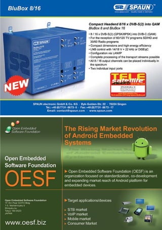 Power Supply Units Made byof the world-famouscorner of
Germany, home
Black
journey to the south-western

Quality to Measure
Forest
for
SPAUN – guaranteed! cuckoo clocks and a by-word Black
Germany, home of the world-famous

any PT Subur Semesta was founded in 1978 in
The company PT Subur Semesta was founded in 1978 in shows us the testing process on a model 17 test station, the largest of the ten
■ Spaun employee Peter Fuchs
ava, one of the 17,000 islands that make up Indoneby Spaun.
Jakarta TheJava, one of PT 17,000 islands thatwas founded to automaticallyain every function. 50 minutes”, explains Peter Fuchs, “today only
on company the Subur Semesta test stations upneeded in “In the past test
make used Indone1978 complete test required
three minutes is
the 220 million inhabitants can be found on Java of
sia. 60% of theon Java, one inhabitants can be found on Java ofIndoneJakarta 220 million of the 17,000 islands that make up
llion live in the capital city Jakarta – it could even be
which 15 million livethe the capital city Jakarta –can be found on Java of
it
sia. 60% of in 220 million inhabitants office could even be
■ SPAUN administration
n more. To be noticed here you need an extremely
(front) and production premises
a few million 15 million be noticed capitalSingen, southwest an – it could even be
which more. To live in the here inyou need
city Jakarta extremely
(right)
■ The two Smart managing
Germany
and it is for that reason that PT Subur Semesta uses
bright star and it is for that To be noticed here you need an extremely
a few million more. reason that PT Subur Semesta uses
directors Peter Löble (left) and
Venus as their trademark. The wonderful ambiguity
the planet Venus as their trademark. The that PT Subur Semesta uses
bright star and it is for that reason wonderful ambiguity
Christoph Hoeﬂer (right) on the
■ The two Smart managing
od of Love Venus can only make you smile. One of
roof directors Peter Löble (left) and
of the company’s business
with the God of Love Venustheir trademark. you smile. One ambiguity
the planet Venus as can only make The wonderful of
s of the company, Liong Ten Fook, came up with the
premises. Christoph Hoeﬂer on the
the foundersthe the company, Liong Ten Fook, came up with the One of
with of God of Love Venus can only make you smile.
Christoph Hoeﬂer (right)
ngenious idea!
has beenof the company’s business
name – the ingenious of the company, Liong Ten Fook, came up with the
an founders idea!
roof active in the ﬁeld
of satellite technology since
premises. Christoph Hoeﬂer
name – an ingenious idea! Control
Motor
COMPANY REPORT
1988. Starting active in the ﬁeld
has been as a radio and
In western Jakarta, not too far
Ten Fook was not
television technician he moved
In western Jakarta, not too far
of satellite technology since
But Liong Ten Fook was not
from the international airport,
under; his partner
on to the purchasing and sales
international airport,
1988. Starting as a radio and
the only But Liong his partner
founder; Ten Fook was not from the In western Jakarta, not too far
can be found PT Subur Semesta,
department of technician he moved
en and still is now
can be found PT Subur Semesta, airport,
television a specialised
from the international
was name then and still is his
the only
brand back Venus. founder; nowpartner
electronics store before and sales
ng An. “We origibrand name Venus.
on to the purchasing
can be found PT Subur Semesta,
The ofﬁces are at the front of then and still is now
Thiang was back
Tiong An. “We origistarting as ﬁeld manager for
The ofﬁces are at the front of Venus.
department of a specialised
d as a telephone
brand name
the building with the windows, andTiongtelephone originally started as a
Nokia. In 2005 he ﬁnally became
Thiang multiswitch is tested on multiple functions.
An. “We
■ Every
the building with the windows, and front of
electronics store before
The ofﬁces are at the
actory. Later on we
towards the back are the factory
The multiswitch is inserted into this
head of sales atﬁeld manager for
accessory factory. singleas onofwe“F”test station and the back are the factory
nally moving a Later all telephone are the building with the windows, and
started lever a the connectors
towards
starting as Wela and
by
rgency lights, that
buildings that house the machines and the test process can be started.
■ Kevin Spaun, managing
inserted
with Nokia. In 2005 he ﬁnally became
the foundation of Smart
added emergencyfactory. Later on buildings that house the machines factory
director of SPAUN POWER GmbH
accessory lights, that
we
towards the back are the
to manufacture the dish antennas.
th built in batterElectronic his newat Wela and
to manufacture the dish antennas.
head of sales job was
is, lights of 200
added built in batterbuildings that house the machines
The company employs a totalwith emergency lights, that
■ Even if a Spaun multiswitch passes all of its elec-with the foundation of Smart
managing director there. Peter
used everywhere
The company employs a total of ■ Finished: Spaun with a
200
to manufacture the dish antennas.
ies that are with with built in batterused everywhere
tronic tests perfectly, it still isn’t clear if it is techniFriedrich
is, lights
people of which 60 are involved
Löble, the second managing
cally sound.
completed
multiswitch:
here is a power
people ofThe company involved with of 200
which 60 are employs a total
Electronic his new job was
the manufacture of dishes.that are used everywhere
whenever there is a power
This part is checked here: every multiswitch is
“We have been adding
ies They
director, has been working in Peter
the manufacture of dishes. They numbers to our
placed with its power supply in this high voltage test
members Liong Ten
serial
Every multi-switch and every amplifier comes
managing director there.
people
work from 8AM to 5PM Monday thru
outage”, remembers Liong Ten power from 8AM of which 60 are involved with
chamber. In this way Spaun can guarantee that the
products since 2005”, he
whenever there is a
the satellite ﬁeld since managing
work
with one, the to 5PM Monday thru has one, qualand manufacture of dishes. They
of course every receiver about their
Löble, the second 1997. He
completed multiswitch is 100% perfect.
explains
Friday and on Fook.
Saturdays to 2PM.
They are so sure that they provide a 5-year guar- worked for an electronics
also director, has been working in
ity assurance.
outage”, remembers Liong Ten awork from 8AM to 5PM2PM.
Fridaypower supply unit which is requiredthru
and on Saturdays to Monday to
too:
antee. “In reality”, explains Friedrich Spaun, “we
Using the serial number
store and joined ﬁeld since 1997. He
repair products that are older than ﬁve years.”
Fook.
connect the device to the Saturdays to 2PM.
It Internet inquiries is
become
the satellite Wela in 2001
Friday and on mains.for hasabout. In this way
It’s very simple, there are so few of them that the
Semesta entered
thought
as product manager.an electronics
such an everyday component of it would be very easy to
virtually any
PT Subur Semesta entered
warranty period could be extended, “but for legal
also worked for Both have
reasons we keep it at ﬁve years”, explains Friedrich
e arena in 1989
identify
known each other since 19972001
electronic device that we have stopped plagiarized prodthinking
store and joined Wela in
the satellite Subur Semesta entered
arena in 1989
Spaun.
ucts.
PT
Those are large numbers; we
and consider themselves Both have
began to offer
about how
as product manager. a
Those are it actually works. SPAUN, on the other
large numbers; we
when they satellite to offer 1989
began arena in
the
great team. each other since 1997
hand, has given it a great deal of thought and
llite receivers. In wanted to know how many solid
known
know
solid
analog when they began In wanted arrived at a howlarge conclusion. Kevin
satellite receivers. to offer toThose are manynumbers; we
has
remarkable
rst digital receiver antennas are being manufacand consider themselves a
2000 the ﬁrst digital receiver antennas isare managing director of SPAUN, one
analog satellite receivers. In wanted being manufacSpaun the to know how many solid
great team.
nd in 2002 it all tured today: “At the moment,
of antennas the being manufacappeared and in ﬁrst digital receiver the most renowned quality manufactures of
2000 the 2002 it all tured today: “At are moment,
y serious when the our production capacity is at
our multi-switches and other accessories for satellite
production capacity the at
is moment,
turned really serious when2002 it all tured today: “At
appeared and in the
of satellite dishes about 15,000 antennas per
signal distribution. He tells us what it‘s all about.
www.TELE-satellite.com/...
production of really serious when the our production capacity is at
turned satellite dishes about 15,000 antennas per
the meantime the month of which the majority are
about Digital TV Magazine antennas per
began. production of satellite dishes of which 15,000 — 10-11/2010 — www.TELE-satellite.com
In the meantime the month TELE-satellite — Globalthe majority are Download this report in other languages from the Internet:
68
■ After
xpanded its man- sold domestically”, explained the completion of the testing process, the
PC prints a serial number which
www.TELE-satellite.com/...
month of which the majority are
company expanded itsmeantimethen attached
man‫ﺍﻟﻌﺮﺑﻴﺔ‬
www.TELE-satellite.com/TELE-satellite-0901/ara/smart.pdf
began. device. The test results are is sold sodomestically”, explained Arabic
In the
the that
to the
archived
ia Tek Ijoe climbed Thiang Tiong An, “Our company
Indonesian
Indonesia
www.TELE-satellite.com/TELE-satellite-0901/bid/smart.pdf
Spaun can Ijoe climbed
any individual
agement: Tjia Tekexpanded itsfor man- Tiong domestically”, explained
company recall the test results Thiang sold An, “Our company Bulgarian
Download this report in other languages from the Internet:
multiswitch.
Български
www.TELE-satellite.com/TELE-satellite-0901/bul/smart.pdf
partner. Today PT supplies approximately 15% of
supplies approximately “Our company
aboard agement: Tjia Today PTclimbed Thiang Tiong An,15% of Czech
as a partner. Tek Ijoe
Česky
www.TELE-satellite.com/TELE-satellite-0901/ces/smart.pdf
Arabic
‫ﺍﻟﻌﺮﺑﻴﺔ‬
www.TELE-satellite.com/TELE-satellite-0901/ara/smart.pdf
sta is run by these the Indonesian market.” 66 TELE-satellite & Broadband — 10-1
1/2008 — www.TELE-satellite.com
German
Deutsch
www.TELE-satellite.com/TELE-satellite-0901/deu/smart.pdf
Indonesian
Indonesia
www.TELE-satellite.com/TELE-satellite-0901/bid/smart.pdf
Subur Semestaas run by these the Indonesian market.”
aboard is a partner. Today PT supplies approximately 15% of
English
English
Bulgarian
Български www.TELE-satellite.com/TELE-satellite-0901/eng/smart.pdf
www.TELE-satellite.com/TELE-satellite-0901/bul/smart.pdf
ers.
three partners.
Subur Semesta is run by these the Indonesian market.” Spanish
Español
www.TELE-satellite.com/TELE-satellite-0901/esp/smart.pdf
Czech
Česky
www.TELE-satellite.com/TELE-satellite-0901/ces/smart.pdf
Of their total production,
A customer has a problem.
‫ ﻓﺎﺭﺳﻲ‬Deutsch 02-03 /200 8
www.TELE-satellite.com/TELE-satellite-0901/far/smart.pdf Steffen Kuck is Technical Support
www.TELE-satellite.com/TELE-satellite-0901/deu/smart.pdf
Of their total production, FarsiGerman
three partners.
Manager and helps Spaun’s
French
Français
www.TELE-satellite.com/TELE-satellite-0901/fra/smart.pdf customers daily from 8AM to 12PM
amount of money 80% is delivered domestically,
English
English
www.TELE-satellite.com/TELE-satellite-0901/eng/smart.pdf
DISHP
Of their total production,
A large amount of money 80% is delivered domestically, Greek
and from 1PM to 5PM. One of
Ελληνικά
Spanish re Solutio OINTER www.TELE-satellite.com/TELE-satellite-0901/hel/smart.pdf his tools is the SatcoDX CD-ROM
Español
www.TELE-satellite.com/TELE-satellite-0901/esp/smart.pdf
Softwa
the rest is exported. According
d in 2004 explains
n
www.TELE-satellite.com/TELE-satellite-0901/hrv/smart.pdfdata.
with its worldwide satellite
the rest is exported. According Croatian
Farsi e MapsHrvatski that, with the help of
‫ﻓﺎﺭﺳﻲ‬
www.TELE-satellite.com/TELE-satellite-0901/far/smart.pdf
was invested in 2004 explains money 80% is delivered domestically,
Googl
A large amount of
and its
e: “We acquired a to Thiang Tiong An, “40% of our
Italian
Italiano real images aswww.TELE-satellite.com/TELE-satellite-0901/fra/smart.pdf
www.TELE-satellite.com/TELE-satellite-0901/ita/smart.pdf
French
Français
well
Tjia Tek Ijoe: “We acquired a to Thiang Tiong An, “40% of our Hungarian
was invested in 2004 explains the rest is exported. Accordingas SatcoDX and its up-to- datewww.TELE-satellite.com/TELE-satellite-0901/mag/smart.pdf
channel
Greek provid Magyar
Ελληνικά
www.TELE-satellite.com/TELE-satellite-0901/hel/smart.pdf
data,
ss so that we could dish production goes to Thaies highly accuratewww.TELE-satellite.com/TELE-satellite-0901/man/smart.pdf
satellite
中文Hrvatski
Croatian
www.TELE-satellite.com/TELE-satellite-0901/hrv/smart.pdf
to Thiang Tiong An, “40% Mandarin
machine press so that we could disha production goes to Thai- of our
Tjia Tek Ijoe: “We acquired
reception information.
e the dish segments land and Vietnam, the remainDutch
Nederlands
www.TELE-satellite.com/TELE-satellite-0901/ned/smart.pdf
Italian
Italiano
www.TELE-satellite.com/TELE-satellite-0901/ita/smart.pdf
dish production goes to Thaimanufacture the press so that we couldand Vietnam, the remain- Polish
machine dish segments land
Polski
www.TELE-satellite.com/TELE-satellite-0901/pol/smart.pdf
Hungarian
Magyar
www.TELE-satellite.com/TELE-satellite-0901/mag/smart.pdf
Heavy investment der goes to Brunei with a small
Portuguese
Português
www.TELE-satellite.com/TELE-satellite-0901/por/smart.pdf
ourselves.” Heavy investment der goes to Brunei with a smallremainMandarin
中文
www.TELE-satellite.com/TELE-satellite-0901/man/smart.pdf
manufacture the dish segments land and Vietnam, the
any occurred again percentage going to Australia.”
Românesc
Dutch
Nederlands www.TELE-satellite.com/TELE-satellite-0901/rom/smart.pdf
www.TELE-satellite.com/TELE-satellite-0901/ned/smart.pdf
percentage going to Australia.” Romanian
small
in the company occurred again Bergamini
ourselves.” Heavy investment der goes to Brunei with a Russian
The birthday boy himself: Giorgio
Русский
www.TELE-satellite.com/TELE-satellite-0901/rus/smart.pdf
Polish
Polski
www.TELE-satellite.com/TELE-satellite-0901/pol/smart.pdf
ter: “We bought a
is the founder of the USALS program
one year the companyits 10th anniversary inthat is
Swedish
www.TELE-satellite.com/TELE-satellite-0901/sve/smart.pdf
Portuguese Svenska
Português
www.TELE-satellite.com/TELE-satellite-0901/por/smart.pdf
in later: “We bought a again percentage going to Australia.”
occurred 2008.
“Naturally we want to expand celebrating
inting system to
Türkçe
www.TELE-satellite.com/TELE-satellite-0901/tur/smart.pdf
Romanian
Românesc
www.TELE-satellite.com/TELE-satellite-0901/rom/smart.pdf An important communica“Naturally we want to expand Turkish
powder one year later: “We to
painting system bought a
Russian
Русский
www.TELE-satellite.com/TELE-satellite-0901/rus/smart.pdftions medium is of course the
our exports”, explains Tjia Tek
the segments.”
Available online starting from 28 November 2008 Internet. Web designer Patrick
our exports”, explains Tjia Tek expand
“Naturally we want to
spray paint the painting
powder
Swedish
Svenska
www.TELE-satellite.com/TELE-satellite-0901/sve/smart.pdf
70 TELE-satellite & Broadband segments.” system to
Ijoe, “We are investing heavily— 12-01/2009 — www.TELE-satellite.com
Turkish
Türkçe
www.TELE-satellite.com/TELE-satellite-0901/tur/smart.pdf Keil is seen here looking over
Ijoe, “We are investing heavily
our exports”, explains Tjia Tek
spray paint the segments.”
s still not enough. in quality.” PT Subur Semesta
visitors to www.spaun.de.
Available online starting from 28 November 2008
Ijoe, “We are Semesta
But & was still — 12-01/2009 quality.” PT Subur investing heavily
70 TELE-satellite it Broadband not enough. in — www.TELE-satellite.com
“We have about 40,000 visioe revealed to us
Tjia Tek But itrevealed to us
Ijoe was still not enough. in quality.” PT Subur Semesta
tors every month”, explains
yet another large
58 TELE-satellite & Broadband — 08-09/2008 — www.TELE-satellite.com
Patrick Keil. On the monitor
that there’s Tek Ijoe revealed
Tjia yet
PT Subur Semesta’s three another large to us
“We
invested
PT Subur Semesta’s three
he shows us the current webinvestment: left,
“We
invested
partners: From the there’s yet another large
that
partners:Subur the left,
D 600,000 for the
site visitors. Thanks to GeoPT From Semesta’s three
Lionganotherinvestment:
Ten Fook,USD 600,000 “We the
Finance
for
invested
mapping, he knows exactly
Liong Ten partners: From the left,
Fook, Finance
of mesh antennas.
Director, Tjia fabrication of mesh antennas. for the
Tek Ijoe, another USD 600,000
Managing
where these visitors come
Director, Tjia Tek Ijoe, Managing Finance
Liong Ten Fook,
s produce 20,000
Director, come up Tiong An, the
most critical questions that and Thiangfabrication oferec- antennas. Director, and Thiang Tiong An,
before
from and can communicate
This lets us producemesh
20,000
Director, Tjia Tek Ijoe, Managing
Technical
y month.”
with each one of them with a
ellite antenna is how to properly dishes every lets us produce 20,000
position Director
themonth.” so
antenna
Technical Thiang Tiong An,
Director
This
Director, and
pop up window. The surprise:
ired satellite can be received. In whichdishes every month.”
direction should
Technical Director
this program was developed
pointed? To — 04-05/2008 — www.TELE-satellite.com
together by Kevin Spaun and
ite & Broadband the east? To the west? This would be its azi56 the dish Broadband —
Patrick Keil and the best part
hen how far up into the sky should TELE-satellite &look? This 04-05/2008 — www.TELE-satellite.com
– it is freeware and can be
56 TELE-satellite &this
Broadband — 04-05/2008 — www.TELE-satellite.com
elevation. Actually, it’s really not that hard to ﬁgure
used by anyone who wants to
out; there are plenty of calculation aides and prepared
get more detailed information
on who is visiting their web
give you all the data you need. But if you do a little extra
site, how long they have been
n did with his Dishpointer software, you’ll discover comthere, what they are looking at
results.
and where they come from, and
all of this live! Here is the link:
www.livezilla.net

precision and the art of craftsmanship.
Forest cuckoo clocks and a by-word for
precision and the art of craftsmanship.

Smart, Germany - Receivers

MD

Peter
Löble

Christoph
Hoefler

▲

Happy
Birthday
IBC

Spaun, Germany - Accessories

directors Peter Löble (left) and
Christoph Hoeﬂer (right) on the
roof of the company’s business
premises. Christoph Hoeﬂer
has been active in the ﬁeld
of satellite technology since
1988. Starting as a radio and
television technician he moved
on to the purchasing and sales
department of a specialised
electronics store before
starting as ﬁeld manager for
Nokia. In 2005 he ﬁnally became
head of sales at Wela and
with the foundation of Smart
Electronic his new job was
managing director there. Peter
Löble, the second managing
director, has been working in
the satellite ﬁeld since 1997. He
also worked for an electronics
store and joined Wela in 2001
as product manager. Both have
known each other since 1997
and consider themselves a
great team.

TELE-satellite World

Smart has a clear focus on receiver
production, and this is a segment where
the two managing directors also identify
the core strengths of Smart. Christoph
Hoeﬂer: “We are able to react swiftly to
customer demands, because we manufacture our receivers right here in the Black
Forest region and therefore are not faced
with long and winding delivery channels
for our customers in Europe and Northern
Africa.”
Christoph Hoefele lists some examples:
“Depending on the required language
we package the appropriate instruction
manual or adapt the on-screen menu to the
local language.” After all, Smart lives by its
credo “Connect, watch”. Customers need
to be happy with their Smart receiver right
from the start, which can be guaranteed by

“usability in combination with quality made
in the Black Forest,” according to Christoph
Hoeﬂer, who hits the core of the Smart philosophy with this statement.
Peter Löble visits the sales ofﬁce in
Morocco almost on a monthly basis and
he adds that “Smart is open for new sales
partners mainly in Europe, but also in nonEuropean countries. We are able to adapt
our receivers to local requirements very
quickly,” he hastens to add.
Even though Smart has only been in
existence for less than a year the company
is already in the process of developing new
products. Some of these will already be
available by the time this issue of TELEsatellite is published. “We’re introducing
a new LNB series with extremely small
dimensions,” reveals Peter Löble. And

www.TELE-satellite.com/...

Download this report in other languages from the Internet:
Arabic
Indonesian
Bulgarian
Czech
German
English
Spanish
Farsi
French
Greek
Croatian
Italian
Hungarian
Mandarin
Dutch
Polish
Portuguese
Romanian
Russian
Swedish
Turkish

‫ﺍﻟﻌﺮﺑﻴﺔ‬

Indonesia
Български
Česky
Deutsch
English
Español
‫ﻓﺎﺭﺳﻲ‬
Français
Ελληνικά
Hrvatski
Italiano
Magyar
中文
Nederlands
Polski
Português
Românesc
Русский
Svenska
Türkçe

www.TELE-satellite.com/TELE-satellite-0901/ara/smart.pdf
www.TELE-satellite.com/TELE-satellite-0901/bid/smart.pdf
www.TELE-satellite.com/TELE-satellite-0901/bul/smart.pdf
www.TELE-satellite.com/TELE-satellite-0901/ces/smart.pdf
www.TELE-satellite.com/TELE-satellite-0901/deu/smart.pdf
www.TELE-satellite.com/TELE-satellite-0901/eng/smart.pdf
www.TELE-satellite.com/TELE-satellite-0901/esp/smart.pdf
www.TELE-satellite.com/TELE-satellite-0901/far/smart.pdf
www.TELE-satellite.com/TELE-satellite-0901/fra/smart.pdf
www.TELE-satellite.com/TELE-satellite-0901/hel/smart.pdf
www.TELE-satellite.com/TELE-satellite-0901/hrv/smart.pdf
www.TELE-satellite.com/TELE-satellite-0901/ita/smart.pdf
www.TELE-satellite.com/TELE-satellite-0901/mag/smart.pdf
www.TELE-satellite.com/TELE-satellite-0901/man/smart.pdf
www.TELE-satellite.com/TELE-satellite-0901/ned/smart.pdf
www.TELE-satellite.com/TELE-satellite-0901/pol/smart.pdf
www.TELE-satellite.com/TELE-satellite-0901/por/smart.pdf
www.TELE-satellite.com/TELE-satellite-0901/rom/smart.pdf
www.TELE-satellite.com/TELE-satellite-0901/rus/smart.pdf
www.TELE-satellite.com/TELE-satellite-0901/sve/smart.pdf
www.TELE-satellite.com/TELE-satellite-0901/tur/smart.pdf

Available online starting from 28 November 2008

70 TELE-satellite & Broadband — 12-01/2009 — www.TELE-satellite.com

■ View of the production ﬂoor: here, the components sourced as cabinets are equipped with tuners.

Explains Peter Löble: “This way we are able to cover several markets with a single base unit, depending on the individual market demands and with the added advantage of being able to guarantee quality
assurance.” Three product ranges are manufactured here: fully ﬂedged HD receivers with CA, CI, USB
and VFD display, basic models with limited features and – recently added – LINUX-based receivers.

72 TELE-satellite & Broadband — 12-01/2009 — www.TELE-satellite.com

Kevin
Spaun

fall of the Berlin Wall. Up to that point Spaun
only delivered their products to West Gerwww.TELE-audiovision.com/TELE-satellite-0809/stab.pdf
many; there was no real thought of exporting products. The new market in eastern
Happy
Birthday
Germany brought with it so many new
Years
opportunities that Friedrich Spaun ﬁnally
decided: “We are now going to distribute
products under our own brand name!”

Founder

■

MD

Finance

Dishpointer, UK - Software

But more on that later. Let’s take a closer look
at Spaun itself: they are a company that can be
found in extreme southwestern Germany. The
founder of the company, that today has nearly
100 employees, is Friedrich Spaun. He explained
to us how it all started: “It all began for me on
my kitchen table in 1969.” Back then FM radio
in Germany was just starting to transmit in
stereo. It quickly became clear that many of
the radios in use were not getting enough of an
antenna signal - an ampliﬁer was needed that
would raise the signal-to-noise ratio. “I constructed an ampliﬁer board that was installed in
the indoor antennas supplied by a large manu-

‫ﺍﻟﻌﺮﺑﻴﺔ‬

Arabic
Indonesian
Bulgarian
Czech
German
English
Spanish
Farsi
French
Greek
Croatian
Italian
Hungarian
Mandarin
Dutch
Polish
Portuguese
Romanian
Russian
Swedish
Turkish

www.TELE-satellite.com/...

www.TELE-satellite.com/TELE-satellite-0811/ara/spaun.pdf
www.TELE-satellite.com/TELE-satellite-0811/bid/spaun.pdf
www.TELE-satellite.com/TELE-satellite-0811/bul/spaun.pdf
www.TELE-satellite.com/TELE-satellite-0811/ces/spaun.pdf
www.TELE-satellite.com/TELE-satellite-0811/deu/spaun.pdf
www.TELE-satellite.com/TELE-satellite-0811/eng/spaun.pdf
www.TELE-satellite.com/TELE-satellite-0811/esp/spaun.pdf
www.TELE-satellite.com/TELE-satellite-0811/far/spaun.pdf
www.TELE-satellite.com/TELE-satellite-0811/fra/spaun.pdf
www.TELE-satellite.com/TELE-satellite-0811/hel/spaun.pdf
www.TELE-satellite.com/TELE-satellite-0811/hrv/spaun.pdf
www.TELE-satellite.com/TELE-satellite-0811/ita/spaun.pdf
www.TELE-satellite.com/TELE-satellite-0811/mag/spaun.pdf
www.TELE-satellite.com/TELE-satellite-0811/man/spaun.pdf
www.TELE-satellite.com/TELE-satellite-0811/ned/spaun.pdf
www.TELE-satellite.com/TELE-satellite-0811/pol/spaun.pdf
www.TELE-satellite.com/TELE-satellite-0811/por/spaun.pdf
www.TELE-satellite.com/TELE-satellite-0811/rom/spaun.pdf
www.TELE-satellite.com/TELE-satellite-0811/rus/spaun.pdf
www.TELE-satellite.com/TELE-satellite-0811/sve/spaun.pdf
www.TELE-satellite.com/TELE-satellite-0811/tur/spaun.pdf

Indonesia
Български
Česky
Deutsch
English
Español
‫ﻓﺎﺭﺳﻲ‬
Français
Ελληνικά
Hrvatski
Italiano
Magyar
中文
Nederlands
Polski
Português
Românesc
Русский
Svenska
Türkçe

Available online starting from 26 September 2008

facturer”, remembers Friedrich Spaun. It was
the start of his one-man company.

In 1972 his little company was so successful
that he was able to hire his ﬁrst employees. “In
1974 real production of multi-range ampliﬁers
and passive distributors was started”, Friedrich Spaun recalls. Of course back then these
were components for terrestrial television and
Spaun was only an OEM manufacturer for other
German ﬁrms. In 1980 supply line ampliﬁers for
cable TV were added to the mix.

■ Kevin Spaun (left), General Manager,

and Friedrich Spaun, Founder, on the
roof of their ofﬁce building. Both of
them operate Spaun as a team.

Thus far production took place in a rented
house, but that all changed in 1988: “That’s
when we built our production facility in Singen
that we still work out of today and were also at
the same time a pioneer”, comments Friedrich
Spaun as he shows us the outside walls made
of aluminum: “For many years we were a reference point for the manufacturer of these walls.”

■ A look at the ofﬁce building of company Spaun in Singen

in southwestern Germany. Behind the building to the right
can be found the production facilities for Spaun’s multiswitches.

58 TELE-satellite & Broadband — 10-1
1/2008 — www.TELE-satellite.com

www.TELE-satellite.com — 10-1
1/2008 — TELE-satellite & Broadband

59

Motor Control

COMPANY REPORT

USALS
Celebrates
10 Years

10

Alexander Wiese

Every TELE-satellite reader is familiar with the term USALS. In the Technical
Data table of every receiver test report
there is a line that identiﬁes whether or not
the receiver is USALS compatible. Today,
almost every receiver on the market comes
with USALS. But USALS is not just a group
of letters; there’s actually a human behind
this term!
USALS stands for “Universal Satellite
Automatic Location System” and is software
that was developed exactly ten years ago
by Giorgio Bergamini. But it would be much
better to hear the story from the birthday
boy himself so off to Italy we go near Ferrara located about equidistant from Bologna and Venice. STAB’s headquarters and
production facility can be found there and
Giorgio Bergamini is the founder and owner
of STAB, a company that has been in existence since 1970.

STAB started early on building antenna
motors. In the beginning it was rotors for
VHF/UHF TV antennas and when satellite
reception became popular in the 1990’s,
they expanded to offering an assortment
of satellite antenna motors. “It was 1995”,
remembers Giorgio Bergamini, when a few
of the early satellite receiver manufacturers got together with EUTELSAT and developed the DiSEqC protocol. In 1997 it was
ofﬁcially introduced and included DiSEqC
1.0 for individual LNBs, DiSEqC 1.1 for two
LNBs and, DiSEqC 1.2 for antenna motors.
But it was quickly discovered that the
1.2 protocol could only be used on a lim-

▲ Sandro Gnani is a STAB technician who checks each sample receiver to make sure that USALS

has been correctly implemented. The manufacturer can only print the USALS logo on the receiver
and its packaging when the receiver has passed every test.

ited basis: it required the storing of satellite positions in the motor and this turned
out to be useless when the motor was used
anywhere in the southern hemisphere.
The dishes there are pointed to the north
and not to the south. As a result, the order
of satellites was no longer correct – it was
now backwards compared to the northern
hemisphere.
“In 1998 I had an idea: the positions
should no longer be stored in the motor
but instead in the receiver”, remembers
Giorgio. This was the birth of USALS. He
wrote a small, but effective software program that with the help of

only the local geographical position on the
Earth and a reference satellite was able to
calculate all the other satellite positions
directly in the receiver, and it didn’t matter
if you were in the northern or southern
hemisphere.
Finally, in January 2000, EUTELSAT ofﬁcially recognized USALS and introduced
it as DiSEqC 1.3. It is identical to DiSEqC
1.2 but includes an additional line of code:
“Drive Motor to Angular Position”.

The birthday boy himself: Giorgio Bergamini
is the founder of the USALS program that is
celebrating its 10th anniversary in 2008.

In 1993 his ﬁrst successful product was
a multiswitch for two satellites and one
terrestrial TV input followed soon after by
www.TELE-audiovision.com/TELE-satellite-0805/subursemesta.pdf
four and eight satellite input models. These
products were quickly exported to neighborTechnical
ing countries. Today 50 % of their products
are exported of which 30 % are shipped to
EU countries with 20 % ending up outside of
Thiang
Europe. Total sales for Spaun range between
12 and 15 million Euros each year.

■
Tiong An

58 TELE-satellite & Broadband — 08-09/2008 — www.TELE-satellite.com

COMPANY REPORT

60 TELE-satellite & Broadband — 08-09/2008 — www.TELE-satellite.com

TELE-satellite World

Dish Manufacturer PT Subur Semesta, Indonesia

Arabic
Indonesian
Bulgarian
Czech
German
English
Spanish
Farsi
French
Greek
Croatian
Italian
Hungarian
Mandarin
Dutch
Polish
Portuguese
Romanian
Russian
Swedish
Turkish

The company PT Subur Semesta was founded in 1978 in
Jakarta on Java, one of the 17,000 islands that make up Indonesia. 60% of the 220 million inhabitants can be found on Java of
which 15 million live in the capital city Jakarta – it could even be
a few million more. To be noticed here you need an extremely
bright star and it is for that reason that PT Subur Semesta uses
the planet Venus as their trademark. The wonderful ambiguity
with the God of Love Venus can only make you smile. One of
the founders of the company, Liong Ten Fook, came up with the
name – an ingenious idea!

But Liong Ten Fook was not
the only founder; his partner
was back then and still is now
Thiang Tiong An. “We originally started as a telephone
accessory factory. Later on we
added emergency lights, that
is, lights with built in batteries that are used everywhere
whenever there is a power
outage”, remembers Liong Ten
Fook.

PT Subur Semesta entered
the satellite arena in 1989
when they began to offer
analog satellite receivers. In
2000 the ﬁrst digital receiver
appeared and in 2002 it all
turned really serious when the
production of satellite dishes
began. In the meantime the
company expanded its management: Tjia Tek Ijoe climbed
aboard as a partner. Today PT
Subur Semesta is run by these
three partners.

A large amount of money
was invested in 2004 explains
Tjia Tek Ijoe: “We acquired a
machine press so that we could
manufacture the dish segments
ourselves.” Heavy investment
in the company occurred again
one year later: “We bought a
powder painting system to
spray paint the segments.”
But it was still not enough.
Tjia Tek Ijoe revealed to us
that there’s yet another large
investment:
“We
invested
another USD 600,000 for the
fabrication of mesh antennas.
This lets us produce 20,000
dishes every month.”

www.TELE-satellite.com/...

Download this report in other languages from the Internet:

Jakarta’s
Venus Star

‫ﺍﻟﻌﺮﺑﻴﺔ‬

Indonesia
Български
Česky
Deutsch
English
Español
‫ﻓﺎﺭﺳﻲ‬
Français
Ελληνικά
Hrvatski
Italiano
Magyar
中文
Nederlands
Polski
Português
Românesc
Русский
Svenska
Türkçe

www.TELE-satellite.com/TELE-satellite-0805/ara/venus.pdf
www.TELE-satellite.com/TELE-satellite-0805/bid/venus.pdf
www.TELE-satellite.com/TELE-satellite-0805/bul/venus.pdf
www.TELE-satellite.com/TELE-satellite-0805/ces/venus.pdf
www.TELE-satellite.com/TELE-satellite-0805/deu/venus.pdf
www.TELE-satellite.com/TELE-satellite-0805/eng/venus.pdf
www.TELE-satellite.com/TELE-satellite-0805/esp/venus.pdf
www.TELE-satellite.com/TELE-satellite-0805/far/venus.pdf
www.TELE-satellite.com/TELE-satellite-0805/fra/venus.pdf
www.TELE-satellite.com/TELE-satellite-0805/hel/venus.pdf
www.TELE-satellite.com/TELE-satellite-0805/hrv/venus.pdf
www.TELE-satellite.com/TELE-satellite-0805/ita/venus.pdf
www.TELE-satellite.com/TELE-satellite-0805/mag/venus.pdf
www.TELE-satellite.com/TELE-satellite-0805/man/venus.pdf
www.TELE-satellite.com/TELE-satellite-0805/ned/venus.pdf
www.TELE-satellite.com/TELE-satellite-0805/pol/venus.pdf
www.TELE-satellite.com/TELE-satellite-0805/por/venus.pdf
www.TELE-satellite.com/TELE-satellite-0805/rom/venus.pdf
www.TELE-satellite.com/TELE-satellite-0805/rus/venus.pdf
www.TELE-satellite.com/TELE-satellite-0805/sve/venus.pdf
www.TELE-satellite.com/TELE-satellite-0805/tur/venus.pdf

A devious discovery from Venus:
this small tool makes it very easy to
precisely align a dish.

we use, for example, lead-free

paints from Akzo Nobel and
even the dish is made of the

quality material Galvalume, a

is working on getting ISO certiﬁed. “We are expecting the
test results in April 2008”,
reports Tjia Tek Ijoe proudly,
“We applied for ISO 9001 and
14001.” This means that PT
Subur Semesta also follows
the most stringent environmental guidelines. “In order to
have international success, we
have to have quality in every
respect”, conﬁrms Tjia Tek Ijoe,
“For the coating of our dishes

In western Jakarta, not too far
from the international airport,
can be found PT Subur Semesta,
brand name Venus.
The ofﬁces are at the front of
the building with the windows, and
towards the back are the factory
buildings that house the machines
to manufacture the dish antennas.
The company employs a total of 200
people of which 60 are involved with
the manufacture of dishes. They
work from 8AM to 5PM Monday thru
Friday and on Saturdays to 2PM.

product of the manufacturer
Bluescope

in

Australia.

The

material consists of 55% alu-

minum and 45% Zinc and is
therefore especially resistant
and durable.”

Finance Manager Liong Ten

Fook is proud of PT Subur
Semesta’s sales ﬁgures. “Every

year there’s an increase”, he

comments. “The year before it

was 10% less while in 2008 we

PT Subur Semesta organizes
seminars for installers eight times
a year. Distributors send their
technical people to learn how to
quickly and efﬁciently set up a
packaged 1.8-meter antenna with
dual-feed LNB. To make these
seminars even more attractive,
time limits are set and winners
are announced. Food and drink is
also taken care of as can be seen
by the accommodation tent in the
background. A large loudspeaker is
also set up there to keep the young
installers happy with loud music.
Each seminar handles 60 installers
where they are taught to install a
dish such that the dual-feed can
successfully receive PALAPA C2 at
113° east and TELKOM at 108° east.

Those are large numbers; we
wanted to know how many solid
antennas are being manufactured today: “At the moment,
our production capacity is at
about 15,000 antennas per
month of which the majority are
sold domestically”, explained
Thiang Tiong An, “Our company
supplies approximately 15% of
the Indonesian market.”
Of their total production,
80% is delivered domestically,
the rest is exported. According
to Thiang Tiong An, “40% of our
dish production goes to Thailand and Vietnam, the remainder goes to Brunei with a small
percentage going to Australia.”

expect 10% more.”

50% of their sales are attrib-

uted to TVRO products such as

dishes and the installation of
satellite receivers as well as
the sale of imported actuators

and LNBs. Then there’s also
the sale of their “homemade”

2in1 and 4in1 products: that

would be Combi-feeds for Cband LNBs with offsets of 5°
with the 2in1 and 5° -2.5° -5°

with the 4in1. Unfortunately,

PT Subur Semesta can’t really

hope for any large business
with this product since it’s so
easy to copy it.

Tjia Tak Ijoe gave us a look

The installers take great care to
remain within the preset time limits.
That would be 45 minutes from the
box to successful reception using
a dual-feed LNB and 75 minutes for
the successful set up of a motorized
system. Since Jakarta is located so
close to the Equator, the declination
angles are very small.

“Naturally we want to expand
our exports”, explains Tjia Tek
Ijoe, “We are investing heavily
in quality.” PT Subur Semesta

PT Subur Semesta’s three
partners: From the left,
Liong Ten Fook, Finance
Director, Tjia Tek Ijoe, Managing
Director, and Thiang Tiong An,
Technical Director

▲

shpointer

Liong
Ten Fook

TELE-satellite World

Download this report in other languages from the Internet:

Alexander Wiese

Almost every TELE-satellite reader will associate the name Spaun with high-quality satellite
distribution components. “Quality made in Germany” is their motto; Spaun’s mission in life is
to make sure that the quality of their products
is always kept at the highest level.

▲

▲

Tjia
Tek Ijoe

High Quality Accessory Manufacturer

Moving into the new decade
with many new products

Well, actually, the title isn’t quite correct; the company Spaun doesn’t celebrate its 40th
anniversary until 2009. But Spaun is so full of energy and is getting ready to introduce
a wide range of new products in their anniversary year that we simply couldn’t wait to
ﬁnd out about this company’s long history.

▲

Bergamini

COMPANY REPORT

Spaun at 40 years

▲

Friedrich
Spaun

MD

▲

Founder

Subur Semesta, Indonesia - Dishes

at their production: “40% of

our dishes are made of steel,

40% are galvanized and 20%
are made from Galvalume, the
best dish material.”

The Venus Star from Jakarta
is well on the way to establishing itself in the international

Protecting the environment at
PT Subur Semesta: Tjia Tek Ijoe
shows us the waste water treatment
system the company invested
in so that they comply with ISO
environmental standards.

56 TELE-satellite & Broadband — 04-05/2008 — www.TELE-satellite.com

league, and could very well
come out on top of the international market share with their
quality dishes that happen to
be “Made in Indonesia”!

Owner
▲

▲

This is where Kevin Spaun comes into
the picture. He took over company operations from his father Friedrich Spaun in early
www.TELE-audiovision.com/TELE-satellite-0803/dishpointer.pdf
2008. “But we run the company as a team”,
Dishpointer
conﬁrmed both of them at the same time.

▲

Alan

variously sized dots (the larger
the dot, the more visitors) on a
world map. And, wouldn’t you
know it, that is exactly the technology that Alan was looking for
with his idea to display satellite
positions.

ent in aereodynamhis thesis, he’s comme working with PC
g. “I got my ﬁrst PC
16. It was a C64”,
Alan about his early
ogramming days. “It
been in 2004 when
ss Multimaps; it’s a
geographic maps.”

■ The two Smart managing

Christoph Hoeﬂer und Peter Löble are
the two managing directors of Smart and
they give a brief account of the run-up to
the current business: Smart Electronic
was spun off of the long-running trading
company Wela Electronic at the beginning
of 2008. At the same time Smart also took
over a fully operational manufacturing site
for assembling satellite receivers from
third-party components. Incidentally, satellite receivers make up only one segment
of the complete product range. “We also
supply LNBs, multi-switches and mounting
material, which means we can offer everything a specialised satellite dealer needs,”
explains Peter Löble.
Christoph Hoeﬂer then continues by providing some insight into how the company
performed in the ﬁrst year of business.
“We had anticipated a ﬁrst-year turnover
along the lines of 20 million EUR, with a
10% increase for 2009.” All employees
that had been involved in satellite technology were taken over from Wela Electronic. According to Christoph Hoeﬂer “30
employees work in receiver manufacturing, while 15 members of staff take care of
sales and 10 persons work in administration.” The marketing department was set
up from scratch and already has a head
count of four members of staff. Smart is in
expansion mode, that’s for sure!
So what are the actual goals of expansion? Peter Löble summarises the company’s markets as follows. “Some 50%
of sales are generated in Germany, 20%
each go to Western and Eastern Europe
and 10% to North Africa.” For 2009 Peter
Löble expects some shifting of markets in
combination with increased turnover. “We
believe that 45% of our sales will go to
Germany, 15% to Western Europe, 25%
to Eastern Europe and the North African
share will rise to 15% as well.”
He also explains why he is so optimistic
about the development of sales in Northern Africa: “A few months ago we set up
a branch there which means we are now
able to supply our customers in that region
very quickly and with reduced turnaround
times.”

▲

Stab, Italy - Motors

lives in England, has
llite DXer since the
His ﬁrst antenna was
model with a rotor.
I used an Echostar
sitioner to turn the
ains Alan.

Being ‘SMART’
in Germany’s
Black Forest
When you hold this issue of TELE-satellite in
your hands the company Smart Electronic
will only have been in existence for less
than a year. It doubtlessly is a very young
company, but still it can boast its own
production facilities and dedicated sales
channels. How can a start-up business
develop so fast? That’s exactly what we
wanted to ﬁnd out when we set out on our
journey to the south-western corner of
Germany, home of the world-famous Black
Forest cuckoo clocks and a by-word for
precision and the art of craftsmanship.

www.TELE-audiovision.com/TELE-satellite-0811/spaun.pdf
He then explained how Spaun ended up with
their company colors: “Those are the colors
Technical
of the building walls, blue and silver, and we
decided to incorporate these colors into our
Manager
corporate identity.”
Steffen
Spaun has only existed as a stand-alone
Kuck
brand name since 1991. That was after the

Years

R	
Manu
	 Distr
Whol
ITE SOFTWARE
Shop Dish Alignment
Serv

R	
Manu
R	
Distr
Whol
Shop
R Serv

Receiver Manufacturer Smart

TELE-satellite World
TELE-satellite World
Giorgio

10

Certificate
Holder

R	
Manu
	 Distr
Whol
Shop
Serv

COMPANY REPORT

▲

R	
Manu
	 Distr
Whol
Shop
Serv

www.TELE-audiovision.com/TELE-satellite-0901/smart.pdf

MD

▲

▲

R	
Manu
R	
Distr
R Whol
Shop
Serv

www.TELE-satellite.com — 04-05/2008 — TELE-satellite & Broadband

SATELLITE SOFTWARE

57

Dish Alignment

02-03/2008
DISHPOINTER
Software Solution that,
with the help of
Google Maps and its
real images
as SatcoDX and its up-to-date as well
channel
data, provides highly
accurate satellite
reception information.

Alan, who lives in England, has
been a satellite DXer since the
year 2000. His ﬁrst antenna was
a 120 cm model with a rotor.
“Back then I used an Echostar
box with positioner to turn the
motor”, explains Alan.

Kevin Spaun wants to expand the export
business: “At the moment we are in the
process of locking in the North American
market; we are looking for local distributors
and also want to open our own distribution
ofﬁce in the USA”, reveals Kevin Spaun, “we
also want a stronger presence in the Middle
East.“
As a student in aereodynamics, writing his thesis, he’s completely at home working with PC
programming. “I got my ﬁrst PC
when I was 16. It was a C64”,
remembers Alan about his early
software programming days. “It
must have been in 2004 when
I came across Multimaps; it’s a
collection of geographic maps.”

He came up with the idea to
incorporate the display of satellite positions on these maps as
a way to help with the set up of
satellite dishes. But how was this
going to work? These were ﬁxed
maps in differing display sizes.
Alan could have programmed
something but it would have
required a lot of time and effort.
So he dropped the idea; it would
have been too much work.
In 2005 he started a web site
(www.uksatellitehelp.co.uk) in
which he provided helpful tips
on how to properly set up a satellite dish.

To get an idea of how successful his website was, he enlisted
the aid of Google Analytics, a
free service that analyzes in
great detail the trafﬁc of a website. TELE-satelli

▲ Alan at home in front of his reception system. He uses the smaller dish

to receive the Sky package and the larger dish for scanning the skies. He
programmed Dishpointer; a tool that combines azimuth and elevation with
Google Maps for positioning on the Earth and SatcoDX with its global satellite databank.

TELE-satellite World

Arabic
Indonesian
Bulgarian
German
English
Spanish
Farsi
French
Greek
Croatian
Italian
Hungarian
Mandarin
Dutch
Polish
Portuguese
Russian
Swedish
Turkish

‫ﺍﻟﻌﺮﺑﻴﺔ‬

Indonesia
Български
Deutsch
English
Español
‫ﻓﺎﺭﺳﻲ‬
Français
Ελληνικά
Hrvatski
Italiano
Magyar
中文
Nederlands
Polski
Português
Русский
Svenska
Türkçe

www.TELE-satellite.com/...

www.TELE-satellite.com/TELE-satellite-0803/ara/dishpointer.pdf
www.TELE-satellite.com/TELE-satellite-0803/bid/dishpointer.pdf
www.TELE-satellite.com/TELE-satellite-0803/bul/dishpointer.pdf
www.TELE-satellite.com/TELE-satellite-0803/deu/dishpointer.pdf
www.TELE-satellite.com/TELE-satellite-0803/eng/dishpointer.pdf
www.TELE-satellite.com/TELE-satellite-0803/esp/dishpointer.pdf
www.TELE-satellite.com/TELE-satellite-0803/far/dishpointer.pdf
www.TELE-satellite.com/TELE-satellite-0803/fra/dishpointer.pdf
www.TELE-satellite.com/TELE-satellite-0803/hel/dishpointer.pdf
www.TELE-satellite.com/TELE-satellite-0803/hrv/dishpointer.pdf
www.TELE-satellite.com/TELE-satellite-0803/ita/dishpointer.pdf
www.TELE-satellite.com/TELE-satellite-0803/mag/dishpointer.pdf
www.TELE-satellite.com/TELE-satellite-0803/man/dishpointer.pdf
www.TELE-satellite.com/TELE-satellite-0803/ned/dishpointer.pdf
www.TELE-satellite.com/TELE-satellite-0803/pol/dishpointer.pdf
www.TELE-satellite.com/TELE-satellite-0803/por/dishpointer.pdf
www.TELE-satellite.com/TELE-satellite-0803/rus/dishpointer.pdf
www.TELE-satellite.com/TELE-satellite-0803/sve/dishpointer.pdf
www.TELE-satellite.com/TELE-satellite-0803/tur/dishpointer.pdf

36 TELE-satellite & Broadband — 02-03/2008 — www.TELE-satellite.com

Spaun offers nearly 200 different products of which the best-selling products are,
and always have been, multiswitches avail-

He extracted his old idea from
the back of his mind and began
with a new sense of purpose
to ﬁnd a solution – and then
promptly stumbled onto Google
Maps.

up with the idea to
the display of satels on these maps as
p with the set up of
es. But how was this
k? These were ﬁxed
ering display sizes.
have programmed
but it would have
t of time and effort.
ed the idea; it would
oo much work.

e started a web site
ellitehelp.co.uk) in
rovided helpful tips
roperly set up a sat-

dea of how successite was, he enlisted
Google Analytics, a
e that analyzes in
the trafﬁc of a webatellite also uses this

alytics also contains
graphically displays
phical location of a
sitors by displaying

■ Spaun general Manager Kevin Spaun also likes to get his hands
dirty sometimes by testing multiswitches.
The antenna signals from the roof land here and can be connected
to the multiswitches in any arrangement. Customer problems can
also be replicated and then checked out here.

Suddenly, everything clicked:
in August 2007 he programmed
the ﬁrst version of his Dishpointer. Click on a desired position on the map and the azimuth
and elevation of a selected satellite is displayed. “Now it was only
a question of programming in
order to integrate additional features”, explains Alan about his
work the last several months.
The ﬁrst step was: why should
a user ﬁrst have to click on a
map or enter an address when
the IP number alone identiﬁes
the position? There are professional companies that provide
exactly this data. Online stores
use this information to determine if a buyer really lives where
he says he does.
That was the ﬁrst step. Now
Dishpointer “knows” exactly
where a user is and automatically sets the reception location
to this point. This may not always
be very precise; it depends on
the accuracy of the virtual IP
addresses compared to the real
addresses.
Next, Alan analyzed the
popularity of satellites so that

▲ Alan at home in front of his reception system. He uses the smaller dish

to receive the Sky package and the larger dish for scanning the skies. He
programmed Dishpointer; a tool that combines azimuth and elevation with
Google Maps for positioning on the Earth and SatcoDX with its global satellite databank.

60 TELE-satellite & Broadband — 10-1
1/2008 — www.TELE-satellite.com
www.TELE-satellite.com/...

TELE-satellite World

Download this report in other languages from the Internet:
Arabic
Indonesian
Bulgarian
German
English
Spanish
Farsi
French
Greek
Croatian
Italian
Hungarian
Mandarin
Dutch
Polish
Portuguese
Russian
Swedish
Turkish

‫ﺍﻟﻌﺮﺑﻴﺔ‬

Indonesia
Български
Deutsch
English
Español
‫ﻓﺎﺭﺳﻲ‬
Français
Ελληνικά
Hrvatski
Italiano
Magyar
中文
Nederlands
Polski
Português
Русский
Svenska
Türkçe

www.TELE-satellite.com/TELE-satellite-0803/ara/dishpointer.pdf
www.TELE-satellite.com/TELE-satellite-0803/bid/dishpointer.pdf
www.TELE-satellite.com/TELE-satellite-0803/bul/dishpointer.pdf
www.TELE-satellite.com/TELE-satellite-0803/deu/dishpointer.pdf
www.TELE-satellite.com/TELE-satellite-0803/eng/dishpointer.pdf
www.TELE-satellite.com/TELE-satellite-0803/esp/dishpointer.pdf
www.TELE-satellite.com/TELE-satellite-0803/far/dishpointer.pdf
www.TELE-satellite.com/TELE-satellite-0803/fra/dishpointer.pdf
www.TELE-satellite.com/TELE-satellite-0803/hel/dishpointer.pdf
www.TELE-satellite.com/TELE-satellite-0803/hrv/dishpointer.pdf
www.TELE-satellite.com/TELE-satellite-0803/ita/dishpointer.pdf
www.TELE-satellite.com/TELE-satellite-0803/mag/dishpointer.pdf
www.TELE-satellite.com/TELE-satellite-0803/man/dishpointer.pdf
www.TELE-satellite.com/TELE-satellite-0803/ned/dishpointer.pdf
www.TELE-satellite.com/TELE-satellite-0803/pol/dishpointer.pdf
www.TELE-satellite.com/TELE-satellite-0803/por/dishpointer.pdf
www.TELE-satellite.com/TELE-satellite-0803/rus/dishpointer.pdf
www.TELE-satellite.com/TELE-satellite-0803/sve/dishpointer.pdf
www.TELE-satellite.com/TELE-satellite-0803/tur/dishpointer.pdf

ite & Broadband — 02-03/2008 — www.TELE-satellite.com

www.TELE-audiovision.com — 1
1-12/2013 — TELE-audiovision International — 全球发行量最大的数字电视杂志

223

 