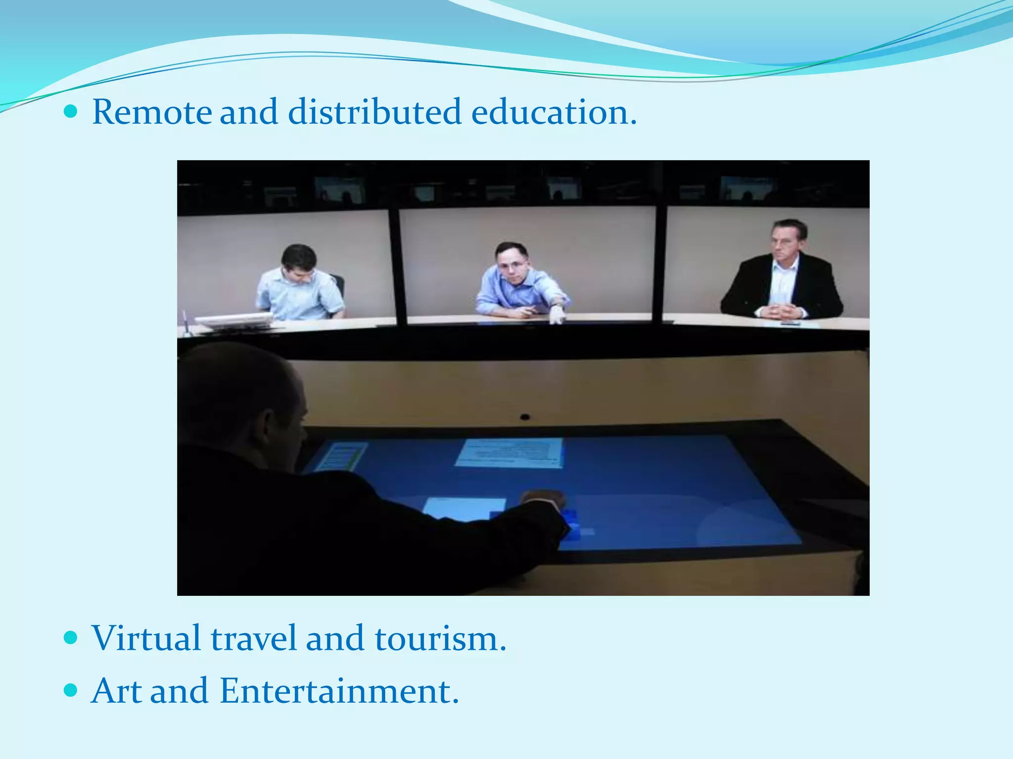3D Video Transmission 3D data is transmitted in compressed form using Modern Driven compression algorithm.System which generates 640x480 pixel depth color maps from 10 camera clusters in a rate of 15 frames per second (fps), requires 220 mbps bandwidth.Around 1.2 gbps is necessary for high quality effect.