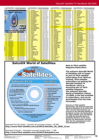 SatcoDX Satellite TV Handbook 08/2009
     Freq Pol Channel Name               Symbol Rate Programming Type             Freq Pol Channel Name            Symbol Rate Programming Type                           Freq Pol Channel Name                   Symbol Rate Programming Type                          Freq Pol Channel Name                      Symbol Rate Programming Type
     GHz                                   ksym/sec SatcoDX Deﬁnition             GHz                                ksym/sec SatcoDX Deﬁnition                           GHz                                       ksym/sec SatcoDX Deﬁnition                          GHz                                          ksym/sec SatcoDX Deﬁnition
SIR004NO                                                                       11.785     V   SVT1 REG                     27500      Quality Entertain.                11.843    H   TV5                                27500    Quality Entertain.                 11.958      H   TV3 Latvia           27500                        Quality Entertain.
                                                                                 11.785   V   SVT1 Smålandsnytt            27500      Home Cinema                       11.862    V   FEM                                27500    Quality Entertain.                 11.958      H   TV3 Lithuania        27500                        News + Series
                                                                                 11.785   V   SVT1 Sydnytt                 27500      Home Cinema                       11.862    V   Nickelodeon nordic                 27500    News + Series                      11.958      H   TV6 Lithuania        27500                        News + Series
                                                                                 11.785   V   SVT1 Tvärsnytt               27500      Home Cinema                       11.862    V   TV1000 Action East                 27500    Quality Entertain.                 11.977      V   BBC World            27500                        Quality Entertain.
                                                                                 11.785   V   SVT1 Värmlandsnytt           27500      Home Cinema                       11.862    V   Viasat Fotboll                     27500    Quality Entertain.                 11.977      V   Hallmark             27500                        Quality Entertain.
                                                                                 11.785   V   SVT1 Västerbottensny         27500      Home Cinema                       11.862    V   Viasat Motor                       27500    Quality Entertain.                 11.977      V   MTV SE               27500                        Quality Entertain.
                                                                                 11.785   V   SVT1 Västnytt                27500      Quality Entertain.                11.862    V   Viasat Sport Norge                 27500    Quality Entertain.                 11.977      V   Nature/Crime/Playboy 27500                        Quality Entertain.
                                                                                 11.785   V   SVT1 Östnytt                 27500      Quality Entertain.                11.862    V   ztv.se                             27500    Quality Entertain.                 11.977      V   TV1000 East          27500                        Quality Entertain.
                                                                                 11.785   V   SVT2 ABC                     27500      Home Cinema                       11.881    H   24                                 27500    Home Cinema                        11.977      V   TV3+                 27500                        Quality Entertain.
                                                                                 11.785   V   SVT2 Gävledala               27500      Home Cinema                       11.881    H   Barnkanalen                        27500    Home Cinema                        11.977      V   TV4 Fakta            27500                        News + Series
                                                                                 11.785   V   SVT2 Mittnytt                27500      Home Cinema                       11.881    H   Nat Geo Wild                       27500    Quality Entertain.                 11.977      V   Viasat 4             27500                        Quality Entertain.
                                                                                 11.785   V   SVT2 Nordnytt                27500      Quality Entertain.                11.881    H   SVT1                               27500    Quality Entertain.                 11.977      V   Viasat Sport Sverige 27500                        Quality Entertain.
                                                                                 11.785   V   SVT2 REG                     27500      Home Cinema                       11.881    H   SVT2                               27500    Quality Entertain.                 11.996      H   K75 NORDEN           27500                        News + Series
                                                                                 11.785   V   SVT2 Smålandsnytt            27500      Home Cinema                       11.881    H   TV1000 Plus One                    27500    Quality Entertain.                 11.996      H   Kanal 5              27500                        Quality Entertain.
                                                                                 11.785   V   SVT2 Sydnytt                 27500      Home Cinema                       11.881    H   TV1K+1                             27500    Quality Entertain.                 11.996      H   SportN               27500                        Quality Entertain.
                                                                                 11.785   V   SVT2 Tvärsnytt               27500      Home Cinema                       11.881    H   GOD Channel                        27500    News + Series                     11.996      H   TV7                  27500                        Quality Entertain.
                                                                                 11.785   V   SVT2 Värmlandsnytt           27500      Home Cinema                       11.881    H   Kanal 10                           27500    News + Series                      11.996      H   TVN Chile Nordic     27500                        Quality Entertain.
                                                                                 11.785   V   SVT2 Västerbottensny         27500      Home Cinema                       11.900    V   BTV                                27500    Quality Entertain.                 11.996      H   Russia today         27500                        Quality Entertain.
                                                                                 11.785   V   SVT2 Västnytt                27500      Home Cinema                       11.900    V   Kanal 2                            27500    Quality Entertain.                11.996      H   Visjon Norge         27500                        Quality Entertain.
                                                                                 11.785   V   SVT2 Östnytt                 27500      Home Cinema                       11.900    V   MTV LT LV                          27500    Quality Entertain.                12.015       V   NRK Super / NRK3     27500                        Quality Entertain.
                                                                                 11.804   H   Kanal 11                     27500      Quality Entertain.                11.900    V   RTR Planeta Baltic                 27500    Quality Entertain.                12.015       V   NRK1                 27500                        News + Series
                                                                                 11.804   H   MTV NO                       27500      Quality Entertain.                11.900    V   TV6 Estonia                        27500    Quality Entertain.                12.015       V   NRK1 Midtnytt        27500                        News + Series
  11.727    H   DR Update                        27500    Quality Entertain.     11.804   H   Ticket                       27500      News + Series                     11.900    V   TV6 Latvia                         27500    Quality Entertain.                12.015       V   NRK1 Møre og Romsdal 27500                        Home Cinema
 11.727    H   TV 2 Sport                       27500    Quality Entertain.     11.804   H   TV 2 Filmkanalen             27500      Quality Entertain.                11.900    V   Viasat Sport                       27500    Quality Entertain.                12.015       V   NRK1 Nordland        27500                        Quality Entertain.
  11.727    H   TV2 Charlie                      27500    Quality Entertain.     11.804   H   TV4 Film                     27500      News + Series                     11.919    H   MTV3 AVA                           27500    News + Series                     12.015       V   NRK1 Nordnytt        27500                        Home Cinema
  11.727    H   TV2 Film                         27500    News + Series          11.804   H   TV4 Plus                     27500      News + Series                     11.919    H   MTV3 Fakta                         27500    News + Series                     12.015       V   NRK1 Rogaland        27500                        Quality Entertain.
  11.727    H   TV2 Zulu                         27500    Quality Entertain.     11.804   H   TV400                        27500      Quality Entertain.                11.919    H   MTV3 MAX                           27500    News + Series                     12.015       V   NRK1 Sørlandet       27500                        Quality Entertain.
  11.747    V   TV3 Puls                         27500    Quality Entertain.     11.804   H   Viasat History               27500      Quality Entertain.                11.919    H   MTV3 Sarja                         27500    News + Series                     12.015       V   NRK1 Tegnspråk       27500                        News + Series
  11.747    V   TV4                              27500    Quality Entertain.     11.804   H   Viasat Sport Baltic          27500      Quality Entertain.                11.919    H   Sub Juniori                        27500    Low Level                         12.015       V   NRK1 Vestlandsrevyen 27500                        Quality Entertain.
  11.747    V   Viasat Xtra 4                    27500    Quality Entertain.     11.823   V   CNN                          27500      Quality Entertain.                11.919    H   Sub Leffa                          27500    News + Series                     12.015       V   NRK1 Østafjells      27500                        Home Cinema
  11.747    V   Allsvenskan 1                    27500    Advertisement          11.823   V   DR 1                         27500      Quality Entertain.                11.919    H   TV 2 Nyhetskanalen                 27500    Quality Entertain.                12.015       V   NRK1 Østfold         27500                        Quality Entertain.
  11.747    V   Allsvenskan 2                    27500    Advertisement          11.823   V   DR 2                         27500      Quality Entertain.                11.919    H   TV1000 Premium                     27500    Quality Entertain.                12.015       V   NRK1 Østnytt         27500                        Quality Entertain.
  11.747    V   Allsvenskan 3                    27500    Advertisement          11.823   V   DR1                          27500      Quality Entertain.                11.919    H   Viasat Golf                        27500    Quality Entertain.                12.015       V   NRK2                 27500                        Home Cinema
  11.747    V   Allsvenskan 4                    27500    Advertisement          11.823   V   DR2                          27500      Quality Entertain.                11.938    V   Cartoon/TCM EE                     27500    News + Series                     12.034       H   Disney Channel       27500                        Quality Entertain.
  11.747    V   Allsvenskan 5                    27500    Advertisement          11.823   V   Explorer/Spice               27500      Quality Entertain.                11.938    V   Discovery EE                       27500    Quality Entertain.                12.034       H   E!                   27500                        Quality Entertain.
 11.747    V   TV 2 Sport 2                     27500    Advertisement          11.823   V   MTV DK                       27500      Quality Entertain.                11.938    V   Nat Geo / CNBC                     27500    Quality Entertain.                12.034       H   NickelodeonSE/VH1    27500                        Quality Entertain.
 11.747    V   TV 2 Sport 3                     27500    Advertisement          11.823   V   TV 2 SPORT                   27500      Quality Entertain.                11.938    V   TV3 Mitt                           27500    Quality Entertain.                12.034       H   Toon Disney          27500                        Quality Entertain.
 11.747    V   TV 2 Sport 4                     27500    Advertisement          11.823   V   TV1000 Ru Kino               27500      Quality Entertain.                11.938    V   TV3 Norr                           27500    Quality Entertain.                12.034       H   TV1000 Classic       27500                        Quality Entertain.
 11.747    V   TV 2 Sport 5                     27500    Advertisement          11.823   V   TV8                          27500      Quality Entertain.                11.938    V   TV3 Syd                            27500    Quality Entertain.                12.034       H   TV1000 Family        27500                        Quality Entertain.
  11.747    V   Viasat Xtra 1                    27500    Advertisement          11.843   H   1st Baltic Ch. Eston         27500      News + Series                     11.938    V   TV3 Väst                           27500    Quality Entertain.                12.034       H   TV1000 Nordic        27500                        Quality Entertain.
  11.747    V   Viasat Xtra 2                    27500    Advertisement          11.843   H   1st Baltic Ch. Latvi         27500      Quality Entertain.                11.938    V   TV3 Öst                            27500    Quality Entertain.                12.034       H   TV1KC                27500                        Quality Entertain.
  11.747    V   Viasat Xtra 3                    27500    Advertisement          11.843   H   1st Baltic Ch. Lithu         27500      News + Series                     11.958    H   3+ Baltics                         27500    Quality Entertain.                12.034       H   Zone Reality         27500                        Quality Entertain.
  11.747    V   Viasat Xtra 5                    27500    Advertisement          11.843   H   Lietuvos Rytas TV            27500      Quality Entertain.                11.958    H   3+ Baltics E                       27500    News + Series                     12.054       V   Cartoon/TCM          27500                        Quality Entertain.
  11.747    V   Viasat Xtra 6                    27500    Advertisement          11.843   H   LNK                          27500      News + Series                     11.958    H   ETV                                27500    News + Series                     12.054       V   Jetix                27500                        Quality Entertain.
  11.785    V   SVT1 ABC                         27500    Home Cinema            11.843   H   LTV7                         27500      Quality Entertain.                11.958    H   Lithuanian TV1                     27500    Quality Entertain.                12.054       V   TV1000               27500                        Quality Entertain.
  11.785    V   SVT1 Gävledala                   27500    Home Cinema            11.843   H   Ren-TV B                     27500      Home Cinema                       11.958    H   LNT Latvia                         27500    Quality Entertain.                12.054       V   TV1000 Action        27500                        Quality Entertain.
  11.785    V   SVT1 Mittnytt                    27500    Home Cinema            11.843   H   TV1 Lithuania                27500      Quality Entertain.                11.958    H   LTV1                               27500    News + Series                     12.054       V   TV1000 Drama         27500                        News + Series
  11.785    V   SVT1 Nordnytt                    27500    Home Cinema            11.843   H   1st Baltic Music Cha         27500      Quality Entertain.                11.958    H   TV3 Estonia                        27500    Quality Entertain.                12.054       V   TV1K                 27500                        Quality Entertain.



                              SatcoDX World of Satellites
                                                                                                                                                                                                                                   Note to TELE-satellite
                                                                                                                                                                                                                                   Magazine Subscribers

                                                                                                                                                                                                                                   The software SatcoDX World
                                                                                                                                                                                                                                   of Satellites will no longer
                                                                                                                                                                                                                                   be part of TELE-satellite
                                                                                                                                                                                                                                   subscription from 2010 on.
                                                                                                                                                                                                                                   Instead, TELE-satellite
                                                                                                                                                                                                                                   subscribers are getting the
                                                                                                                                                                                                                                   SatcoDX Satellite TV
                                                                                                                                                                                                                                   Handbook, which is
                                                                                                                                                                                                                                   becoming part of TELE-
                                                                                                                                                                                                                                   satellite magazine.
                                                                                                                                                                                                                                   The software SatcoDX
                                                                                                                                                                                                                                   World of Satellites, Edition
                                                                                                                                                                                                                                   12/2009, is the last available
                                                                                                                                                                                                                                   to subscribers, and can be
                                                                                                                                                                                                                                   downloaded from the links
                                                                                                                                                                                                                                   hereunder.

                                                                                                                                                                                                                                   Hinweis an TELE-satellite
                                                                                                                                                                                                                                   Abonnenten: Die Software SatcoDX
                                                                                                                                                                                                                                   World of Satellites ist ab 2010 nicht
                                                                                                                                                                                                                                   mehr Teil des Abonnements und
                                                                                                                                                                                                                                   wird durch das SatcoDX Satellite TV
                                                                                                                                                                                                                                   Handbook ersetzt, das Bestandteil
                                                                                                                                                                                                                                   der TELE-satellite wird. Die Edition
                                                                                                                                                                                                                                   12/2009 der SatcoDX World of
                                                                                                                                                                                                                                   Satellites Software ist die letzte
                                                                                                                                                                                                                                   Version für Abonnenten und kann
                                                                                                                                                                                                                                   über die hier angegebenen Links
                                                                                                                                                                                                                                   heruntergeladen werden.
    download full CD image - includes all coverage images - 95 MB:
    http://www.TELE-satellite.com/cd/0912/SatcoDX_CD_2009_12.iso

    download program - download coverage images later - 7 MB
    http://www.TELE-satellite.com/cd/0912/Setup0912.exe
© SatcoDX Inc
© TELE-satellite Medien GmbH — For Private and Personal Use Only
Programming Type Deﬁnition by SatcoDX
                                                                                                      High Quality Home Cinema ...........Video: MPEG-4 Audio: AC3
                                                                                                      High Quality Home Entertainment Video: MPEG-4 Audio: Layer 2
                                                                                                      Home Cinema ..................................Video: MPEG-2 + TS Bitrate >5 Mbps Audio: AC3, or Layer 2
                                                                                                                                                                                                                                 Cost Conscious Entertainment .....Video: MPEG-4 Audio: Layer 1
                                                                                                                                                                                                                                 News + Series .................................Video: MPEG-2 + TS Bitrate between 1.5 and 3 Mbps Audio: Layer 2
                                                                                                                                                                                                                                 Low Level ........................................Video: MPEG-2 + TS Bitrate between 0.5 and 1.5 Mbps Audio: Layer 2
                                                                                                                                                                                                                                                                                                                                                            119
According to Transmission Mode and Average Video Bitrate                                              Quality Entertainment ....................Video: MPEG-2 + TS Bitrate between 3 and 5 Mbps Audio: AC3, or Layer 2           Advertisement .................................Video: MPEG-2 + TS Bitrate <0.5 Mbps Audio: Layer 2
 