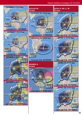 Global Satellite Coverages 02-03/2010


EUTELSAT W2          ASTRA 1H, 1KR, 1L, 1M
16.0 East            19.2 East




EUROBIRD 16
16.0 East




                                                 139
 