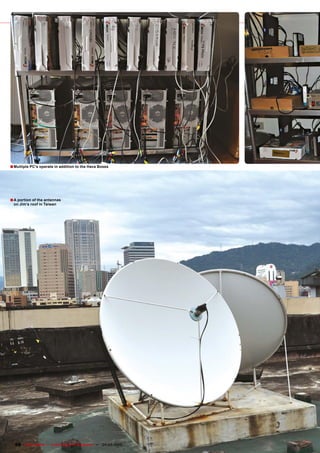 � Multiple PC‘s operate in addition to the Hava Boxes




� A portion of the antennas
 on Jim‘s roof in Taiwan




  68 TELE-satellite — Global Digital TV Magazine — 04-05/2010 — www.TELE-satellite.com
 