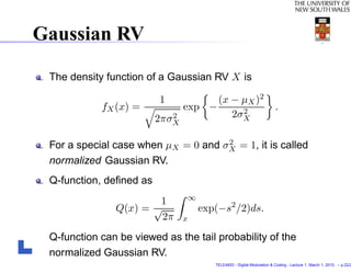 Density Function For Normal Rv Tele4653 l1 | PDF