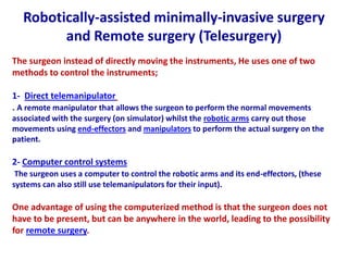 Telecontrolled Tele and robotic surgery | PPTX