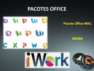 PACOTES OFFICE
Pacote OPEN
Office
Pacote LibreOffice
 