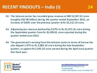 RECENT FINDOUTS – India (I)                                                           14
 42. The telecom sector has recor...